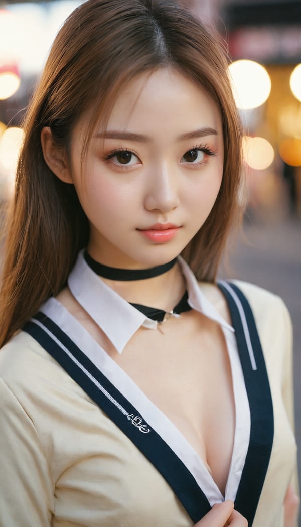 Tags: 21872187, SDXL
{"3": {"inputs": {"seed": 899507987170267, "steps": 32, "cfg": 5.2, "sampler_name": "dpmpp_2m", "scheduler": "karras", "denoise": 1.0, "model": ["27", 0], "positive": ["6", 0], "negative": ["7", 0], "latent_image": ["5", 0]}, "class_type": "KSampler"}, "4": {"inputs": {"ckpt_name": "juggernautxl.safetensors"}, "class_type": "CheckpointLoaderSimple"}, "5": {"inputs": {"width": 768, "height": 1344, "batch_size": 1}, "class_type": "EmptyLatentImage"}, "6": {"inputs": {"text": "23 year old girl, (slim:1.02), (double eyelids:1.08), (seductive facial expression:1.04), (cute:1.07), (temptress:1.00), (eyelashes:1.07), (detailed face:0.98), (seductive pose:0.97), (idol:1.04), (beautiful eyes:1.11), (blush:0.95), (sexy lips:1.05), (pale skin:0.99), (in a seductive pose:1.10), (large perky breasts:0.97), (cleavage:1.00), (thigh gap:0.95), (school uniform:1.12), choker, busy street, (soft lighting:1.08), (RAW:1.09), (textured skin:1.05), (candid cinema:1.02), (natural looking skin:1.00), (skin fuzz:1.07), (detailed skin:1.00), (portra:1.07), (film:1.09)", "clip": ["27", 1]}, "class_type": "CLIPTextEncode"}, "7": {"inputs": {"text": "(distorted:1.12), (twisted:1.06), (bad hands:1.06), (watermark:1.10), (worst quality:1.14), (low resolution:1.09), (open mouth:1.08)", "clip": ["27", 1]}, "class_type": "CLIPTextEncode"}, "8": {"inputs": {"samples": ["3", 0], "vae": ["4", 2]}, "class_type": "VAEDecode"}, "25": {"inputs": {"lora_name": "nudify_xl.safetensors", "strength_model": 0.13, "strength_clip": 0.3, "model": ["4", 0], "clip": ["4", 1]}, "class_type": "LoraLoader"}, "26": {"inputs": {"lora_name": "shirtlift_SDXL_v2.safetensors", "strength_model": 0.08, "strength_clip": 0.15, "model": ["25", 0], "clip": ["25", 1]}, "class_type": "LoraLoader"}, "27": {"inputs": {"lora_name": "PerfectEyesXL.safetensors", "strength_model": 0.09, "strength_clip": 0.12, "model": ["26", 0], "clip": ["26", 1]}, "class_type": "LoraLoader"}, "30": {"inputs": {"model_name": "4x_NMKD-Superscale-SP_178000_G.pth"}, "class_type": "UpscaleModelLoader"}, "31": {"inputs": {"upscale_model": ["30", 0], "image": ["8", 0]}, "class_type": "ImageUpscaleWithModel"}, "32": {"inputs": {"upscale_method": "lanczos", "scale_by": 0.5, "image": ["31", 0]}, "class_type": "ImageScaleBy"}, "33": {"inputs": {"pixels": ["32", 0], "vae": ["4", 2]}, "class_type": "VAEEncode"}, "34": {"inputs": {"seed": 899507987170267, "steps": 32, "cfg": 5.2, "sampler_name": "dpmpp_2m", "scheduler": "karras", "denoise": 0.3, "model": ["27", 0], "positive": ["6", 0], "negative": ["7", 0], "latent_image": ["33", 0]}, "class_type": "KSampler"}, "36": {"inputs": {"samples": ["34", 0], "vae": ["4", 2]}, "class_type": "VAEDecode"}, "39": {"inputs": {"filename_prefix": "comfyapi-1726017489768", "images": ["36", 0]}, "class_type": "SaveImage"}}