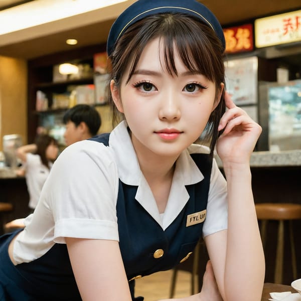 Tags: 21872187, SDXL
{"3": {"inputs": {"seed": 859127902585053, "steps": 32, "cfg": 5.63, "sampler_name": "dpmpp_2m", "scheduler": "karras", "denoise": 1.0, "model": ["27", 0], "positive": ["6", 0], "negative": ["7", 0], "latent_image": ["5", 0]}, "class_type": "KSampler"}, "4": {"inputs": {"ckpt_name": "juggernautXL_v8Rundiffusion.safetensors"}, "class_type": "CheckpointLoaderSimple"}, "5": {"inputs": {"width": 1024, "height": 1024, "batch_size": 1}, "class_type": "EmptyLatentImage"}, "6": {"inputs": {"text": "18 year old girl, (japanese:0.96), (double eyelids:0.98), (seductive pose:1.05), (idol:0.96), (cute:1.05), (sexy lips:1.02), (eyelashes:1.14), (pale skin:1.11), (slim:1.06), (temptress:1.06), (seductive facial expression:1.02), (detailed face:1.01), (blush:1.06), (beautiful eyes:0.95), (on all fours:1.05), (spreading ass cheeks:1.10), (from behind:1.07), (backboob:1.00), (a waitress in uniform:1.12) working at a restaurant, (candid cinema:1.05), (natural looking skin:1.06), (textured skin:1.06), (soft lighting:1.01), (portra:1.07), (film:1.00), (RAW:1.04), (detailed skin:1.03), (skin fuzz:1.02)", "clip": ["27", 1]}, "class_type": "CLIPTextEncode"}, "7": {"inputs": {"text": "(worst quality:1.13), (low resolution:1.08), (watermark:1.14), (twisted:1.09), (distorted:1.11), (bad hands:1.08), (open mouth:1.12)", "clip": ["27", 1]}, "class_type": "CLIPTextEncode"}, "8": {"inputs": {"samples": ["3", 0], "vae": ["4", 2]}, "class_type": "VAEDecode"}, "25": {"inputs": {"lora_name": "nudify_xl.safetensors", "strength_model": 0.14, "strength_clip": 0.26, "model": ["4", 0], "clip": ["4", 1]}, "class_type": "LoraLoader"}, "26": {"inputs": {"lora_name": "shirtlift_SDXL_v2.safetensors", "strength_model": 0.07, "strength_clip": 0.06, "model": ["25", 0], "clip": ["25", 1]}, "class_type": "LoraLoader"}, "27": {"inputs": {"lora_name": "PerfectEyesXL.safetensors", "strength_model": 0.13, "strength_clip": 0.19, "model": ["26", 0], "clip": ["26", 1]}, "class_type": "LoraLoader"}, "30": {"inputs": {"model_name": "4x_NMKD-Superscale-SP_178000_G.pth"}, "class_type": "UpscaleModelLoader"}, "31": {"inputs": {"upscale_model": ["30", 0], "image": ["8", 0]}, "class_type": "ImageUpscaleWithModel"}, "32": {"inputs": {"upscale_method": "lanczos", "scale_by": 0.5, "image": ["31", 0]}, "class_type": "ImageScaleBy"}, "33": {"inputs": {"pixels": ["32", 0], "vae": ["4", 2]}, "class_type": "VAEEncode"}, "34": {"inputs": {"seed": 859127902585053, "steps": 32, "cfg": 5.63, "sampler_name": "dpmpp_2m", "scheduler": "karras", "denoise": 0.3, "model": ["27", 0], "positive": ["6", 0], "negative": ["7", 0], "latent_image": ["33", 0]}, "class_type": "KSampler"}, "36": {"inputs": {"samples": ["34", 0], "vae": ["4", 2]}, "class_type": "VAEDecode"}, "39": {"inputs": {"filename_prefix": "comfyapi-1707275612446", "images": ["36", 0]}, "class_type": "SaveImage"}}