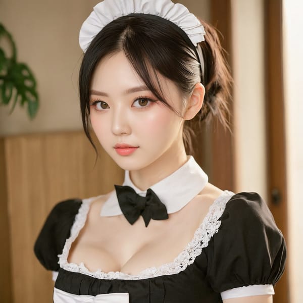 Tags: 21872187, SDXL
{"3": {"inputs": {"seed": 318152589992076, "steps": 32, "cfg": 5.04, "sampler_name": "dpmpp_2m", "scheduler": "karras", "denoise": 1.0, "model": ["27", 0], "positive": ["6", 0], "negative": ["7", 0], "latent_image": ["5", 0]}, "class_type": "KSampler"}, "4": {"inputs": {"ckpt_name": "juggernautxl.safetensors"}, "class_type": "CheckpointLoaderSimple"}, "5": {"inputs": {"width": 1024, "height": 1024, "batch_size": 1}, "class_type": "EmptyLatentImage"}, "6": {"inputs": {"text": "24 year old girl, (korean:1.05), (temptress:0.95), (pale skin:1.08), (beautiful eyes:1.01), (idol:1.04), (sexy lips:1.12), (detailed face:1.07), (seductive pose:1.10), (eyelashes:0.97), (slim:1.04), (seductive facial expression:1.07), (double eyelids:1.00), (blush:1.14), (cute:1.14), (perky ass:1.05), (exposed ass:1.13), (looking back:1.13), (sexy ass:1.03), (thigh gap:1.14), in a (skimpy maid costume:1.04) working at a maid cafe, choker, bowtie, headband, pleated skirt, (detailed skin:1.00), (skin fuzz:1.02), (natural looking skin:1.07), (soft lighting:1.06), (textured skin:1.05), (film:1.00), (RAW:1.08), (candid cinema:1.06), (portra:1.07)", "clip": ["27", 1]}, "class_type": "CLIPTextEncode"}, "7": {"inputs": {"text": "(distorted:1.07), (worst quality:1.05), (watermark:1.10), (low resolution:1.10), (open mouth:1.11), (twisted:1.13), (bad hands:1.07)", "clip": ["27", 1]}, "class_type": "CLIPTextEncode"}, "8": {"inputs": {"samples": ["3", 0], "vae": ["4", 2]}, "class_type": "VAEDecode"}, "25": {"inputs": {"lora_name": "nudify_xl.safetensors", "strength_model": 0.32, "strength_clip": 0.38, "model": ["4", 0], "clip": ["4", 1]}, "class_type": "LoraLoader"}, "26": {"inputs": {"lora_name": "shirtlift_SDXL_v2.safetensors", "strength_model": 0.04, "strength_clip": 0.03, "model": ["25", 0], "clip": ["25", 1]}, "class_type": "LoraLoader"}, "27": {"inputs": {"lora_name": "PerfectEyesXL.safetensors", "strength_model": 0.14, "strength_clip": 0.13, "model": ["26", 0], "clip": ["26", 1]}, "class_type": "LoraLoader"}, "30": {"inputs": {"model_name": "4x_NMKD-Superscale-SP_178000_G.pth"}, "class_type": "UpscaleModelLoader"}, "31": {"inputs": {"upscale_model": ["30", 0], "image": ["8", 0]}, "class_type": "ImageUpscaleWithModel"}, "32": {"inputs": {"upscale_method": "lanczos", "scale_by": 0.5, "image": ["31", 0]}, "class_type": "ImageScaleBy"}, "33": {"inputs": {"pixels": ["32", 0], "vae": ["4", 2]}, "class_type": "VAEEncode"}, "34": {"inputs": {"seed": 318152589992076, "steps": 32, "cfg": 5.04, "sampler_name": "dpmpp_2m", "scheduler": "karras", "denoise": 0.3, "model": ["27", 0], "positive": ["6", 0], "negative": ["7", 0], "latent_image": ["33", 0]}, "class_type": "KSampler"}, "36": {"inputs": {"samples": ["34", 0], "vae": ["4", 2]}, "class_type": "VAEDecode"}, "39": {"inputs": {"filename_prefix": "comfyapi-1715919198534", "images": ["36", 0]}, "class_type": "SaveImage"}}