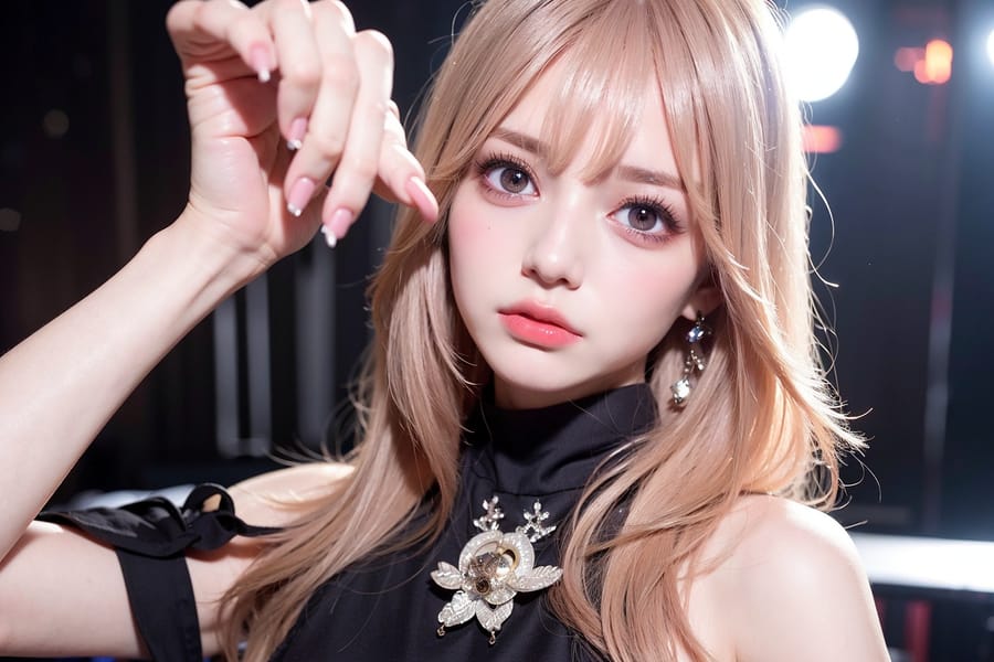 Tags: 21872187
<lora:JapaneseDollLikeness_v15:0.67>, <lora:YaeMiko_Test:0.54>, (ukrainian:0.98), (clubbing:1.16), party, club, (seductive pose:1.14), extremely detailed eyes, extremely detailed face, cute, (photorealistic:1.01), double eyelids, eyelashes, perky breasts, textured skin, RAW, tall, (long slim legs:0.93), 1girl
Negative prompt: drawings, sketches, paintings, ugly, (low quality:2.13), (worst quality:2.03)
Steps: 32, Sampler: DPM++ 2M Karras, CFG scale: 5.59, Seed: 1981833978, Size: 768x512, Model hash: fc2511737a, Model: chilloutmix_NiPrunedFp32Fix, Seed resize from: -1x-1, Denoising strength: 0.4, Version: v1.2.1, Hires upscale: 2.0, Hires steps: 16, Hires upscaler: ESRGAN_4x