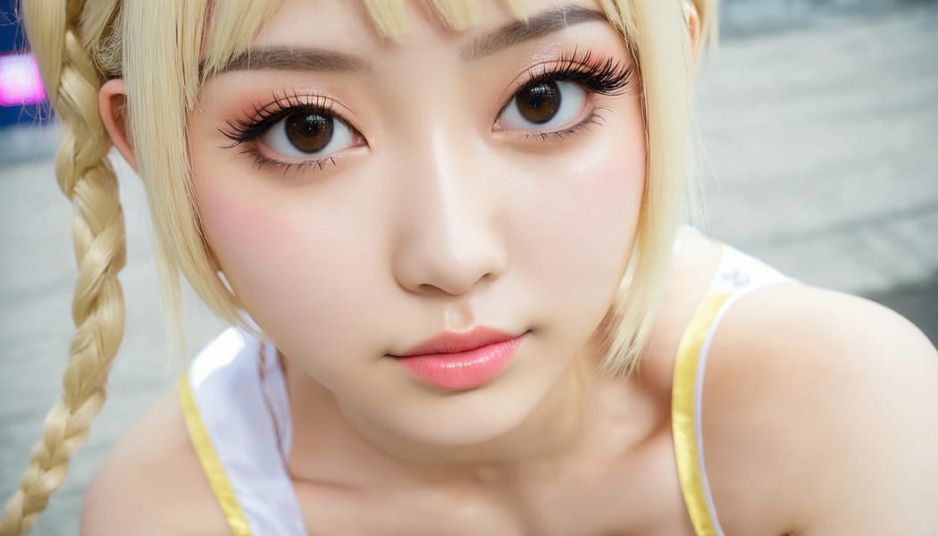 Tags: 21872187, SDXL
{"3": {"inputs": {"seed": 161425574964268, "steps": 32, "cfg": 7.65, "sampler_name": "dpmpp_2m", "scheduler": "karras", "denoise": 1.0, "model": ["27", 0], "positive": ["6", 0], "negative": ["7", 0], "latent_image": ["5", 0]}, "class_type": "KSampler"}, "4": {"inputs": {"ckpt_name": "juggernautxl.safetensors"}, "class_type": "CheckpointLoaderSimple"}, "5": {"inputs": {"width": 1344, "height": 768, "batch_size": 1}, "class_type": "EmptyLatentImage"}, "6": {"inputs": {"text": "28 year old girl, (chinese:1.04), (ukrainian:1.03), (eyelashes:1.03), (blush:1.13), (slim:1.09), (seductive facial expression:1.14), (beautiful eyes:1.03), (idol:1.14), (cute:0.96), (double eyelids:1.14), (detailed face:1.12), (sexy lips:1.00), (seductive pose:0.96), (pale skin:1.10), (in a seductive pose:0.95), (large perky breasts:1.02), (cleavage:1.00), (thigh gap:1.12), (in a cosplay:1.07) at comiket posing for camera, (film:1.01), (natural looking skin:1.01), (soft lighting:1.07), (skin fuzz:1.08), (candid cinema:1.05), (RAW:1.08), (portra:1.03), (detailed skin:1.02), (textured skin:1.00)", "clip": ["27", 1]}, "class_type": "CLIPTextEncode"}, "7": {"inputs": {"text": "(bad hands:1.09), (worst quality:1.09), (open mouth:1.05), (low resolution:1.09), (distorted:1.11), (watermark:1.06), (twisted:1.09)", "clip": ["27", 1]}, "class_type": "CLIPTextEncode"}, "8": {"inputs": {"samples": ["3", 0], "vae": ["4", 2]}, "class_type": "VAEDecode"}, "25": {"inputs": {"lora_name": "nudify_xl.safetensors", "strength_model": 0.36, "strength_clip": 0.39, "model": ["4", 0], "clip": ["4", 1]}, "class_type": "LoraLoader"}, "26": {"inputs": {"lora_name": "shirtlift_SDXL_v2.safetensors", "strength_model": 0.11, "strength_clip": 0.02, "model": ["25", 0], "clip": ["25", 1]}, "class_type": "LoraLoader"}, "27": {"inputs": {"lora_name": "PerfectEyesXL.safetensors", "strength_model": 0.18, "strength_clip": 0.1, "model": ["26", 0], "clip": ["26", 1]}, "class_type": "LoraLoader"}, "30": {"inputs": {"model_name": "4x_NMKD-Superscale-SP_178000_G.pth"}, "class_type": "UpscaleModelLoader"}, "31": {"inputs": {"upscale_model": ["30", 0], "image": ["8", 0]}, "class_type": "ImageUpscaleWithModel"}, "32": {"inputs": {"upscale_method": "lanczos", "scale_by": 0.5, "image": ["31", 0]}, "class_type": "ImageScaleBy"}, "33": {"inputs": {"pixels": ["32", 0], "vae": ["4", 2]}, "class_type": "VAEEncode"}, "34": {"inputs": {"seed": 161425574964268, "steps": 32, "cfg": 7.65, "sampler_name": "dpmpp_2m", "scheduler": "karras", "denoise": 0.3, "model": ["27", 0], "positive": ["6", 0], "negative": ["7", 0], "latent_image": ["33", 0]}, "class_type": "KSampler"}, "36": {"inputs": {"samples": ["34", 0], "vae": ["4", 2]}, "class_type": "VAEDecode"}, "39": {"inputs": {"filename_prefix": "comfyapi-1732694755271", "images": ["36", 0]}, "class_type": "SaveImage"}}