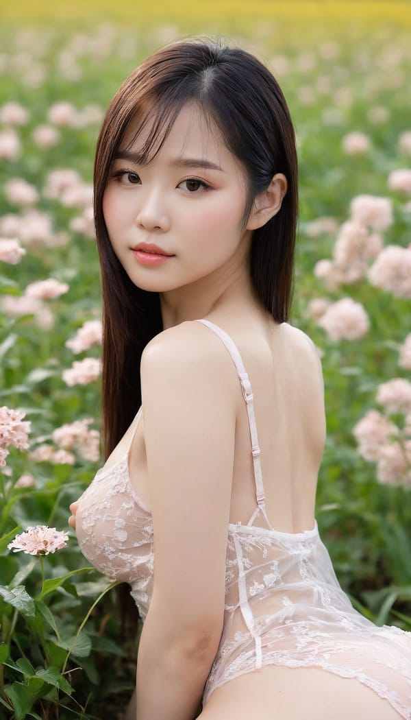 Tags: 21872187, SDXL
{"3": {"inputs": {"seed": 216253679803993, "steps": 32, "cfg": 5.05, "sampler_name": "dpmpp_2m", "scheduler": "karras", "denoise": 1.0, "model": ["27", 0], "positive": ["6", 0], "negative": ["7", 0], "latent_image": ["5", 0]}, "class_type": "KSampler"}, "4": {"inputs": {"ckpt_name": "juggernautxl.safetensors"}, "class_type": "CheckpointLoaderSimple"}, "5": {"inputs": {"width": 768, "height": 1344, "batch_size": 1}, "class_type": "EmptyLatentImage"}, "6": {"inputs": {"text": "24 year old girl, (taiwanese:1.07), (irish:0.95), (russian:1.02), (chinese:1.01), (seductive pose:1.09), (blush:1.08), (detailed face:1.13), (slim:0.97), (cute:1.03), (beautiful eyes:0.95), (eyelashes:0.98), (double eyelids:1.10), (sexy lips:1.09), (temptress:1.01), (pale skin:1.05), (idol:1.10), (seductive facial expression:1.01), (perky ass:0.96), (exposed ass:1.09), (looking back:1.11), (sexy ass:1.09), (thigh gap:1.01), wearing (translucent clothes:1.14) on a flower field, (skin fuzz:1.05), (candid cinema:1.04), (film:1.02), (natural looking skin:1.01), (portra:1.01), (detailed skin:1.07), (textured skin:1.04), (soft lighting:1.02)", "clip": ["27", 1]}, "class_type": "CLIPTextEncode"}, "7": {"inputs": {"text": "(bad hands:1.12), (open mouth:1.09), (low resolution:1.10), (twisted:1.09), (watermark:1.07), (distorted:1.14), (worst quality:1.06)", "clip": ["27", 1]}, "class_type": "CLIPTextEncode"}, "8": {"inputs": {"samples": ["3", 0], "vae": ["4", 2]}, "class_type": "VAEDecode"}, "25": {"inputs": {"lora_name": "nudify_xl.safetensors", "strength_model": 0.17, "strength_clip": 0.11, "model": ["4", 0], "clip": ["4", 1]}, "class_type": "LoraLoader"}, "26": {"inputs": {"lora_name": "shirtlift_SDXL_v2.safetensors", "strength_model": 0.18, "strength_clip": 0.14, "model": ["25", 0], "clip": ["25", 1]}, "class_type": "LoraLoader"}, "27": {"inputs": {"lora_name": "PerfectEyesXL.safetensors", "strength_model": 0.03, "strength_clip": 0.11, "model": ["26", 0], "clip": ["26", 1]}, "class_type": "LoraLoader"}, "30": {"inputs": {"model_name": "4x_NMKD-Superscale-SP_178000_G.pth"}, "class_type": "UpscaleModelLoader"}, "31": {"inputs": {"upscale_model": ["30", 0], "image": ["8", 0]}, "class_type": "ImageUpscaleWithModel"}, "32": {"inputs": {"upscale_method": "lanczos", "scale_by": 0.5, "image": ["31", 0]}, "class_type": "ImageScaleBy"}, "33": {"inputs": {"pixels": ["32", 0], "vae": ["4", 2]}, "class_type": "VAEEncode"}, "34": {"inputs": {"seed": 216253679803993, "steps": 32, "cfg": 5.05, "sampler_name": "dpmpp_2m", "scheduler": "karras", "denoise": 0.3, "model": ["27", 0], "positive": ["6", 0], "negative": ["7", 0], "latent_image": ["33", 0]}, "class_type": "KSampler"}, "36": {"inputs": {"samples": ["34", 0], "vae": ["4", 2]}, "class_type": "VAEDecode"}, "39": {"inputs": {"filename_prefix": "comfyapi-1732323755770", "images": ["36", 0]}, "class_type": "SaveImage"}}