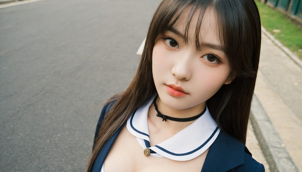 Tags: 21872187, SDXL
{"3": {"inputs": {"seed": 228105308581727, "steps": 32, "cfg": 5.1, "sampler_name": "dpmpp_2m", "scheduler": "karras", "denoise": 1.0, "model": ["27", 0], "positive": ["6", 0], "negative": ["7", 0], "latent_image": ["5", 0]}, "class_type": "KSampler"}, "4": {"inputs": {"ckpt_name": "helloworldxl.safetensors"}, "class_type": "CheckpointLoaderSimple"}, "5": {"inputs": {"width": 1344, "height": 768, "batch_size": 1}, "class_type": "EmptyLatentImage"}, "6": {"inputs": {"text": "23 year old girl, (double eyelids:1.07), (detailed face:1.14), (cute:1.11), (blush:1.04), (idol:1.03), (sexy lips:1.08), (temptress:1.07), (seductive pose:1.10), (beautiful eyes:1.13), (eyelashes:1.03), (seductive facial expression:1.00), (slim:1.01), (in a seductive pose:1.10), (large perky breasts:1.11), (cleavage:1.00), (thigh gap:0.98), (school uniform:1.11), choker, busy street, (film:1.02), (candid cinema:1.09), (natural looking skin:1.03), (textured skin:1.01), (detailed skin:1.07), (portra:1.06), (soft lighting:1.00), (skin fuzz:1.09), (RAW:1.08)", "clip": ["27", 1]}, "class_type": "CLIPTextEncode"}, "7": {"inputs": {"text": "(distorted:1.06), (watermark:1.05), (low resolution:1.07), (worst quality:1.12), (bad hands:1.12), (twisted:1.07), (open mouth:1.06)", "clip": ["27", 1]}, "class_type": "CLIPTextEncode"}, "8": {"inputs": {"samples": ["3", 0], "vae": ["4", 2]}, "class_type": "VAEDecode"}, "25": {"inputs": {"lora_name": "nudify_xl.safetensors", "strength_model": 0.29, "strength_clip": 0.14, "model": ["4", 0], "clip": ["4", 1]}, "class_type": "LoraLoader"}, "26": {"inputs": {"lora_name": "shirtlift_SDXL_v2.safetensors", "strength_model": 0.18, "strength_clip": 0.01, "model": ["25", 0], "clip": ["25", 1]}, "class_type": "LoraLoader"}, "27": {"inputs": {"lora_name": "PerfectEyesXL.safetensors", "strength_model": 0.15, "strength_clip": 0.08, "model": ["26", 0], "clip": ["26", 1]}, "class_type": "LoraLoader"}, "30": {"inputs": {"model_name": "4x_NMKD-Superscale-SP_178000_G.pth"}, "class_type": "UpscaleModelLoader"}, "31": {"inputs": {"upscale_model": ["30", 0], "image": ["8", 0]}, "class_type": "ImageUpscaleWithModel"}, "32": {"inputs": {"upscale_method": "lanczos", "scale_by": 0.5, "image": ["31", 0]}, "class_type": "ImageScaleBy"}, "33": {"inputs": {"pixels": ["32", 0], "vae": ["4", 2]}, "class_type": "VAEEncode"}, "34": {"inputs": {"seed": 228105308581727, "steps": 32, "cfg": 5.1, "sampler_name": "dpmpp_2m", "scheduler": "karras", "denoise": 0.3, "model": ["27", 0], "positive": ["6", 0], "negative": ["7", 0], "latent_image": ["33", 0]}, "class_type": "KSampler"}, "36": {"inputs": {"samples": ["34", 0], "vae": ["4", 2]}, "class_type": "VAEDecode"}, "39": {"inputs": {"filename_prefix": "comfyapi-1728049063097", "images": ["36", 0]}, "class_type": "SaveImage"}}