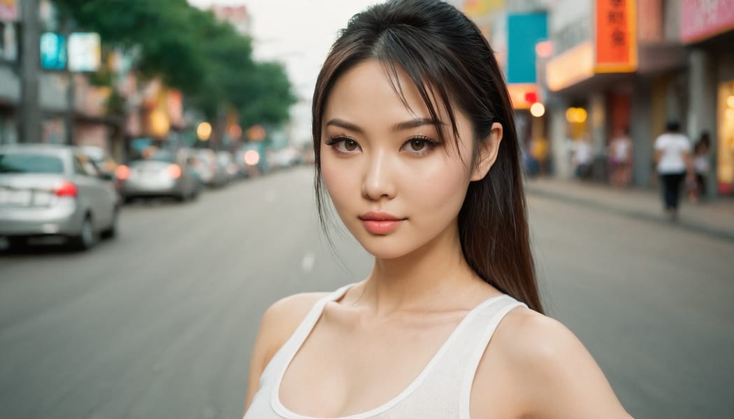 Tags: 21872187, SDXL
{"3": {"inputs": {"seed": 157550303654519, "steps": 64, "cfg": 6.73, "sampler_name": "dpmpp_2m", "scheduler": "karras", "denoise": 1.0, "model": ["27", 0], "positive": ["6", 0], "negative": ["7", 0], "latent_image": ["5", 0]}, "class_type": "KSampler"}, "4": {"inputs": {"ckpt_name": "juggernautxl.safetensors"}, "class_type": "CheckpointLoaderSimple"}, "5": {"inputs": {"width": 1344, "height": 768, "batch_size": 1}, "class_type": "EmptyLatentImage"}, "6": {"inputs": {"text": "28 year old girl, (taiwanese:1.01), (ukrainian:1.12), (russian:1.03), (sexy lips:1.01), (slim:1.01), (idol:1.04), (cute:1.04), (seductive facial expression:1.02), (temptress:1.05), (pale skin:0.95), (beautiful eyes:1.09), (eyelashes:1.11), (detailed face:1.10), (double eyelids:1.07), (blush:1.09), (seductive pose:1.08), (perky ass:0.95), (exposed ass:1.04), (looking back:0.98), (sexy ass:1.13), (thigh gap:1.01), (white tanktop:1.00), busy street, (textured skin:1.05), (film:1.07), (natural looking skin:1.02), (skin fuzz:1.03), (soft lighting:1.05), (portra:1.01), (RAW:1.09), (detailed skin:1.04), (candid cinema:1.03)", "clip": ["27", 1]}, "class_type": "CLIPTextEncode"}, "7": {"inputs": {"text": "(open mouth:1.14), (low resolution:1.13), (bad hands:1.07), (watermark:1.13), (worst quality:1.10), (distorted:1.08), (twisted:1.08)", "clip": ["27", 1]}, "class_type": "CLIPTextEncode"}, "8": {"inputs": {"samples": ["3", 0], "vae": ["4", 2]}, "class_type": "VAEDecode"}, "25": {"inputs": {"lora_name": "nudify_xl.safetensors", "strength_model": 0.24, "strength_clip": 0.08, "model": ["4", 0], "clip": ["4", 1]}, "class_type": "LoraLoader"}, "26": {"inputs": {"lora_name": "shirtlift_SDXL_v2.safetensors", "strength_model": 0.11, "strength_clip": 0.12, "model": ["25", 0], "clip": ["25", 1]}, "class_type": "LoraLoader"}, "27": {"inputs": {"lora_name": "PerfectEyesXL.safetensors", "strength_model": 0.1, "strength_clip": 0.15, "model": ["26", 0], "clip": ["26", 1]}, "class_type": "LoraLoader"}, "30": {"inputs": {"model_name": "4x_NMKD-Superscale-SP_178000_G.pth"}, "class_type": "UpscaleModelLoader"}, "31": {"inputs": {"upscale_model": ["30", 0], "image": ["8", 0]}, "class_type": "ImageUpscaleWithModel"}, "32": {"inputs": {"upscale_method": "lanczos", "scale_by": 0.5, "image": ["31", 0]}, "class_type": "ImageScaleBy"}, "33": {"inputs": {"pixels": ["32", 0], "vae": ["4", 2]}, "class_type": "VAEEncode"}, "34": {"inputs": {"seed": 157550303654519, "steps": 64, "cfg": 6.73, "sampler_name": "dpmpp_2m", "scheduler": "karras", "denoise": 0.3, "model": ["27", 0], "positive": ["6", 0], "negative": ["7", 0], "latent_image": ["33", 0]}, "class_type": "KSampler"}, "36": {"inputs": {"samples": ["34", 0], "vae": ["4", 2]}, "class_type": "VAEDecode"}, "39": {"inputs": {"filename_prefix": "comfyapi-1727068652377", "images": ["36", 0]}, "class_type": "SaveImage"}}