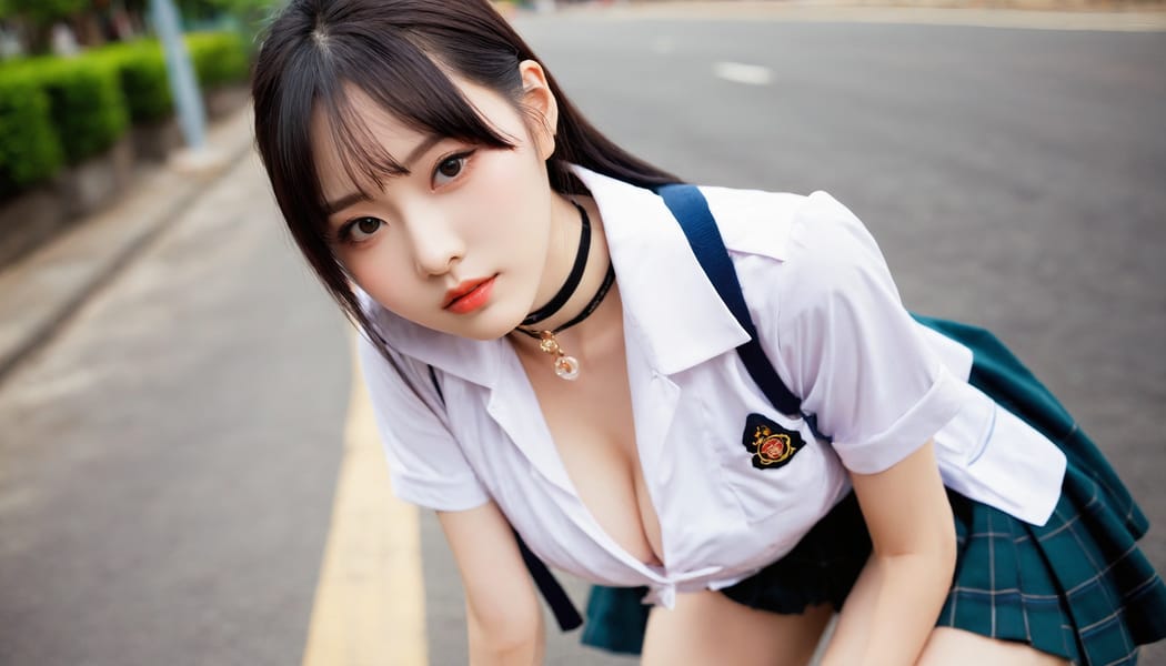 Tags: 21872187, SDXL
{"3": {"inputs": {"seed": 521858356829900, "steps": 32, "cfg": 6.71, "sampler_name": "dpmpp_2m", "scheduler": "karras", "denoise": 1.0, "model": ["27", 0], "positive": ["6", 0], "negative": ["7", 0], "latent_image": ["5", 0]}, "class_type": "KSampler"}, "4": {"inputs": {"ckpt_name": "helloworldxl.safetensors"}, "class_type": "CheckpointLoaderSimple"}, "5": {"inputs": {"width": 1344, "height": 768, "batch_size": 1}, "class_type": "EmptyLatentImage"}, "6": {"inputs": {"text": "25 year old girl, (chinese:1.13), (seductive pose:1.02), (idol:1.12), (beautiful eyes:1.08), (double eyelids:0.98), (slim:1.07), (pale skin:1.05), (detailed face:1.04), (seductive facial expression:1.04), (blush:1.09), (temptress:0.99), (sexy lips:1.09), (cute:1.00), (in a seductive pose:0.97), (large perky breasts:0.97), (cleavage:0.98), (thigh gap:1.06), (school uniform:1.01), choker, busy street, (soft lighting:1.05), (detailed skin:1.05), (skin fuzz:1.05), (film:1.08), (natural looking skin:1.02), (candid cinema:1.05), (portra:1.02), (RAW:1.00)", "clip": ["27", 1]}, "class_type": "CLIPTextEncode"}, "7": {"inputs": {"text": "(watermark:1.07), (low resolution:1.07), (distorted:1.14), (worst quality:1.14), (open mouth:1.08), (bad hands:1.11), (twisted:1.09)", "clip": ["27", 1]}, "class_type": "CLIPTextEncode"}, "8": {"inputs": {"samples": ["3", 0], "vae": ["4", 2]}, "class_type": "VAEDecode"}, "25": {"inputs": {"lora_name": "nudify_xl.safetensors", "strength_model": 0.13, "strength_clip": 0.24, "model": ["4", 0], "clip": ["4", 1]}, "class_type": "LoraLoader"}, "26": {"inputs": {"lora_name": "shirtlift_SDXL_v2.safetensors", "strength_model": 0.08, "strength_clip": 0.01, "model": ["25", 0], "clip": ["25", 1]}, "class_type": "LoraLoader"}, "27": {"inputs": {"lora_name": "PerfectEyesXL.safetensors", "strength_model": 0.06, "strength_clip": 0.18, "model": ["26", 0], "clip": ["26", 1]}, "class_type": "LoraLoader"}, "30": {"inputs": {"model_name": "4x_NMKD-Superscale-SP_178000_G.pth"}, "class_type": "UpscaleModelLoader"}, "31": {"inputs": {"upscale_model": ["30", 0], "image": ["8", 0]}, "class_type": "ImageUpscaleWithModel"}, "32": {"inputs": {"upscale_method": "lanczos", "scale_by": 0.5, "image": ["31", 0]}, "class_type": "ImageScaleBy"}, "33": {"inputs": {"pixels": ["32", 0], "vae": ["4", 2]}, "class_type": "VAEEncode"}, "34": {"inputs": {"seed": 521858356829900, "steps": 32, "cfg": 6.71, "sampler_name": "dpmpp_2m", "scheduler": "karras", "denoise": 0.3, "model": ["27", 0], "positive": ["6", 0], "negative": ["7", 0], "latent_image": ["33", 0]}, "class_type": "KSampler"}, "36": {"inputs": {"samples": ["34", 0], "vae": ["4", 2]}, "class_type": "VAEDecode"}, "39": {"inputs": {"filename_prefix": "comfyapi-1731426002802", "images": ["36", 0]}, "class_type": "SaveImage"}}