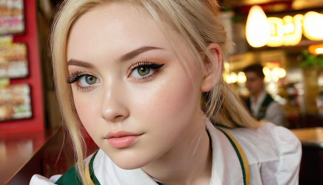 Tags: 21872187, SDXL
{"3": {"inputs": {"seed": 590283950115694, "steps": 32, "cfg": 6.8, "sampler_name": "dpmpp_2m", "scheduler": "karras", "denoise": 1.0, "model": ["27", 0], "positive": ["6", 0], "negative": ["7", 0], "latent_image": ["5", 0]}, "class_type": "KSampler"}, "4": {"inputs": {"ckpt_name": "juggernautxl.safetensors"}, "class_type": "CheckpointLoaderSimple"}, "5": {"inputs": {"width": 1344, "height": 768, "batch_size": 1}, "class_type": "EmptyLatentImage"}, "6": {"inputs": {"text": "21 year old girl, (irish:1.04), (eyelashes:1.03), (beautiful eyes:0.98), (seductive facial expression:1.10), (blush:1.01), (cute:1.14), (temptress:0.99), (sexy lips:1.05), (detailed face:1.06), (seductive pose:1.11), (double eyelids:1.03), (pale skin:0.98), (idol:1.01), (on all fours:1.14), (spreading ass cheeks:1.13), (from behind:1.14), (backboob:0.96), (a waitress in uniform:1.04) working at a restaurant, (soft lighting:1.08), (natural looking skin:1.01), (portra:1.07), (textured skin:1.05), (film:1.05), (RAW:1.07), (skin fuzz:1.04), (detailed skin:1.09), (candid cinema:1.04)", "clip": ["27", 1]}, "class_type": "CLIPTextEncode"}, "7": {"inputs": {"text": "(open mouth:1.06), (bad hands:1.13), (twisted:1.11), (low resolution:1.09), (watermark:1.09), (distorted:1.13)", "clip": ["27", 1]}, "class_type": "CLIPTextEncode"}, "8": {"inputs": {"samples": ["3", 0], "vae": ["4", 2]}, "class_type": "VAEDecode"}, "25": {"inputs": {"lora_name": "nudify_xl.safetensors", "strength_model": 0.09, "strength_clip": 0.2, "model": ["4", 0], "clip": ["4", 1]}, "class_type": "LoraLoader"}, "26": {"inputs": {"lora_name": "shirtlift_SDXL_v2.safetensors", "strength_model": 0.06, "strength_clip": 0.17, "model": ["25", 0], "clip": ["25", 1]}, "class_type": "LoraLoader"}, "27": {"inputs": {"lora_name": "PerfectEyesXL.safetensors", "strength_model": 0.15, "strength_clip": 0.13, "model": ["26", 0], "clip": ["26", 1]}, "class_type": "LoraLoader"}, "30": {"inputs": {"model_name": "4x_NMKD-Superscale-SP_178000_G.pth"}, "class_type": "UpscaleModelLoader"}, "31": {"inputs": {"upscale_model": ["30", 0], "image": ["8", 0]}, "class_type": "ImageUpscaleWithModel"}, "32": {"inputs": {"upscale_method": "lanczos", "scale_by": 0.5, "image": ["31", 0]}, "class_type": "ImageScaleBy"}, "33": {"inputs": {"pixels": ["32", 0], "vae": ["4", 2]}, "class_type": "VAEEncode"}, "34": {"inputs": {"seed": 590283950115694, "steps": 32, "cfg": 6.8, "sampler_name": "dpmpp_2m", "scheduler": "karras", "denoise": 0.3, "model": ["27", 0], "positive": ["6", 0], "negative": ["7", 0], "latent_image": ["33", 0]}, "class_type": "KSampler"}, "36": {"inputs": {"samples": ["34", 0], "vae": ["4", 2]}, "class_type": "VAEDecode"}, "39": {"inputs": {"filename_prefix": "comfyapi-1726277075217", "images": ["36", 0]}, "class_type": "SaveImage"}}