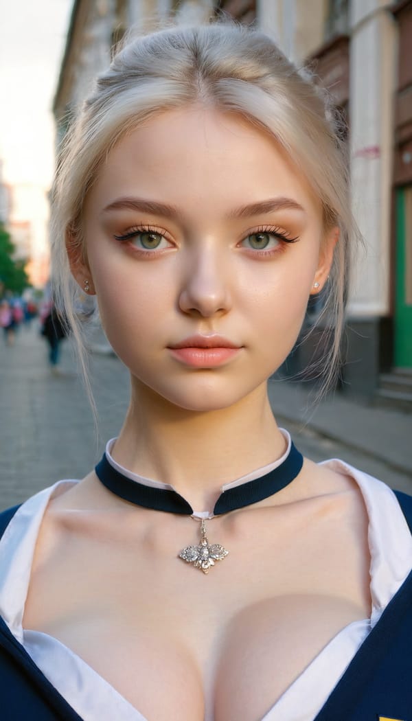 Tags: 21872187, SDXL
{"3": {"inputs": {"seed": 236423372287746, "steps": 32, "cfg": 7.69, "sampler_name": "dpmpp_2m", "scheduler": "karras", "denoise": 1.0, "model": ["27", 0], "positive": ["6", 0], "negative": ["7", 0], "latent_image": ["5", 0]}, "class_type": "KSampler"}, "4": {"inputs": {"ckpt_name": "juggernautxl.safetensors"}, "class_type": "CheckpointLoaderSimple"}, "5": {"inputs": {"width": 768, "height": 1344, "batch_size": 1}, "class_type": "EmptyLatentImage"}, "6": {"inputs": {"text": "20 year old girl, (ukrainian:1.12), (double eyelids:0.99), (seductive pose:1.05), (seductive facial expression:1.10), (idol:1.11), (beautiful eyes:1.14), (detailed face:0.98), (eyelashes:1.10), (temptress:0.95), (sexy lips:1.13), (pale skin:0.97), (cute:1.09), (in a seductive pose:1.00), (large perky breasts:1.08), (cleavage:1.03), (thigh gap:1.05), (school uniform:0.99), choker, busy street, (RAW:1.06), (film:1.02), (candid cinema:1.01), (skin fuzz:1.00), (detailed skin:1.08), (textured skin:1.00), (natural looking skin:1.02), (portra:1.06), (soft lighting:1.05)", "clip": ["27", 1]}, "class_type": "CLIPTextEncode"}, "7": {"inputs": {"text": "(open mouth:1.13), (twisted:1.07), (worst quality:1.10), (bad hands:1.13), (watermark:1.05), (low resolution:1.07), (distorted:1.07)", "clip": ["27", 1]}, "class_type": "CLIPTextEncode"}, "8": {"inputs": {"samples": ["3", 0], "vae": ["4", 2]}, "class_type": "VAEDecode"}, "25": {"inputs": {"lora_name": "nudify_xl.safetensors", "strength_model": 0.13, "strength_clip": 0.27, "model": ["4", 0], "clip": ["4", 1]}, "class_type": "LoraLoader"}, "26": {"inputs": {"lora_name": "shirtlift_SDXL_v2.safetensors", "strength_model": 0.18, "strength_clip": 0.15, "model": ["25", 0], "clip": ["25", 1]}, "class_type": "LoraLoader"}, "27": {"inputs": {"lora_name": "PerfectEyesXL.safetensors", "strength_model": 0.06, "strength_clip": 0.09, "model": ["26", 0], "clip": ["26", 1]}, "class_type": "LoraLoader"}, "30": {"inputs": {"model_name": "4x_NMKD-Superscale-SP_178000_G.pth"}, "class_type": "UpscaleModelLoader"}, "31": {"inputs": {"upscale_model": ["30", 0], "image": ["8", 0]}, "class_type": "ImageUpscaleWithModel"}, "32": {"inputs": {"upscale_method": "lanczos", "scale_by": 0.5, "image": ["31", 0]}, "class_type": "ImageScaleBy"}, "33": {"inputs": {"pixels": ["32", 0], "vae": ["4", 2]}, "class_type": "VAEEncode"}, "34": {"inputs": {"seed": 236423372287746, "steps": 32, "cfg": 7.69, "sampler_name": "dpmpp_2m", "scheduler": "karras", "denoise": 0.3, "model": ["27", 0], "positive": ["6", 0], "negative": ["7", 0], "latent_image": ["33", 0]}, "class_type": "KSampler"}, "36": {"inputs": {"samples": ["34", 0], "vae": ["4", 2]}, "class_type": "VAEDecode"}, "39": {"inputs": {"filename_prefix": "comfyapi-1725312373212", "images": ["36", 0]}, "class_type": "SaveImage"}}