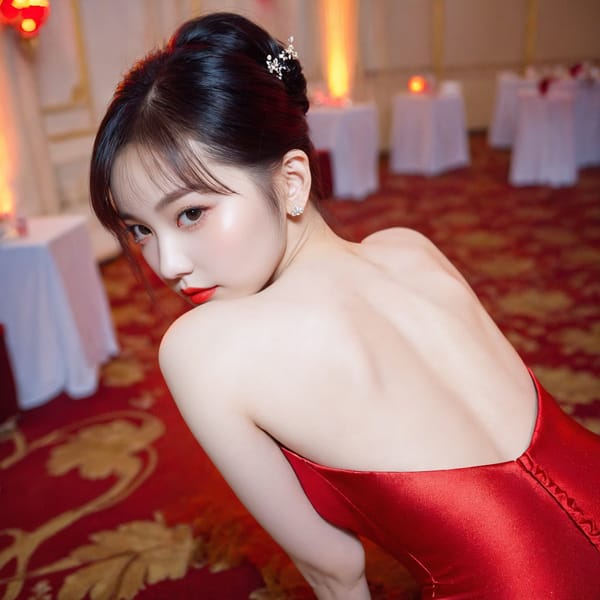 Tags: 21872187, SDXL
{"3": {"inputs": {"seed": 996580575689997, "steps": 32, "cfg": 7.15, "sampler_name": "dpmpp_2m", "scheduler": "karras", "denoise": 1.0, "model": ["27", 0], "positive": ["6", 0], "negative": ["7", 0], "latent_image": ["5", 0]}, "class_type": "KSampler"}, "4": {"inputs": {"ckpt_name": "helloworldxl.safetensors"}, "class_type": "CheckpointLoaderSimple"}, "5": {"inputs": {"width": 1024, "height": 1024, "batch_size": 1}, "class_type": "EmptyLatentImage"}, "6": {"inputs": {"text": "21 year old girl, (ukrainian:1.13), (chinese:1.01), (detailed face:0.97), (double eyelids:1.11), (blush:0.96), (seductive facial expression:1.14), (slim:1.11), (cute:0.98), (pale skin:1.08), (idol:1.03), (temptress:1.09), (seductive pose:1.02), (beautiful eyes:0.99), (sexy lips:1.14), (eyelashes:1.07), (on all fours:1.02), (spreading ass cheeks:1.11), (from behind:1.03), (backboob:0.98), (wearing a low-cut red dress:1.09) at a ballroom, (detailed skin:1.05), (portra:1.02), (film:1.02), (candid cinema:1.06), (skin fuzz:1.00), (textured skin:1.05), (natural looking skin:1.07), (soft lighting:1.06), (RAW:1.04)", "clip": ["27", 1]}, "class_type": "CLIPTextEncode"}, "7": {"inputs": {"text": "(twisted:1.08), (distorted:1.13), (low resolution:1.10), (open mouth:1.12), (bad hands:1.10), (worst quality:1.07), (watermark:1.14)", "clip": ["27", 1]}, "class_type": "CLIPTextEncode"}, "8": {"inputs": {"samples": ["3", 0], "vae": ["4", 2]}, "class_type": "VAEDecode"}, "25": {"inputs": {"lora_name": "nudify_xl.safetensors", "strength_model": 0.2, "strength_clip": 0.21, "model": ["4", 0], "clip": ["4", 1]}, "class_type": "LoraLoader"}, "26": {"inputs": {"lora_name": "shirtlift_SDXL_v2.safetensors", "strength_model": 0.18, "strength_clip": 0.12, "model": ["25", 0], "clip": ["25", 1]}, "class_type": "LoraLoader"}, "27": {"inputs": {"lora_name": "PerfectEyesXL.safetensors", "strength_model": 0.17, "strength_clip": 0.09, "model": ["26", 0], "clip": ["26", 1]}, "class_type": "LoraLoader"}, "30": {"inputs": {"model_name": "4x_NMKD-Superscale-SP_178000_G.pth"}, "class_type": "UpscaleModelLoader"}, "31": {"inputs": {"upscale_model": ["30", 0], "image": ["8", 0]}, "class_type": "ImageUpscaleWithModel"}, "32": {"inputs": {"upscale_method": "lanczos", "scale_by": 0.5, "image": ["31", 0]}, "class_type": "ImageScaleBy"}, "33": {"inputs": {"pixels": ["32", 0], "vae": ["4", 2]}, "class_type": "VAEEncode"}, "34": {"inputs": {"seed": 996580575689997, "steps": 32, "cfg": 7.15, "sampler_name": "dpmpp_2m", "scheduler": "karras", "denoise": 0.3, "model": ["27", 0], "positive": ["6", 0], "negative": ["7", 0], "latent_image": ["33", 0]}, "class_type": "KSampler"}, "36": {"inputs": {"samples": ["34", 0], "vae": ["4", 2]}, "class_type": "VAEDecode"}, "39": {"inputs": {"filename_prefix": "comfyapi-1714822212210", "images": ["36", 0]}, "class_type": "SaveImage"}}