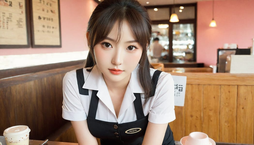 Tags: 21872187, SDXL
{"3": {"inputs": {"seed": 353328878223381, "steps": 32, "cfg": 5.45, "sampler_name": "dpmpp_2m", "scheduler": "karras", "denoise": 1.0, "model": ["27", 0], "positive": ["6", 0], "negative": ["7", 0], "latent_image": ["5", 0]}, "class_type": "KSampler"}, "4": {"inputs": {"ckpt_name": "leosamsHelloworldSDXL_helloworldSDXL32DPO.safetensors"}, "class_type": "CheckpointLoaderSimple"}, "5": {"inputs": {"width": 1344, "height": 768, "batch_size": 1}, "class_type": "EmptyLatentImage"}, "6": {"inputs": {"text": "22 year old girl, (korean:0.95), (blush:1.11), (double eyelids:1.09), (eyelashes:1.14), (detailed face:1.09), (pale skin:0.96), (slim:1.10), (seductive pose:1.12), (cute:1.04), (sexy lips:0.95), (temptress:0.97), (in a seductive pose:1.04), (large perky breasts:0.96), (cleavage:1.04), (thigh gap:1.02), (a waitress in uniform:1.13) working at a restaurant, (textured skin:1.03), (natural looking skin:1.09), (soft lighting:1.01), (portra:1.06), (skin fuzz:1.09), (detailed skin:1.04), (RAW:1.08), (film:1.01), (candid cinema:1.04)", "clip": ["27", 1]}, "class_type": "CLIPTextEncode"}, "7": {"inputs": {"text": "(bad hands:1.14), (low resolution:1.12), (watermark:1.05), (distorted:1.08), (twisted:1.10), (open mouth:1.08), (worst quality:1.11)", "clip": ["27", 1]}, "class_type": "CLIPTextEncode"}, "8": {"inputs": {"samples": ["3", 0], "vae": ["4", 2]}, "class_type": "VAEDecode"}, "25": {"inputs": {"lora_name": "nudify_xl.safetensors", "strength_model": 0.13, "strength_clip": 0.24, "model": ["4", 0], "clip": ["4", 1]}, "class_type": "LoraLoader"}, "26": {"inputs": {"lora_name": "shirtlift_SDXL_v2.safetensors", "strength_model": 0.19, "strength_clip": 0.15, "model": ["25", 0], "clip": ["25", 1]}, "class_type": "LoraLoader"}, "27": {"inputs": {"lora_name": "PerfectEyesXL.safetensors", "strength_model": 0.19, "strength_clip": 0.03, "model": ["26", 0], "clip": ["26", 1]}, "class_type": "LoraLoader"}, "30": {"inputs": {"model_name": "4x_NMKD-Superscale-SP_178000_G.pth"}, "class_type": "UpscaleModelLoader"}, "31": {"inputs": {"upscale_model": ["30", 0], "image": ["8", 0]}, "class_type": "ImageUpscaleWithModel"}, "32": {"inputs": {"upscale_method": "lanczos", "scale_by": 0.5, "image": ["31", 0]}, "class_type": "ImageScaleBy"}, "33": {"inputs": {"pixels": ["32", 0], "vae": ["4", 2]}, "class_type": "VAEEncode"}, "34": {"inputs": {"seed": 353328878223381, "steps": 32, "cfg": 5.45, "sampler_name": "dpmpp_2m", "scheduler": "karras", "denoise": 0.3, "model": ["27", 0], "positive": ["6", 0], "negative": ["7", 0], "latent_image": ["33", 0]}, "class_type": "KSampler"}, "36": {"inputs": {"samples": ["34", 0], "vae": ["4", 2]}, "class_type": "VAEDecode"}, "39": {"inputs": {"filename_prefix": "comfyapi-1707303227033", "images": ["36", 0]}, "class_type": "SaveImage"}}