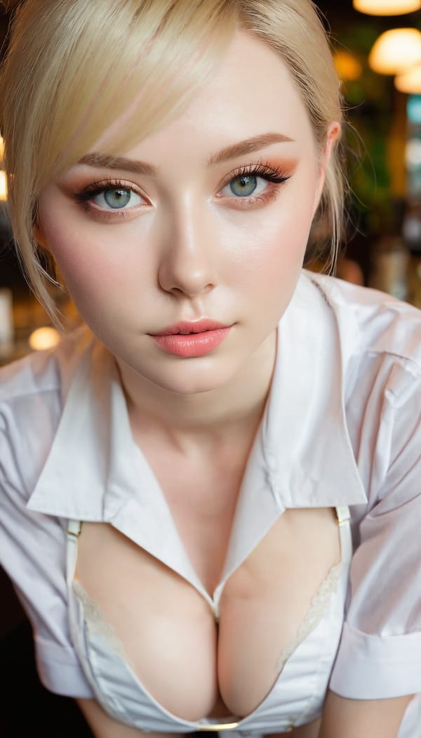 Tags: 21872187, SDXL
{"3": {"inputs": {"seed": 361034335455061, "steps": 32, "cfg": 7.64, "sampler_name": "dpmpp_2m", "scheduler": "karras", "denoise": 1.0, "model": ["27", 0], "positive": ["6", 0], "negative": ["7", 0], "latent_image": ["5", 0]}, "class_type": "KSampler"}, "4": {"inputs": {"ckpt_name": "juggernautxl.safetensors"}, "class_type": "CheckpointLoaderSimple"}, "5": {"inputs": {"width": 768, "height": 1344, "batch_size": 1}, "class_type": "EmptyLatentImage"}, "6": {"inputs": {"text": "27 year old girl, (irish:1.01), (pale skin:0.97), (detailed face:1.13), (sexy lips:0.99), (double eyelids:1.08), (temptress:1.13), (idol:0.95), (beautiful eyes:1.01), (seductive facial expression:1.14), (cute:0.97), (seductive pose:1.14), (blush:1.00), (slim:1.03), (eyelashes:1.00), (on all fours:1.02), (spreading ass cheeks:0.95), (from behind:1.04), (backboob:1.06), (a waitress in uniform:1.13) working at a restaurant, (soft lighting:1.08), (natural looking skin:1.06), (skin fuzz:1.09), (detailed skin:1.08), (film:1.04), (textured skin:1.09), (RAW:1.06), (portra:1.05), (candid cinema:1.07)", "clip": ["27", 1]}, "class_type": "CLIPTextEncode"}, "7": {"inputs": {"text": "(twisted:1.12), (watermark:1.09), (distorted:1.12), (low resolution:1.14), (open mouth:1.07), (worst quality:1.11)", "clip": ["27", 1]}, "class_type": "CLIPTextEncode"}, "8": {"inputs": {"samples": ["3", 0], "vae": ["4", 2]}, "class_type": "VAEDecode"}, "25": {"inputs": {"lora_name": "nudify_xl.safetensors", "strength_model": 0.03, "strength_clip": 0.15, "model": ["4", 0], "clip": ["4", 1]}, "class_type": "LoraLoader"}, "26": {"inputs": {"lora_name": "shirtlift_SDXL_v2.safetensors", "strength_model": 0.11, "strength_clip": 0.08, "model": ["25", 0], "clip": ["25", 1]}, "class_type": "LoraLoader"}, "27": {"inputs": {"lora_name": "PerfectEyesXL.safetensors", "strength_model": 0.07, "strength_clip": 0.0, "model": ["26", 0], "clip": ["26", 1]}, "class_type": "LoraLoader"}, "30": {"inputs": {"model_name": "4x_NMKD-Superscale-SP_178000_G.pth"}, "class_type": "UpscaleModelLoader"}, "31": {"inputs": {"upscale_model": ["30", 0], "image": ["8", 0]}, "class_type": "ImageUpscaleWithModel"}, "32": {"inputs": {"upscale_method": "lanczos", "scale_by": 0.5, "image": ["31", 0]}, "class_type": "ImageScaleBy"}, "33": {"inputs": {"pixels": ["32", 0], "vae": ["4", 2]}, "class_type": "VAEEncode"}, "34": {"inputs": {"seed": 361034335455061, "steps": 32, "cfg": 7.64, "sampler_name": "dpmpp_2m", "scheduler": "karras", "denoise": 0.3, "model": ["27", 0], "positive": ["6", 0], "negative": ["7", 0], "latent_image": ["33", 0]}, "class_type": "KSampler"}, "36": {"inputs": {"samples": ["34", 0], "vae": ["4", 2]}, "class_type": "VAEDecode"}, "39": {"inputs": {"filename_prefix": "comfyapi-1726006288495", "images": ["36", 0]}, "class_type": "SaveImage"}}