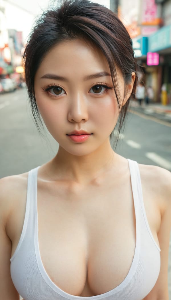 Tags: 21872187, SDXL
{"3": {"inputs": {"seed": 653191647515882, "steps": 32, "cfg": 6.62, "sampler_name": "dpmpp_2m", "scheduler": "karras", "denoise": 1.0, "model": ["27", 0], "positive": ["6", 0], "negative": ["7", 0], "latent_image": ["5", 0]}, "class_type": "KSampler"}, "4": {"inputs": {"ckpt_name": "juggernautxl.safetensors"}, "class_type": "CheckpointLoaderSimple"}, "5": {"inputs": {"width": 768, "height": 1344, "batch_size": 1}, "class_type": "EmptyLatentImage"}, "6": {"inputs": {"text": "25 year old girl, (taiwanese:1.00), (korean:1.13), (irish:1.10), (cute:0.99), (seductive pose:0.97), (eyelashes:1.10), (beautiful eyes:1.02), (slim:1.05), (temptress:1.10), (detailed face:1.09), (pale skin:1.08), (seductive facial expression:1.11), (sexy lips:0.99), (double eyelids:1.12), (in a seductive pose:1.01), (large perky breasts:1.08), (cleavage:1.02), (thigh gap:1.05), (white tanktop:1.13), busy street, (natural looking skin:1.08), (portra:1.07), (RAW:1.05), (film:1.01), (skin fuzz:1.08), (textured skin:1.09), (soft lighting:1.07), (candid cinema:1.09), (detailed skin:1.02)", "clip": ["27", 1]}, "class_type": "CLIPTextEncode"}, "7": {"inputs": {"text": "(bad hands:1.14), (low resolution:1.14), (watermark:1.08), (worst quality:1.14), (open mouth:1.10), (twisted:1.06), (distorted:1.14)", "clip": ["27", 1]}, "class_type": "CLIPTextEncode"}, "8": {"inputs": {"samples": ["3", 0], "vae": ["4", 2]}, "class_type": "VAEDecode"}, "25": {"inputs": {"lora_name": "nudify_xl.safetensors", "strength_model": 0.24, "strength_clip": 0.14, "model": ["4", 0], "clip": ["4", 1]}, "class_type": "LoraLoader"}, "26": {"inputs": {"lora_name": "shirtlift_SDXL_v2.safetensors", "strength_model": 0.03, "strength_clip": 0.03, "model": ["25", 0], "clip": ["25", 1]}, "class_type": "LoraLoader"}, "27": {"inputs": {"lora_name": "PerfectEyesXL.safetensors", "strength_model": 0.11, "strength_clip": 0.14, "model": ["26", 0], "clip": ["26", 1]}, "class_type": "LoraLoader"}, "30": {"inputs": {"model_name": "4x_NMKD-Superscale-SP_178000_G.pth"}, "class_type": "UpscaleModelLoader"}, "31": {"inputs": {"upscale_model": ["30", 0], "image": ["8", 0]}, "class_type": "ImageUpscaleWithModel"}, "32": {"inputs": {"upscale_method": "lanczos", "scale_by": 0.5, "image": ["31", 0]}, "class_type": "ImageScaleBy"}, "33": {"inputs": {"pixels": ["32", 0], "vae": ["4", 2]}, "class_type": "VAEEncode"}, "34": {"inputs": {"seed": 653191647515882, "steps": 32, "cfg": 6.62, "sampler_name": "dpmpp_2m", "scheduler": "karras", "denoise": 0.3, "model": ["27", 0], "positive": ["6", 0], "negative": ["7", 0], "latent_image": ["33", 0]}, "class_type": "KSampler"}, "36": {"inputs": {"samples": ["34", 0], "vae": ["4", 2]}, "class_type": "VAEDecode"}, "39": {"inputs": {"filename_prefix": "comfyapi-1724292303951", "images": ["36", 0]}, "class_type": "SaveImage"}}