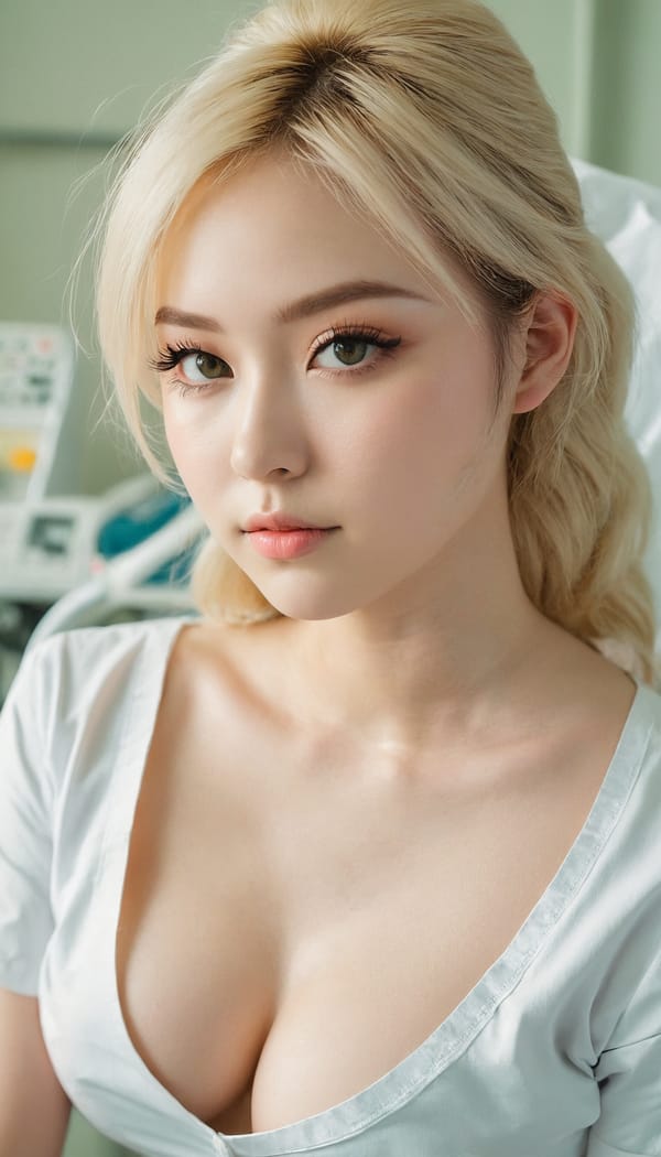 Tags: 21872187, SDXL
{"3": {"inputs": {"seed": 510538576283768, "steps": 32, "cfg": 5.32, "sampler_name": "dpmpp_2m", "scheduler": "karras", "denoise": 1.0, "model": ["27", 0], "positive": ["6", 0], "negative": ["7", 0], "latent_image": ["5", 0]}, "class_type": "KSampler"}, "4": {"inputs": {"ckpt_name": "juggernautxl.safetensors"}, "class_type": "CheckpointLoaderSimple"}, "5": {"inputs": {"width": 768, "height": 1344, "batch_size": 1}, "class_type": "EmptyLatentImage"}, "6": {"inputs": {"text": "22 year old girl, (eyelashes:0.99), (blush:1.03), (detailed face:1.01), (cute:1.10), (temptress:1.09), (seductive pose:1.11), (idol:1.11), (double eyelids:0.98), (slim:0.96), (pale skin:0.99), (beautiful eyes:1.00), (seductive facial expression:1.00), (sexy lips:0.95), (on all fours:1.04), (spreading ass cheeks:1.10), (from behind:1.02), (backboob:1.05), (nurse in uniform:1.00) working in a hospital ward, (skin fuzz:1.03), (portra:1.09), (natural looking skin:1.07), (soft lighting:1.09), (film:1.05), (candid cinema:1.00), (RAW:1.08), (detailed skin:1.02), (textured skin:1.06)", "clip": ["27", 1]}, "class_type": "CLIPTextEncode"}, "7": {"inputs": {"text": "(worst quality:1.06), (low resolution:1.11), (distorted:1.08), (open mouth:1.12), (watermark:1.06), (twisted:1.09), (bad hands:1.11)", "clip": ["27", 1]}, "class_type": "CLIPTextEncode"}, "8": {"inputs": {"samples": ["3", 0], "vae": ["4", 2]}, "class_type": "VAEDecode"}, "25": {"inputs": {"lora_name": "nudify_xl.safetensors", "strength_model": 0.25, "strength_clip": 0.03, "model": ["4", 0], "clip": ["4", 1]}, "class_type": "LoraLoader"}, "26": {"inputs": {"lora_name": "shirtlift_SDXL_v2.safetensors", "strength_model": 0.06, "strength_clip": 0.11, "model": ["25", 0], "clip": ["25", 1]}, "class_type": "LoraLoader"}, "27": {"inputs": {"lora_name": "PerfectEyesXL.safetensors", "strength_model": 0.07, "strength_clip": 0.16, "model": ["26", 0], "clip": ["26", 1]}, "class_type": "LoraLoader"}, "30": {"inputs": {"model_name": "4x_NMKD-Superscale-SP_178000_G.pth"}, "class_type": "UpscaleModelLoader"}, "31": {"inputs": {"upscale_model": ["30", 0], "image": ["8", 0]}, "class_type": "ImageUpscaleWithModel"}, "32": {"inputs": {"upscale_method": "lanczos", "scale_by": 0.5, "image": ["31", 0]}, "class_type": "ImageScaleBy"}, "33": {"inputs": {"pixels": ["32", 0], "vae": ["4", 2]}, "class_type": "VAEEncode"}, "34": {"inputs": {"seed": 510538576283768, "steps": 32, "cfg": 5.32, "sampler_name": "dpmpp_2m", "scheduler": "karras", "denoise": 0.3, "model": ["27", 0], "positive": ["6", 0], "negative": ["7", 0], "latent_image": ["33", 0]}, "class_type": "KSampler"}, "36": {"inputs": {"samples": ["34", 0], "vae": ["4", 2]}, "class_type": "VAEDecode"}, "39": {"inputs": {"filename_prefix": "comfyapi-1716321656620", "images": ["36", 0]}, "class_type": "SaveImage"}}