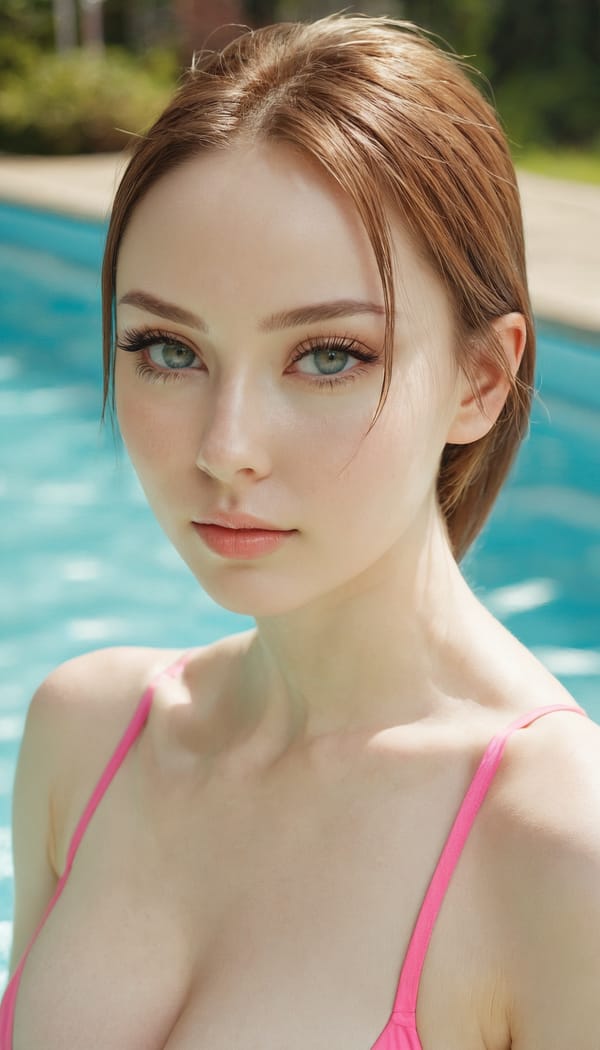 Tags: 21872187, SDXL
{"3": {"inputs": {"seed": 220153099359325, "steps": 32, "cfg": 6.37, "sampler_name": "dpmpp_2m", "scheduler": "karras", "denoise": 1.0, "model": ["27", 0], "positive": ["6", 0], "negative": ["7", 0], "latent_image": ["5", 0]}, "class_type": "KSampler"}, "4": {"inputs": {"ckpt_name": "juggernautxl.safetensors"}, "class_type": "CheckpointLoaderSimple"}, "5": {"inputs": {"width": 768, "height": 1344, "batch_size": 1}, "class_type": "EmptyLatentImage"}, "6": {"inputs": {"text": "27 year old girl, (russian:1.00), (idol:1.04), (temptress:1.06), (beautiful eyes:1.03), (seductive facial expression:1.11), (slim:1.09), (double eyelids:1.01), (seductive pose:1.04), (blush:1.05), (eyelashes:1.05), (sexy lips:1.02), (cute:1.00), (pale skin:1.08), (in a seductive pose:1.02), (large perky breasts:1.02), (cleavage:0.97), (thigh gap:1.00), (in a swimsuit:1.00) at a pool, (portra:1.00), (skin fuzz:1.06), (candid cinema:1.05), (textured skin:1.09), (film:1.01), (RAW:1.07), (soft lighting:1.03), (detailed skin:1.02), (natural looking skin:1.03)", "clip": ["27", 1]}, "class_type": "CLIPTextEncode"}, "7": {"inputs": {"text": "(worst quality:1.08), (low resolution:1.09), (open mouth:1.14), (bad hands:1.14), (watermark:1.05), (twisted:1.14), (distorted:1.08)", "clip": ["27", 1]}, "class_type": "CLIPTextEncode"}, "8": {"inputs": {"samples": ["3", 0], "vae": ["4", 2]}, "class_type": "VAEDecode"}, "25": {"inputs": {"lora_name": "nudify_xl.safetensors", "strength_model": 0.37, "strength_clip": 0.0, "model": ["4", 0], "clip": ["4", 1]}, "class_type": "LoraLoader"}, "26": {"inputs": {"lora_name": "shirtlift_SDXL_v2.safetensors", "strength_model": 0.02, "strength_clip": 0.03, "model": ["25", 0], "clip": ["25", 1]}, "class_type": "LoraLoader"}, "27": {"inputs": {"lora_name": "PerfectEyesXL.safetensors", "strength_model": 0.19, "strength_clip": 0.16, "model": ["26", 0], "clip": ["26", 1]}, "class_type": "LoraLoader"}, "30": {"inputs": {"model_name": "4x_NMKD-Superscale-SP_178000_G.pth"}, "class_type": "UpscaleModelLoader"}, "31": {"inputs": {"upscale_model": ["30", 0], "image": ["8", 0]}, "class_type": "ImageUpscaleWithModel"}, "32": {"inputs": {"upscale_method": "lanczos", "scale_by": 0.5, "image": ["31", 0]}, "class_type": "ImageScaleBy"}, "33": {"inputs": {"pixels": ["32", 0], "vae": ["4", 2]}, "class_type": "VAEEncode"}, "34": {"inputs": {"seed": 220153099359325, "steps": 32, "cfg": 6.37, "sampler_name": "dpmpp_2m", "scheduler": "karras", "denoise": 0.3, "model": ["27", 0], "positive": ["6", 0], "negative": ["7", 0], "latent_image": ["33", 0]}, "class_type": "KSampler"}, "36": {"inputs": {"samples": ["34", 0], "vae": ["4", 2]}, "class_type": "VAEDecode"}, "39": {"inputs": {"filename_prefix": "comfyapi-1718313114492", "images": ["36", 0]}, "class_type": "SaveImage"}}