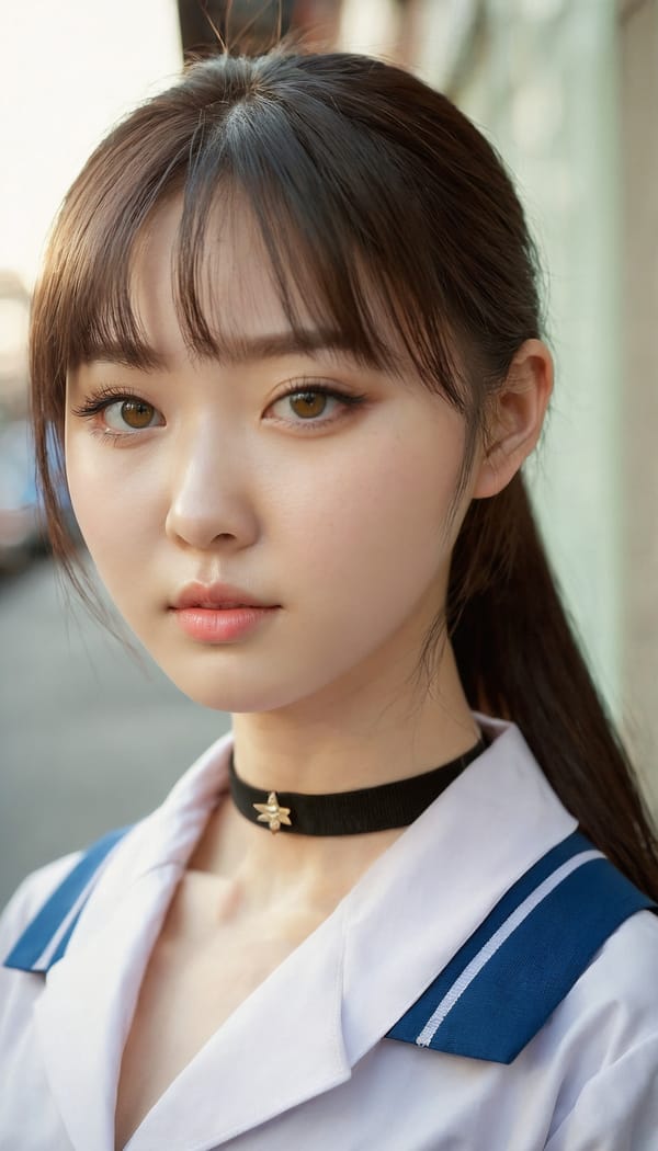 Tags: 21872187, SDXL
{"3": {"inputs": {"seed": 923763379211830, "steps": 32, "cfg": 7.83, "sampler_name": "dpmpp_2m", "scheduler": "karras", "denoise": 1.0, "model": ["27", 0], "positive": ["6", 0], "negative": ["7", 0], "latent_image": ["5", 0]}, "class_type": "KSampler"}, "4": {"inputs": {"ckpt_name": "juggernautxl.safetensors"}, "class_type": "CheckpointLoaderSimple"}, "5": {"inputs": {"width": 768, "height": 1344, "batch_size": 1}, "class_type": "EmptyLatentImage"}, "6": {"inputs": {"text": "26 year old girl, (russian:0.99), (korean:0.99), (detailed face:1.05), (seductive facial expression:1.06), (temptress:0.98), (pale skin:1.08), (beautiful eyes:1.00), (eyelashes:0.97), (slim:1.12), (sexy lips:0.97), (seductive pose:0.99), (blush:1.00), (cute:1.03), (idol:1.04), (in a seductive pose:0.96), (large perky breasts:1.00), (cleavage:1.01), (thigh gap:1.02), (school uniform:1.11), choker, busy street, (portra:1.09), (candid cinema:1.09), (film:1.00), (natural looking skin:1.08), (detailed skin:1.08), (RAW:1.06), (skin fuzz:1.05), (soft lighting:1.09), (textured skin:1.00)", "clip": ["27", 1]}, "class_type": "CLIPTextEncode"}, "7": {"inputs": {"text": "(worst quality:1.07), (distorted:1.05), (bad hands:1.11), (low resolution:1.06), (watermark:1.10), (open mouth:1.05)", "clip": ["27", 1]}, "class_type": "CLIPTextEncode"}, "8": {"inputs": {"samples": ["3", 0], "vae": ["4", 2]}, "class_type": "VAEDecode"}, "25": {"inputs": {"lora_name": "nudify_xl.safetensors", "strength_model": 0.26, "strength_clip": 0.38, "model": ["4", 0], "clip": ["4", 1]}, "class_type": "LoraLoader"}, "26": {"inputs": {"lora_name": "shirtlift_SDXL_v2.safetensors", "strength_model": 0.08, "strength_clip": 0.12, "model": ["25", 0], "clip": ["25", 1]}, "class_type": "LoraLoader"}, "27": {"inputs": {"lora_name": "PerfectEyesXL.safetensors", "strength_model": 0.19, "strength_clip": 0.12, "model": ["26", 0], "clip": ["26", 1]}, "class_type": "LoraLoader"}, "30": {"inputs": {"model_name": "4x_NMKD-Superscale-SP_178000_G.pth"}, "class_type": "UpscaleModelLoader"}, "31": {"inputs": {"upscale_model": ["30", 0], "image": ["8", 0]}, "class_type": "ImageUpscaleWithModel"}, "32": {"inputs": {"upscale_method": "lanczos", "scale_by": 0.5, "image": ["31", 0]}, "class_type": "ImageScaleBy"}, "33": {"inputs": {"pixels": ["32", 0], "vae": ["4", 2]}, "class_type": "VAEEncode"}, "34": {"inputs": {"seed": 923763379211830, "steps": 32, "cfg": 7.83, "sampler_name": "dpmpp_2m", "scheduler": "karras", "denoise": 0.3, "model": ["27", 0], "positive": ["6", 0], "negative": ["7", 0], "latent_image": ["33", 0]}, "class_type": "KSampler"}, "36": {"inputs": {"samples": ["34", 0], "vae": ["4", 2]}, "class_type": "VAEDecode"}, "39": {"inputs": {"filename_prefix": "comfyapi-1724250446819", "images": ["36", 0]}, "class_type": "SaveImage"}}