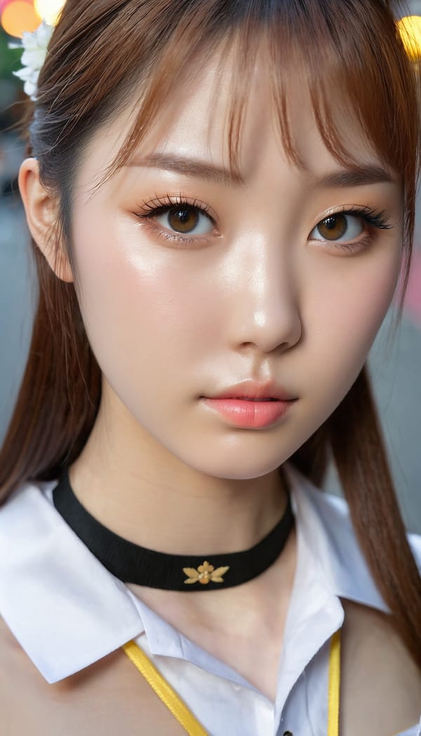 Tags: 21872187, SDXL
{"3": {"inputs": {"seed": 911341272536282, "steps": 64, "cfg": 7.61, "sampler_name": "dpmpp_2m", "scheduler": "karras", "denoise": 1.0, "model": ["27", 0], "positive": ["6", 0], "negative": ["7", 0], "latent_image": ["5", 0]}, "class_type": "KSampler"}, "4": {"inputs": {"ckpt_name": "juggernautxl.safetensors"}, "class_type": "CheckpointLoaderSimple"}, "5": {"inputs": {"width": 768, "height": 1344, "batch_size": 1}, "class_type": "EmptyLatentImage"}, "6": {"inputs": {"text": "19 year old girl, (japanese:1.12), (irish:1.09), (ukrainian:1.14), (temptress:1.00), (seductive facial expression:0.98), (blush:1.00), (eyelashes:1.12), (double eyelids:1.14), (pale skin:1.03), (detailed face:0.95), (cute:1.11), (sexy lips:1.13), (idol:1.02), (beautiful eyes:1.11), (in a seductive pose:1.05), (large perky breasts:0.99), (cleavage:1.03), (thigh gap:1.11), (school uniform:1.03), choker, busy street, (candid cinema:1.06), (textured skin:1.06), (soft lighting:1.09), (skin fuzz:1.06), (detailed skin:1.00), (RAW:1.06), (portra:1.06), (natural looking skin:1.01), (film:1.08)", "clip": ["27", 1]}, "class_type": "CLIPTextEncode"}, "7": {"inputs": {"text": "(open mouth:1.11), (distorted:1.11), (bad hands:1.05), (twisted:1.08), (watermark:1.12), (low resolution:1.06), (worst quality:1.08)", "clip": ["27", 1]}, "class_type": "CLIPTextEncode"}, "8": {"inputs": {"samples": ["3", 0], "vae": ["4", 2]}, "class_type": "VAEDecode"}, "25": {"inputs": {"lora_name": "nudify_xl.safetensors", "strength_model": 0.01, "strength_clip": 0.29, "model": ["4", 0], "clip": ["4", 1]}, "class_type": "LoraLoader"}, "26": {"inputs": {"lora_name": "shirtlift_SDXL_v2.safetensors", "strength_model": 0.11, "strength_clip": 0.13, "model": ["25", 0], "clip": ["25", 1]}, "class_type": "LoraLoader"}, "27": {"inputs": {"lora_name": "PerfectEyesXL.safetensors", "strength_model": 0.1, "strength_clip": 0.16, "model": ["26", 0], "clip": ["26", 1]}, "class_type": "LoraLoader"}, "30": {"inputs": {"model_name": "4x_NMKD-Superscale-SP_178000_G.pth"}, "class_type": "UpscaleModelLoader"}, "31": {"inputs": {"upscale_model": ["30", 0], "image": ["8", 0]}, "class_type": "ImageUpscaleWithModel"}, "32": {"inputs": {"upscale_method": "lanczos", "scale_by": 0.5, "image": ["31", 0]}, "class_type": "ImageScaleBy"}, "33": {"inputs": {"pixels": ["32", 0], "vae": ["4", 2]}, "class_type": "VAEEncode"}, "34": {"inputs": {"seed": 911341272536282, "steps": 64, "cfg": 7.61, "sampler_name": "dpmpp_2m", "scheduler": "karras", "denoise": 0.3, "model": ["27", 0], "positive": ["6", 0], "negative": ["7", 0], "latent_image": ["33", 0]}, "class_type": "KSampler"}, "36": {"inputs": {"samples": ["34", 0], "vae": ["4", 2]}, "class_type": "VAEDecode"}, "39": {"inputs": {"filename_prefix": "comfyapi-1733055652529", "images": ["36", 0]}, "class_type": "SaveImage"}}