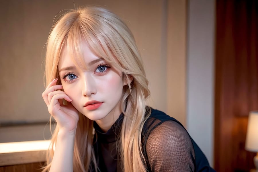 Tags: 21872187
<lora:JapaneseDollLikeness_v15:0.53>, <lora:YaeMiko_Test:0.61>, (ukrainian:1.03), (office wear:0.99), office, (seductive pose:1.02), extremely detailed eyes, extremely detailed face, cute, (photorealistic:1.05), sexy lips, double eyelids, eyelashes, pale skin, perky breasts, 4K, hyper realistic, 1girl, solo, (stunningly attractive:1.03), (dramatic:1.15)
Negative prompt: sketches, anime, black and white, fat, (worst quality:2.13)
Steps: 32, Sampler: DPM++ 2M Karras, CFG scale: 5.86, Seed: 4206814358, Size: 768x512, Model hash: fc2511737a, Model: chilloutmix_NiPrunedFp32Fix, Seed resize from: -1x-1, Denoising strength: 0.4, Version: v1.2.1, Hires upscale: 2.0, Hires steps: 16, Hires upscaler: ESRGAN_4x