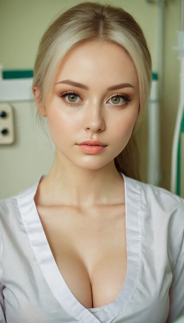 Tags: 21872187, SDXL
{"3": {"inputs": {"seed": 807220465667263, "steps": 32, "cfg": 5.65, "sampler_name": "dpmpp_2m", "scheduler": "karras", "denoise": 1.0, "model": ["27", 0], "positive": ["6", 0], "negative": ["7", 0], "latent_image": ["5", 0]}, "class_type": "KSampler"}, "4": {"inputs": {"ckpt_name": "juggernautxl.safetensors"}, "class_type": "CheckpointLoaderSimple"}, "5": {"inputs": {"width": 768, "height": 1344, "batch_size": 1}, "class_type": "EmptyLatentImage"}, "6": {"inputs": {"text": "27 year old girl, (ukrainian:1.02), (russian:1.02), (slim:0.95), (seductive facial expression:1.05), (eyelashes:0.98), (detailed face:1.10), (double eyelids:1.06), (pale skin:0.96), (temptress:1.06), (blush:1.01), (sexy lips:1.01), (idol:1.04), (cute:1.04), (beautiful eyes:1.00), (seductive pose:0.95), (in a seductive pose:0.97), (large perky breasts:1.14), (cleavage:1.13), (thigh gap:1.04), (nurse in uniform:0.95) working in a hospital ward, (natural looking skin:1.00), (RAW:1.08), (soft lighting:1.03), (detailed skin:1.05), (portra:1.08), (candid cinema:1.06), (film:1.02), (textured skin:1.05)", "clip": ["27", 1]}, "class_type": "CLIPTextEncode"}, "7": {"inputs": {"text": "(open mouth:1.09), (watermark:1.06), (bad hands:1.11), (twisted:1.11), (distorted:1.14), (worst quality:1.09), (low resolution:1.13)", "clip": ["27", 1]}, "class_type": "CLIPTextEncode"}, "8": {"inputs": {"samples": ["3", 0], "vae": ["4", 2]}, "class_type": "VAEDecode"}, "25": {"inputs": {"lora_name": "nudify_xl.safetensors", "strength_model": 0.37, "strength_clip": 0.04, "model": ["4", 0], "clip": ["4", 1]}, "class_type": "LoraLoader"}, "26": {"inputs": {"lora_name": "shirtlift_SDXL_v2.safetensors", "strength_model": 0.0, "strength_clip": 0.03, "model": ["25", 0], "clip": ["25", 1]}, "class_type": "LoraLoader"}, "27": {"inputs": {"lora_name": "PerfectEyesXL.safetensors", "strength_model": 0.14, "strength_clip": 0.13, "model": ["26", 0], "clip": ["26", 1]}, "class_type": "LoraLoader"}, "30": {"inputs": {"model_name": "4x_NMKD-Superscale-SP_178000_G.pth"}, "class_type": "UpscaleModelLoader"}, "31": {"inputs": {"upscale_model": ["30", 0], "image": ["8", 0]}, "class_type": "ImageUpscaleWithModel"}, "32": {"inputs": {"upscale_method": "lanczos", "scale_by": 0.5, "image": ["31", 0]}, "class_type": "ImageScaleBy"}, "33": {"inputs": {"pixels": ["32", 0], "vae": ["4", 2]}, "class_type": "VAEEncode"}, "34": {"inputs": {"seed": 807220465667263, "steps": 32, "cfg": 5.65, "sampler_name": "dpmpp_2m", "scheduler": "karras", "denoise": 0.3, "model": ["27", 0], "positive": ["6", 0], "negative": ["7", 0], "latent_image": ["33", 0]}, "class_type": "KSampler"}, "36": {"inputs": {"samples": ["34", 0], "vae": ["4", 2]}, "class_type": "VAEDecode"}, "39": {"inputs": {"filename_prefix": "comfyapi-1724516291570", "images": ["36", 0]}, "class_type": "SaveImage"}}