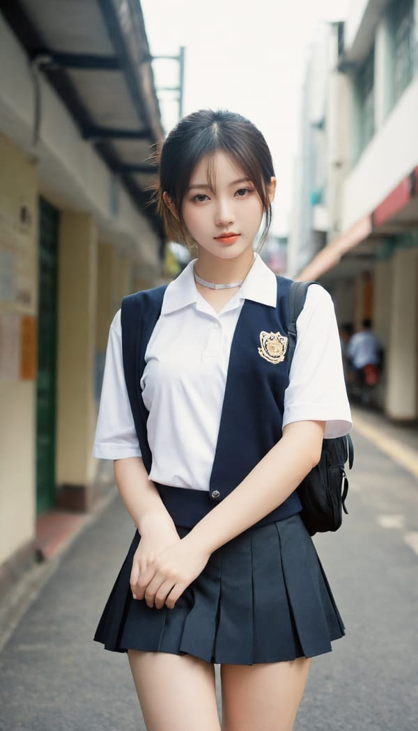 Tags: 21872187, SDXL
{"3": {"inputs": {"seed": 113904408024661, "steps": 32, "cfg": 5.17, "sampler_name": "dpmpp_2m", "scheduler": "karras", "denoise": 1.0, "model": ["27", 0], "positive": ["6", 0], "negative": ["7", 0], "latent_image": ["5", 0]}, "class_type": "KSampler"}, "4": {"inputs": {"ckpt_name": "leosamsHelloworldSDXL_helloworldSDXL32DPO.safetensors"}, "class_type": "CheckpointLoaderSimple"}, "5": {"inputs": {"width": 768, "height": 1344, "batch_size": 1}, "class_type": "EmptyLatentImage"}, "6": {"inputs": {"text": "18 year old girl, (taiwanese:1.08), (temptress:1.03), (slim:1.00), (seductive pose:1.12), (seductive facial expression:0.99), (pale skin:1.07), (idol:1.06), (double eyelids:1.03), (beautiful eyes:0.98), (blush:0.99), (detailed face:0.95), (cute:1.09), (sexy lips:1.13), (eyelashes:0.98), (perky ass:1.05), (exposed ass:0.95), (looking back:1.09), (sexy ass:1.04), (thigh gap:1.08), (school uniform:1.12), choker, busy street, (textured skin:1.01), (portra:1.05), (skin fuzz:1.00), (film:1.08), (soft lighting:1.03), (candid cinema:1.07), (natural looking skin:1.04), (RAW:1.04), (detailed skin:1.06)", "clip": ["27", 1]}, "class_type": "CLIPTextEncode"}, "7": {"inputs": {"text": "(open mouth:1.07), (twisted:1.09), (distorted:1.07), (watermark:1.08), (worst quality:1.10), (bad hands:1.07)", "clip": ["27", 1]}, "class_type": "CLIPTextEncode"}, "8": {"inputs": {"samples": ["3", 0], "vae": ["4", 2]}, "class_type": "VAEDecode"}, "25": {"inputs": {"lora_name": "nudify_xl.safetensors", "strength_model": 0.16, "strength_clip": 0.36, "model": ["4", 0], "clip": ["4", 1]}, "class_type": "LoraLoader"}, "26": {"inputs": {"lora_name": "shirtlift_SDXL_v2.safetensors", "strength_model": 0.03, "strength_clip": 0.1, "model": ["25", 0], "clip": ["25", 1]}, "class_type": "LoraLoader"}, "27": {"inputs": {"lora_name": "PerfectEyesXL.safetensors", "strength_model": 0.1, "strength_clip": 0.14, "model": ["26", 0], "clip": ["26", 1]}, "class_type": "LoraLoader"}, "30": {"inputs": {"model_name": "4x_NMKD-Superscale-SP_178000_G.pth"}, "class_type": "UpscaleModelLoader"}, "31": {"inputs": {"upscale_model": ["30", 0], "image": ["8", 0]}, "class_type": "ImageUpscaleWithModel"}, "32": {"inputs": {"upscale_method": "lanczos", "scale_by": 0.5, "image": ["31", 0]}, "class_type": "ImageScaleBy"}, "33": {"inputs": {"pixels": ["32", 0], "vae": ["4", 2]}, "class_type": "VAEEncode"}, "34": {"inputs": {"seed": 113904408024661, "steps": 32, "cfg": 5.17, "sampler_name": "dpmpp_2m", "scheduler": "karras", "denoise": 0.3, "model": ["27", 0], "positive": ["6", 0], "negative": ["7", 0], "latent_image": ["33", 0]}, "class_type": "KSampler"}, "36": {"inputs": {"samples": ["34", 0], "vae": ["4", 2]}, "class_type": "VAEDecode"}, "39": {"inputs": {"filename_prefix": "comfyapi-1707393575229", "images": ["36", 0]}, "class_type": "SaveImage"}}