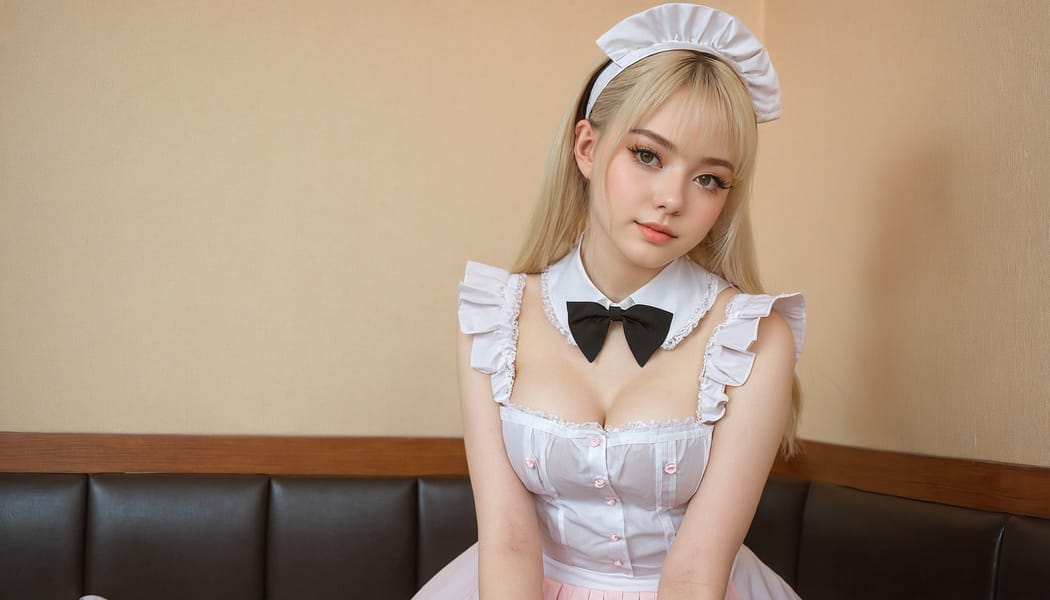 Tags: 21872187, SDXL
{"3": {"inputs": {"seed": 177576400933746, "steps": 64, "cfg": 7.07, "sampler_name": "dpmpp_2m", "scheduler": "karras", "denoise": 1.0, "model": ["27", 0], "positive": ["6", 0], "negative": ["7", 0], "latent_image": ["5", 0]}, "class_type": "KSampler"}, "4": {"inputs": {"ckpt_name": "juggernautxl.safetensors"}, "class_type": "CheckpointLoaderSimple"}, "5": {"inputs": {"width": 1344, "height": 768, "batch_size": 1}, "class_type": "EmptyLatentImage"}, "6": {"inputs": {"text": "18 year old girl, (russian:0.97), (detailed face:1.09), (eyelashes:1.05), (pale skin:1.00), (seductive facial expression:0.95), (slim:0.98), (sexy lips:1.11), (temptress:0.97), (blush:0.97), (double eyelids:0.99), (beautiful eyes:1.09), (idol:1.06), (seductive pose:0.99), (cute:1.03), (perky ass:1.05), (exposed ass:1.01), (looking back:1.06), (sexy ass:0.97), (thigh gap:1.07), in a (skimpy maid costume:1.06) working at a maid cafe, choker, bowtie, headband, pleated skirt, (detailed skin:1.08), (natural looking skin:1.02), (candid cinema:1.09), (portra:1.09), (textured skin:1.02), (soft lighting:1.01), (RAW:1.05), (skin fuzz:1.02), (film:1.00)", "clip": ["27", 1]}, "class_type": "CLIPTextEncode"}, "7": {"inputs": {"text": "(low resolution:1.08), (worst quality:1.13), (distorted:1.06), (watermark:1.09), (open mouth:1.05), (twisted:1.08), (bad hands:1.13)", "clip": ["27", 1]}, "class_type": "CLIPTextEncode"}, "8": {"inputs": {"samples": ["3", 0], "vae": ["4", 2]}, "class_type": "VAEDecode"}, "25": {"inputs": {"lora_name": "nudify_xl.safetensors", "strength_model": 0.16, "strength_clip": 0.24, "model": ["4", 0], "clip": ["4", 1]}, "class_type": "LoraLoader"}, "26": {"inputs": {"lora_name": "shirtlift_SDXL_v2.safetensors", "strength_model": 0.04, "strength_clip": 0.13, "model": ["25", 0], "clip": ["25", 1]}, "class_type": "LoraLoader"}, "27": {"inputs": {"lora_name": "PerfectEyesXL.safetensors", "strength_model": 0.13, "strength_clip": 0.08, "model": ["26", 0], "clip": ["26", 1]}, "class_type": "LoraLoader"}, "30": {"inputs": {"model_name": "4x_NMKD-Superscale-SP_178000_G.pth"}, "class_type": "UpscaleModelLoader"}, "31": {"inputs": {"upscale_model": ["30", 0], "image": ["8", 0]}, "class_type": "ImageUpscaleWithModel"}, "32": {"inputs": {"upscale_method": "lanczos", "scale_by": 0.5, "image": ["31", 0]}, "class_type": "ImageScaleBy"}, "33": {"inputs": {"pixels": ["32", 0], "vae": ["4", 2]}, "class_type": "VAEEncode"}, "34": {"inputs": {"seed": 177576400933746, "steps": 64, "cfg": 7.07, "sampler_name": "dpmpp_2m", "scheduler": "karras", "denoise": 0.3, "model": ["27", 0], "positive": ["6", 0], "negative": ["7", 0], "latent_image": ["33", 0]}, "class_type": "KSampler"}, "36": {"inputs": {"samples": ["34", 0], "vae": ["4", 2]}, "class_type": "VAEDecode"}, "39": {"inputs": {"filename_prefix": "comfyapi-1716703499987", "images": ["36", 0]}, "class_type": "SaveImage"}}