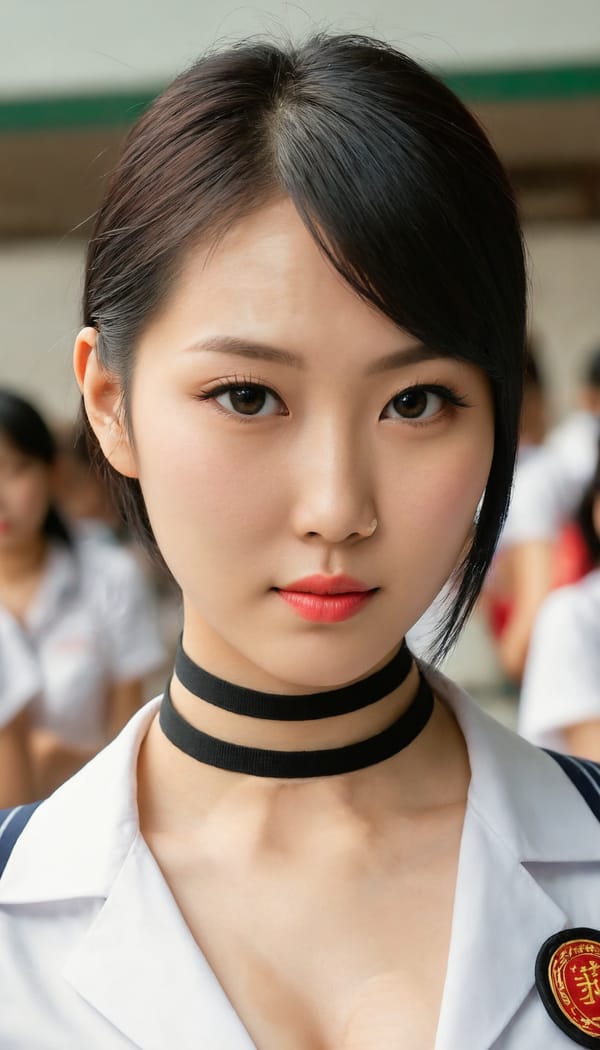 Tags: 21872187, SDXL
{"3": {"inputs": {"seed": 610196771011364, "steps": 32, "cfg": 5.11, "sampler_name": "dpmpp_2m", "scheduler": "karras", "denoise": 1.0, "model": ["27", 0], "positive": ["6", 0], "negative": ["7", 0], "latent_image": ["5", 0]}, "class_type": "KSampler"}, "4": {"inputs": {"ckpt_name": "juggernautXL_v8Rundiffusion.safetensors"}, "class_type": "CheckpointLoaderSimple"}, "5": {"inputs": {"width": 768, "height": 1344, "batch_size": 1}, "class_type": "EmptyLatentImage"}, "6": {"inputs": {"text": "28 year old girl, (taiwanese:1.09), (sexy lips:1.14), (temptress:1.12), (pale skin:1.00), (seductive pose:0.99), (seductive facial expression:1.04), (detailed face:1.02), (beautiful eyes:1.02), (eyelashes:1.09), (idol:1.14), (cute:0.95), (slim:1.00), (in a seductive pose:1.09), (large perky breasts:1.01), (cleavage:1.02), (thigh gap:1.10), (school uniform:1.13), choker, busy street, (textured skin:1.05), (portra:1.05), (film:1.03), (RAW:1.09), (detailed skin:1.01), (candid cinema:1.01), (skin fuzz:1.01), (soft lighting:1.05), (natural looking skin:1.07)", "clip": ["27", 1]}, "class_type": "CLIPTextEncode"}, "7": {"inputs": {"text": "(worst quality:1.09), (bad hands:1.11), (distorted:1.13), (watermark:1.08), (twisted:1.10), (low resolution:1.14), (open mouth:1.12)", "clip": ["27", 1]}, "class_type": "CLIPTextEncode"}, "8": {"inputs": {"samples": ["3", 0], "vae": ["4", 2]}, "class_type": "VAEDecode"}, "25": {"inputs": {"lora_name": "nudify_xl.safetensors", "strength_model": 0.28, "strength_clip": 0.01, "model": ["4", 0], "clip": ["4", 1]}, "class_type": "LoraLoader"}, "26": {"inputs": {"lora_name": "shirtlift_SDXL_v2.safetensors", "strength_model": 0.05, "strength_clip": 0.02, "model": ["25", 0], "clip": ["25", 1]}, "class_type": "LoraLoader"}, "27": {"inputs": {"lora_name": "PerfectEyesXL.safetensors", "strength_model": 0.15, "strength_clip": 0.07, "model": ["26", 0], "clip": ["26", 1]}, "class_type": "LoraLoader"}, "30": {"inputs": {"model_name": "4x_NMKD-Superscale-SP_178000_G.pth"}, "class_type": "UpscaleModelLoader"}, "31": {"inputs": {"upscale_model": ["30", 0], "image": ["8", 0]}, "class_type": "ImageUpscaleWithModel"}, "32": {"inputs": {"upscale_method": "lanczos", "scale_by": 0.5, "image": ["31", 0]}, "class_type": "ImageScaleBy"}, "33": {"inputs": {"pixels": ["32", 0], "vae": ["4", 2]}, "class_type": "VAEEncode"}, "34": {"inputs": {"seed": 610196771011364, "steps": 32, "cfg": 5.11, "sampler_name": "dpmpp_2m", "scheduler": "karras", "denoise": 0.3, "model": ["27", 0], "positive": ["6", 0], "negative": ["7", 0], "latent_image": ["33", 0]}, "class_type": "KSampler"}, "36": {"inputs": {"samples": ["34", 0], "vae": ["4", 2]}, "class_type": "VAEDecode"}, "39": {"inputs": {"filename_prefix": "comfyapi-1707668206971", "images": ["36", 0]}, "class_type": "SaveImage"}}