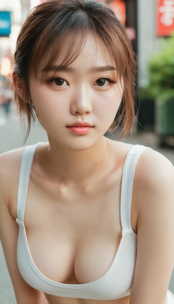 Tags: 21872187, SDXL
{"3": {"inputs": {"seed": 954961147719890, "steps": 32, "cfg": 5.08, "sampler_name": "dpmpp_2m", "scheduler": "karras", "denoise": 1.0, "model": ["27", 0], "positive": ["6", 0], "negative": ["7", 0], "latent_image": ["5", 0]}, "class_type": "KSampler"}, "4": {"inputs": {"ckpt_name": "juggernautxl.safetensors"}, "class_type": "CheckpointLoaderSimple"}, "5": {"inputs": {"width": 768, "height": 1344, "batch_size": 1}, "class_type": "EmptyLatentImage"}, "6": {"inputs": {"text": "20 year old girl, (korean:0.99), (seductive facial expression:1.04), (seductive pose:0.96), (cute:0.97), (temptress:1.13), (double eyelids:1.00), (detailed face:1.04), (beautiful eyes:0.98), (slim:1.12), (eyelashes:1.11), (blush:0.95), (idol:1.13), (pale skin:1.08), (on all fours:1.10), (spreading ass cheeks:1.00), (from behind:1.07), (backboob:0.97), (white tanktop:1.13), busy street, (film:1.03), (detailed skin:1.05), (textured skin:1.04), (RAW:1.08), (natural looking skin:1.02), (soft lighting:1.04), (candid cinema:1.09), (skin fuzz:1.00), (portra:1.00)", "clip": ["27", 1]}, "class_type": "CLIPTextEncode"}, "7": {"inputs": {"text": "(twisted:1.09), (bad hands:1.11), (low resolution:1.10), (open mouth:1.11), (distorted:1.05), (watermark:1.09), (worst quality:1.11)", "clip": ["27", 1]}, "class_type": "CLIPTextEncode"}, "8": {"inputs": {"samples": ["3", 0], "vae": ["4", 2]}, "class_type": "VAEDecode"}, "25": {"inputs": {"lora_name": "nudify_xl.safetensors", "strength_model": 0.0, "strength_clip": 0.23, "model": ["4", 0], "clip": ["4", 1]}, "class_type": "LoraLoader"}, "26": {"inputs": {"lora_name": "shirtlift_SDXL_v2.safetensors", "strength_model": 0.16, "strength_clip": 0.14, "model": ["25", 0], "clip": ["25", 1]}, "class_type": "LoraLoader"}, "27": {"inputs": {"lora_name": "PerfectEyesXL.safetensors", "strength_model": 0.14, "strength_clip": 0.13, "model": ["26", 0], "clip": ["26", 1]}, "class_type": "LoraLoader"}, "30": {"inputs": {"model_name": "4x_NMKD-Superscale-SP_178000_G.pth"}, "class_type": "UpscaleModelLoader"}, "31": {"inputs": {"upscale_model": ["30", 0], "image": ["8", 0]}, "class_type": "ImageUpscaleWithModel"}, "32": {"inputs": {"upscale_method": "lanczos", "scale_by": 0.5, "image": ["31", 0]}, "class_type": "ImageScaleBy"}, "33": {"inputs": {"pixels": ["32", 0], "vae": ["4", 2]}, "class_type": "VAEEncode"}, "34": {"inputs": {"seed": 954961147719890, "steps": 32, "cfg": 5.08, "sampler_name": "dpmpp_2m", "scheduler": "karras", "denoise": 0.3, "model": ["27", 0], "positive": ["6", 0], "negative": ["7", 0], "latent_image": ["33", 0]}, "class_type": "KSampler"}, "36": {"inputs": {"samples": ["34", 0], "vae": ["4", 2]}, "class_type": "VAEDecode"}, "39": {"inputs": {"filename_prefix": "comfyapi-1727921809279", "images": ["36", 0]}, "class_type": "SaveImage"}}