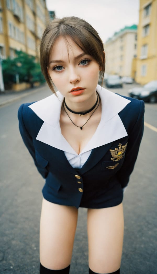 Tags: 21872187, SDXL
{"3": {"inputs": {"seed": 197806724759893, "steps": 32, "cfg": 5.25, "sampler_name": "dpmpp_2m", "scheduler": "karras", "denoise": 1.0, "model": ["27", 0], "positive": ["6", 0], "negative": ["7", 0], "latent_image": ["5", 0]}, "class_type": "KSampler"}, "4": {"inputs": {"ckpt_name": "helloworldxl.safetensors"}, "class_type": "CheckpointLoaderSimple"}, "5": {"inputs": {"width": 768, "height": 1344, "batch_size": 1}, "class_type": "EmptyLatentImage"}, "6": {"inputs": {"text": "26 year old girl, (russian:1.11), (slim:1.04), (beautiful eyes:1.14), (idol:1.03), (temptress:1.09), (cute:0.96), (pale skin:1.14), (eyelashes:1.12), (seductive facial expression:1.11), (double eyelids:1.09), (seductive pose:1.01), (detailed face:0.95), (in a seductive pose:1.00), (large perky breasts:0.96), (cleavage:1.03), (thigh gap:1.12), (school uniform:1.04), choker, busy street, (natural looking skin:1.09), (portra:1.05), (detailed skin:1.05), (film:1.05), (textured skin:1.04), (RAW:1.09), (candid cinema:1.04), (soft lighting:1.01), (skin fuzz:1.06)", "clip": ["27", 1]}, "class_type": "CLIPTextEncode"}, "7": {"inputs": {"text": "(twisted:1.05), (worst quality:1.06), (distorted:1.08), (bad hands:1.14), (low resolution:1.05), (watermark:1.13), (open mouth:1.12)", "clip": ["27", 1]}, "class_type": "CLIPTextEncode"}, "8": {"inputs": {"samples": ["3", 0], "vae": ["4", 2]}, "class_type": "VAEDecode"}, "25": {"inputs": {"lora_name": "nudify_xl.safetensors", "strength_model": 0.18, "strength_clip": 0.0, "model": ["4", 0], "clip": ["4", 1]}, "class_type": "LoraLoader"}, "26": {"inputs": {"lora_name": "shirtlift_SDXL_v2.safetensors", "strength_model": 0.08, "strength_clip": 0.09, "model": ["25", 0], "clip": ["25", 1]}, "class_type": "LoraLoader"}, "27": {"inputs": {"lora_name": "PerfectEyesXL.safetensors", "strength_model": 0.16, "strength_clip": 0.16, "model": ["26", 0], "clip": ["26", 1]}, "class_type": "LoraLoader"}, "30": {"inputs": {"model_name": "4x_NMKD-Superscale-SP_178000_G.pth"}, "class_type": "UpscaleModelLoader"}, "31": {"inputs": {"upscale_model": ["30", 0], "image": ["8", 0]}, "class_type": "ImageUpscaleWithModel"}, "32": {"inputs": {"upscale_method": "lanczos", "scale_by": 0.5, "image": ["31", 0]}, "class_type": "ImageScaleBy"}, "33": {"inputs": {"pixels": ["32", 0], "vae": ["4", 2]}, "class_type": "VAEEncode"}, "34": {"inputs": {"seed": 197806724759893, "steps": 32, "cfg": 5.25, "sampler_name": "dpmpp_2m", "scheduler": "karras", "denoise": 0.3, "model": ["27", 0], "positive": ["6", 0], "negative": ["7", 0], "latent_image": ["33", 0]}, "class_type": "KSampler"}, "36": {"inputs": {"samples": ["34", 0], "vae": ["4", 2]}, "class_type": "VAEDecode"}, "39": {"inputs": {"filename_prefix": "comfyapi-1733629088772", "images": ["36", 0]}, "class_type": "SaveImage"}}