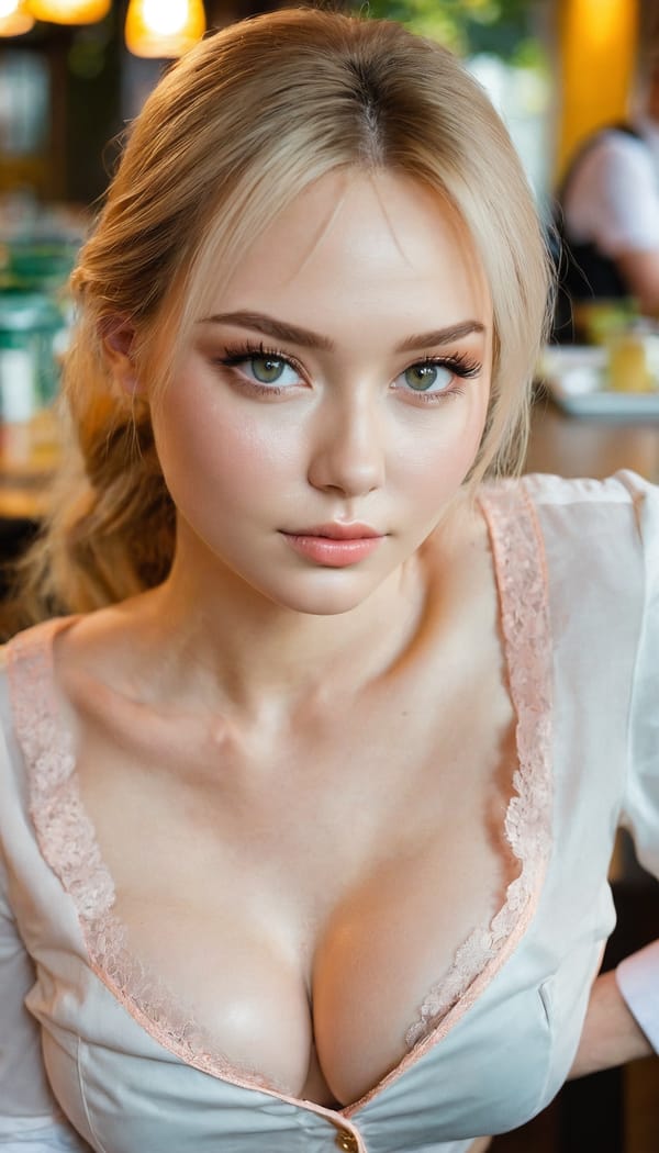 Tags: 21872187, SDXL
{"3": {"inputs": {"seed": 450945782745783, "steps": 64, "cfg": 7.45, "sampler_name": "dpmpp_2m", "scheduler": "karras", "denoise": 1.0, "model": ["27", 0], "positive": ["6", 0], "negative": ["7", 0], "latent_image": ["5", 0]}, "class_type": "KSampler"}, "4": {"inputs": {"ckpt_name": "juggernautxl.safetensors"}, "class_type": "CheckpointLoaderSimple"}, "5": {"inputs": {"width": 768, "height": 1344, "batch_size": 1}, "class_type": "EmptyLatentImage"}, "6": {"inputs": {"text": "27 year old girl, (irish:1.11), (russian:1.14), (idol:0.97), (blush:1.10), (detailed face:0.97), (temptress:0.97), (seductive facial expression:1.06), (seductive pose:1.01), (cute:0.96), (beautiful eyes:1.07), (eyelashes:1.09), (slim:1.08), (double eyelids:1.02), (pale skin:0.98), (sexy lips:1.06), (on all fours:0.99), (spreading ass cheeks:1.08), (from behind:1.10), (backboob:0.96), (a waitress in uniform:1.05) working at a restaurant, (textured skin:1.01), (skin fuzz:1.02), (film:1.04), (candid cinema:1.04), (RAW:1.03), (soft lighting:1.01), (detailed skin:1.01), (natural looking skin:1.08), (portra:1.08)", "clip": ["27", 1]}, "class_type": "CLIPTextEncode"}, "7": {"inputs": {"text": "(low resolution:1.05), (twisted:1.13), (distorted:1.05), (worst quality:1.07), (open mouth:1.13), (watermark:1.11)", "clip": ["27", 1]}, "class_type": "CLIPTextEncode"}, "8": {"inputs": {"samples": ["3", 0], "vae": ["4", 2]}, "class_type": "VAEDecode"}, "25": {"inputs": {"lora_name": "nudify_xl.safetensors", "strength_model": 0.11, "strength_clip": 0.01, "model": ["4", 0], "clip": ["4", 1]}, "class_type": "LoraLoader"}, "26": {"inputs": {"lora_name": "shirtlift_SDXL_v2.safetensors", "strength_model": 0.05, "strength_clip": 0.02, "model": ["25", 0], "clip": ["25", 1]}, "class_type": "LoraLoader"}, "27": {"inputs": {"lora_name": "PerfectEyesXL.safetensors", "strength_model": 0.04, "strength_clip": 0.0, "model": ["26", 0], "clip": ["26", 1]}, "class_type": "LoraLoader"}, "30": {"inputs": {"model_name": "4x_NMKD-Superscale-SP_178000_G.pth"}, "class_type": "UpscaleModelLoader"}, "31": {"inputs": {"upscale_model": ["30", 0], "image": ["8", 0]}, "class_type": "ImageUpscaleWithModel"}, "32": {"inputs": {"upscale_method": "lanczos", "scale_by": 0.5, "image": ["31", 0]}, "class_type": "ImageScaleBy"}, "33": {"inputs": {"pixels": ["32", 0], "vae": ["4", 2]}, "class_type": "VAEEncode"}, "34": {"inputs": {"seed": 450945782745783, "steps": 64, "cfg": 7.45, "sampler_name": "dpmpp_2m", "scheduler": "karras", "denoise": 0.3, "model": ["27", 0], "positive": ["6", 0], "negative": ["7", 0], "latent_image": ["33", 0]}, "class_type": "KSampler"}, "36": {"inputs": {"samples": ["34", 0], "vae": ["4", 2]}, "class_type": "VAEDecode"}, "39": {"inputs": {"filename_prefix": "comfyapi-1733890884059", "images": ["36", 0]}, "class_type": "SaveImage"}}