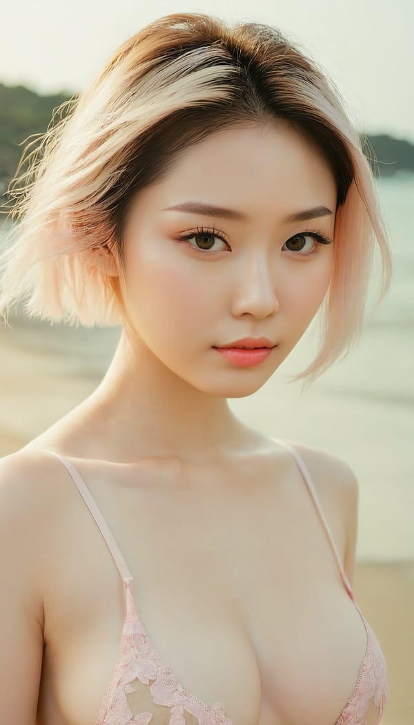 Tags: 21872187, SDXL
{"3": {"inputs": {"seed": 628881654657111, "steps": 64, "cfg": 6.58, "sampler_name": "dpmpp_2m", "scheduler": "karras", "denoise": 1.0, "model": ["27", 0], "positive": ["6", 0], "negative": ["7", 0], "latent_image": ["5", 0]}, "class_type": "KSampler"}, "4": {"inputs": {"ckpt_name": "juggernautxl.safetensors"}, "class_type": "CheckpointLoaderSimple"}, "5": {"inputs": {"width": 768, "height": 1344, "batch_size": 1}, "class_type": "EmptyLatentImage"}, "6": {"inputs": {"text": "21 year old girl, (taiwanese:1.01), (russian:1.03), (seductive facial expression:1.11), (sexy lips:1.03), (beautiful eyes:1.03), (pale skin:1.13), (temptress:1.10), (slim:0.95), (seductive pose:1.03), (blush:1.13), (detailed face:1.14), (idol:0.98), (cute:1.13), (double eyelids:0.97), (in a seductive pose:1.08), (large perky breasts:0.96), (cleavage:1.00), (thigh gap:0.99), strolling (nude:1.13) at a beach, (detailed skin:1.01), (natural looking skin:1.04), (textured skin:1.07), (film:1.05), (candid cinema:1.00), (skin fuzz:1.09), (portra:1.07), (soft lighting:1.04), (RAW:1.01)", "clip": ["27", 1]}, "class_type": "CLIPTextEncode"}, "7": {"inputs": {"text": "(distorted:1.10), (watermark:1.08), (low resolution:1.14), (open mouth:1.08), (twisted:1.14), (bad hands:1.08), (worst quality:1.13)", "clip": ["27", 1]}, "class_type": "CLIPTextEncode"}, "8": {"inputs": {"samples": ["3", 0], "vae": ["4", 2]}, "class_type": "VAEDecode"}, "25": {"inputs": {"lora_name": "nudify_xl.safetensors", "strength_model": 0.26, "strength_clip": 0.1, "model": ["4", 0], "clip": ["4", 1]}, "class_type": "LoraLoader"}, "26": {"inputs": {"lora_name": "shirtlift_SDXL_v2.safetensors", "strength_model": 0.01, "strength_clip": 0.0, "model": ["25", 0], "clip": ["25", 1]}, "class_type": "LoraLoader"}, "27": {"inputs": {"lora_name": "PerfectEyesXL.safetensors", "strength_model": 0.04, "strength_clip": 0.17, "model": ["26", 0], "clip": ["26", 1]}, "class_type": "LoraLoader"}, "30": {"inputs": {"model_name": "4x_NMKD-Superscale-SP_178000_G.pth"}, "class_type": "UpscaleModelLoader"}, "31": {"inputs": {"upscale_model": ["30", 0], "image": ["8", 0]}, "class_type": "ImageUpscaleWithModel"}, "32": {"inputs": {"upscale_method": "lanczos", "scale_by": 0.5, "image": ["31", 0]}, "class_type": "ImageScaleBy"}, "33": {"inputs": {"pixels": ["32", 0], "vae": ["4", 2]}, "class_type": "VAEEncode"}, "34": {"inputs": {"seed": 628881654657111, "steps": 64, "cfg": 6.58, "sampler_name": "dpmpp_2m", "scheduler": "karras", "denoise": 0.3, "model": ["27", 0], "positive": ["6", 0], "negative": ["7", 0], "latent_image": ["33", 0]}, "class_type": "KSampler"}, "36": {"inputs": {"samples": ["34", 0], "vae": ["4", 2]}, "class_type": "VAEDecode"}, "39": {"inputs": {"filename_prefix": "comfyapi-1733692017521", "images": ["36", 0]}, "class_type": "SaveImage"}}