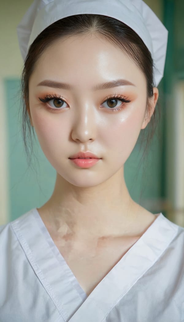 Tags: 21872187, SDXL
{"3": {"inputs": {"seed": 985910779287492, "steps": 32, "cfg": 6.64, "sampler_name": "dpmpp_2m", "scheduler": "karras", "denoise": 1.0, "model": ["27", 0], "positive": ["6", 0], "negative": ["7", 0], "latent_image": ["5", 0]}, "class_type": "KSampler"}, "4": {"inputs": {"ckpt_name": "juggernautxl.safetensors"}, "class_type": "CheckpointLoaderSimple"}, "5": {"inputs": {"width": 768, "height": 1344, "batch_size": 1}, "class_type": "EmptyLatentImage"}, "6": {"inputs": {"text": "20 year old girl, (ukrainian:0.99), (korean:1.13), (seductive facial expression:1.05), (pale skin:1.07), (slim:1.02), (temptress:1.05), (beautiful eyes:0.98), (idol:1.13), (cute:0.99), (blush:1.01), (double eyelids:1.10), (seductive pose:0.98), (sexy lips:0.96), (eyelashes:1.14), (in a seductive pose:0.97), (large perky breasts:1.01), (cleavage:0.97), (thigh gap:1.06), (nurse in uniform:1.03) working in a hospital ward, (skin fuzz:1.02), (film:1.07), (RAW:1.02), (detailed skin:1.02), (natural looking skin:1.02), (portra:1.05), (textured skin:1.08), (candid cinema:1.07), (soft lighting:1.08)", "clip": ["27", 1]}, "class_type": "CLIPTextEncode"}, "7": {"inputs": {"text": "(low resolution:1.07), (distorted:1.06), (watermark:1.14), (worst quality:1.09), (open mouth:1.09), (bad hands:1.06)", "clip": ["27", 1]}, "class_type": "CLIPTextEncode"}, "8": {"inputs": {"samples": ["3", 0], "vae": ["4", 2]}, "class_type": "VAEDecode"}, "25": {"inputs": {"lora_name": "nudify_xl.safetensors", "strength_model": 0.23, "strength_clip": 0.3, "model": ["4", 0], "clip": ["4", 1]}, "class_type": "LoraLoader"}, "26": {"inputs": {"lora_name": "shirtlift_SDXL_v2.safetensors", "strength_model": 0.12, "strength_clip": 0.16, "model": ["25", 0], "clip": ["25", 1]}, "class_type": "LoraLoader"}, "27": {"inputs": {"lora_name": "PerfectEyesXL.safetensors", "strength_model": 0.08, "strength_clip": 0.02, "model": ["26", 0], "clip": ["26", 1]}, "class_type": "LoraLoader"}, "30": {"inputs": {"model_name": "4x_NMKD-Superscale-SP_178000_G.pth"}, "class_type": "UpscaleModelLoader"}, "31": {"inputs": {"upscale_model": ["30", 0], "image": ["8", 0]}, "class_type": "ImageUpscaleWithModel"}, "32": {"inputs": {"upscale_method": "lanczos", "scale_by": 0.5, "image": ["31", 0]}, "class_type": "ImageScaleBy"}, "33": {"inputs": {"pixels": ["32", 0], "vae": ["4", 2]}, "class_type": "VAEEncode"}, "34": {"inputs": {"seed": 985910779287492, "steps": 32, "cfg": 6.64, "sampler_name": "dpmpp_2m", "scheduler": "karras", "denoise": 0.3, "model": ["27", 0], "positive": ["6", 0], "negative": ["7", 0], "latent_image": ["33", 0]}, "class_type": "KSampler"}, "36": {"inputs": {"samples": ["34", 0], "vae": ["4", 2]}, "class_type": "VAEDecode"}, "39": {"inputs": {"filename_prefix": "comfyapi-1731085728588", "images": ["36", 0]}, "class_type": "SaveImage"}}