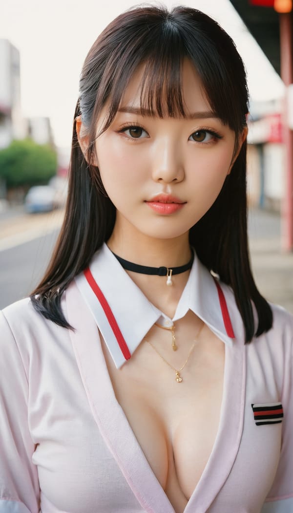 Tags: 21872187, SDXL
{"3": {"inputs": {"seed": 700263217378711, "steps": 64, "cfg": 7.4, "sampler_name": "dpmpp_2m", "scheduler": "karras", "denoise": 1.0, "model": ["27", 0], "positive": ["6", 0], "negative": ["7", 0], "latent_image": ["5", 0]}, "class_type": "KSampler"}, "4": {"inputs": {"ckpt_name": "juggernautxl.safetensors"}, "class_type": "CheckpointLoaderSimple"}, "5": {"inputs": {"width": 768, "height": 1344, "batch_size": 1}, "class_type": "EmptyLatentImage"}, "6": {"inputs": {"text": "22 year old girl, (japanese:0.95), (double eyelids:0.96), (pale skin:1.03), (sexy lips:1.14), (blush:1.08), (temptress:1.13), (detailed face:0.95), (slim:1.13), (seductive pose:1.01), (seductive facial expression:0.99), (beautiful eyes:1.10), (cute:1.10), (eyelashes:1.01), (idol:1.01), (in a seductive pose:1.08), (large perky breasts:1.07), (cleavage:0.98), (thigh gap:0.95), (school uniform:1.14), choker, busy street, (candid cinema:1.04), (detailed skin:1.01), (natural looking skin:1.07), (film:1.03), (textured skin:1.01), (soft lighting:1.01), (portra:1.01), (skin fuzz:1.01), (RAW:1.07)", "clip": ["27", 1]}, "class_type": "CLIPTextEncode"}, "7": {"inputs": {"text": "(watermark:1.06), (low resolution:1.12), (bad hands:1.11), (worst quality:1.05), (open mouth:1.11), (twisted:1.13), (distorted:1.06)", "clip": ["27", 1]}, "class_type": "CLIPTextEncode"}, "8": {"inputs": {"samples": ["3", 0], "vae": ["4", 2]}, "class_type": "VAEDecode"}, "25": {"inputs": {"lora_name": "nudify_xl.safetensors", "strength_model": 0.08, "strength_clip": 0.26, "model": ["4", 0], "clip": ["4", 1]}, "class_type": "LoraLoader"}, "26": {"inputs": {"lora_name": "shirtlift_SDXL_v2.safetensors", "strength_model": 0.02, "strength_clip": 0.16, "model": ["25", 0], "clip": ["25", 1]}, "class_type": "LoraLoader"}, "27": {"inputs": {"lora_name": "PerfectEyesXL.safetensors", "strength_model": 0.0, "strength_clip": 0.04, "model": ["26", 0], "clip": ["26", 1]}, "class_type": "LoraLoader"}, "30": {"inputs": {"model_name": "4x_NMKD-Superscale-SP_178000_G.pth"}, "class_type": "UpscaleModelLoader"}, "31": {"inputs": {"upscale_model": ["30", 0], "image": ["8", 0]}, "class_type": "ImageUpscaleWithModel"}, "32": {"inputs": {"upscale_method": "lanczos", "scale_by": 0.5, "image": ["31", 0]}, "class_type": "ImageScaleBy"}, "33": {"inputs": {"pixels": ["32", 0], "vae": ["4", 2]}, "class_type": "VAEEncode"}, "34": {"inputs": {"seed": 700263217378711, "steps": 64, "cfg": 7.4, "sampler_name": "dpmpp_2m", "scheduler": "karras", "denoise": 0.3, "model": ["27", 0], "positive": ["6", 0], "negative": ["7", 0], "latent_image": ["33", 0]}, "class_type": "KSampler"}, "36": {"inputs": {"samples": ["34", 0], "vae": ["4", 2]}, "class_type": "VAEDecode"}, "39": {"inputs": {"filename_prefix": "comfyapi-1728137150854", "images": ["36", 0]}, "class_type": "SaveImage"}}