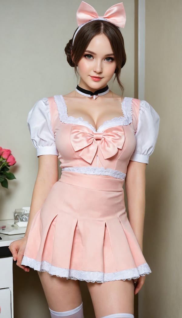 Tags: 21872187, SDXL
{"3": {"inputs": {"seed": 177115446709946, "steps": 64, "cfg": 5.11, "sampler_name": "dpmpp_2m", "scheduler": "karras", "denoise": 1.0, "model": ["27", 0], "positive": ["6", 0], "negative": ["7", 0], "latent_image": ["5", 0]}, "class_type": "KSampler"}, "4": {"inputs": {"ckpt_name": "juggernautXL_v8Rundiffusion.safetensors"}, "class_type": "CheckpointLoaderSimple"}, "5": {"inputs": {"width": 768, "height": 1344, "batch_size": 1}, "class_type": "EmptyLatentImage"}, "6": {"inputs": {"text": "27 year old girl, (ukrainian:1.02), (cute:1.08), (eyelashes:0.95), (idol:1.14), (pale skin:0.97), (sexy lips:1.03), (blush:1.13), (beautiful eyes:1.07), (slim:1.11), (seductive pose:1.04), (seductive facial expression:1.13), (temptress:0.96), (detailed face:1.01), (in a seductive pose:1.03), (large perky breasts:1.13), (cleavage:1.01), (thigh gap:1.14), in a (skimpy maid costume:1.13) working at a maid cafe, choker, bowtie, headband, pleated skirt, (detailed skin:1.07), (film:1.00), (soft lighting:1.02), (candid cinema:1.00), (natural looking skin:1.02), (skin fuzz:1.05), (portra:1.09), (textured skin:1.01), (RAW:1.08)", "clip": ["27", 1]}, "class_type": "CLIPTextEncode"}, "7": {"inputs": {"text": "(low resolution:1.11), (twisted:1.05), (watermark:1.12), (bad hands:1.11), (worst quality:1.13), (open mouth:1.09), (distorted:1.07)", "clip": ["27", 1]}, "class_type": "CLIPTextEncode"}, "8": {"inputs": {"samples": ["3", 0], "vae": ["4", 2]}, "class_type": "VAEDecode"}, "25": {"inputs": {"lora_name": "nudify_xl.safetensors", "strength_model": 0.19, "strength_clip": 0.23, "model": ["4", 0], "clip": ["4", 1]}, "class_type": "LoraLoader"}, "26": {"inputs": {"lora_name": "shirtlift_SDXL_v2.safetensors", "strength_model": 0.1, "strength_clip": 0.16, "model": ["25", 0], "clip": ["25", 1]}, "class_type": "LoraLoader"}, "27": {"inputs": {"lora_name": "PerfectEyesXL.safetensors", "strength_model": 0.0, "strength_clip": 0.16, "model": ["26", 0], "clip": ["26", 1]}, "class_type": "LoraLoader"}, "30": {"inputs": {"model_name": "4x_NMKD-Superscale-SP_178000_G.pth"}, "class_type": "UpscaleModelLoader"}, "31": {"inputs": {"upscale_model": ["30", 0], "image": ["8", 0]}, "class_type": "ImageUpscaleWithModel"}, "32": {"inputs": {"upscale_method": "lanczos", "scale_by": 0.5, "image": ["31", 0]}, "class_type": "ImageScaleBy"}, "33": {"inputs": {"pixels": ["32", 0], "vae": ["4", 2]}, "class_type": "VAEEncode"}, "34": {"inputs": {"seed": 177115446709946, "steps": 64, "cfg": 5.11, "sampler_name": "dpmpp_2m", "scheduler": "karras", "denoise": 0.3, "model": ["27", 0], "positive": ["6", 0], "negative": ["7", 0], "latent_image": ["33", 0]}, "class_type": "KSampler"}, "36": {"inputs": {"samples": ["34", 0], "vae": ["4", 2]}, "class_type": "VAEDecode"}, "39": {"inputs": {"filename_prefix": "comfyapi-1707387506800", "images": ["36", 0]}, "class_type": "SaveImage"}}