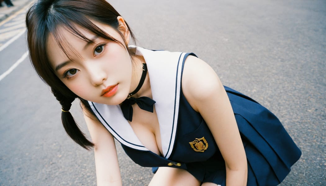 Tags: 21872187, SDXL
{"3": {"inputs": {"seed": 438384204279998, "steps": 64, "cfg": 7.91, "sampler_name": "dpmpp_2m", "scheduler": "karras", "denoise": 1.0, "model": ["27", 0], "positive": ["6", 0], "negative": ["7", 0], "latent_image": ["5", 0]}, "class_type": "KSampler"}, "4": {"inputs": {"ckpt_name": "helloworldxl.safetensors"}, "class_type": "CheckpointLoaderSimple"}, "5": {"inputs": {"width": 1344, "height": 768, "batch_size": 1}, "class_type": "EmptyLatentImage"}, "6": {"inputs": {"text": "22 year old girl, (chinese:1.13), (korean:1.01), (beautiful eyes:1.14), (double eyelids:1.08), (temptress:1.10), (seductive pose:1.04), (detailed face:0.98), (idol:1.02), (cute:1.14), (eyelashes:0.99), (pale skin:1.08), (sexy lips:1.10), (blush:1.01), (in a seductive pose:1.07), (large perky breasts:1.03), (cleavage:1.08), (thigh gap:0.96), (school uniform:1.08), choker, busy street, (natural looking skin:1.04), (soft lighting:1.07), (film:1.02), (detailed skin:1.02), (skin fuzz:1.08), (RAW:1.05), (portra:1.02), (textured skin:1.05), (candid cinema:1.04)", "clip": ["27", 1]}, "class_type": "CLIPTextEncode"}, "7": {"inputs": {"text": "(bad hands:1.05), (distorted:1.14), (worst quality:1.06), (low resolution:1.14), (twisted:1.13), (open mouth:1.07), (watermark:1.09)", "clip": ["27", 1]}, "class_type": "CLIPTextEncode"}, "8": {"inputs": {"samples": ["3", 0], "vae": ["4", 2]}, "class_type": "VAEDecode"}, "25": {"inputs": {"lora_name": "nudify_xl.safetensors", "strength_model": 0.35, "strength_clip": 0.14, "model": ["4", 0], "clip": ["4", 1]}, "class_type": "LoraLoader"}, "26": {"inputs": {"lora_name": "shirtlift_SDXL_v2.safetensors", "strength_model": 0.03, "strength_clip": 0.03, "model": ["25", 0], "clip": ["25", 1]}, "class_type": "LoraLoader"}, "27": {"inputs": {"lora_name": "PerfectEyesXL.safetensors", "strength_model": 0.12, "strength_clip": 0.0, "model": ["26", 0], "clip": ["26", 1]}, "class_type": "LoraLoader"}, "30": {"inputs": {"model_name": "4x_NMKD-Superscale-SP_178000_G.pth"}, "class_type": "UpscaleModelLoader"}, "31": {"inputs": {"upscale_model": ["30", 0], "image": ["8", 0]}, "class_type": "ImageUpscaleWithModel"}, "32": {"inputs": {"upscale_method": "lanczos", "scale_by": 0.5, "image": ["31", 0]}, "class_type": "ImageScaleBy"}, "33": {"inputs": {"pixels": ["32", 0], "vae": ["4", 2]}, "class_type": "VAEEncode"}, "34": {"inputs": {"seed": 438384204279998, "steps": 64, "cfg": 7.91, "sampler_name": "dpmpp_2m", "scheduler": "karras", "denoise": 0.3, "model": ["27", 0], "positive": ["6", 0], "negative": ["7", 0], "latent_image": ["33", 0]}, "class_type": "KSampler"}, "36": {"inputs": {"samples": ["34", 0], "vae": ["4", 2]}, "class_type": "VAEDecode"}, "39": {"inputs": {"filename_prefix": "comfyapi-1724676008931", "images": ["36", 0]}, "class_type": "SaveImage"}}