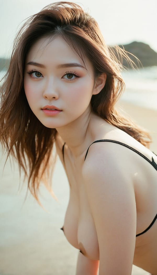 Tags: 21872187, SDXL
{"3": {"inputs": {"seed": 162520085740192, "steps": 64, "cfg": 7.29, "sampler_name": "dpmpp_2m", "scheduler": "karras", "denoise": 1.0, "model": ["27", 0], "positive": ["6", 0], "negative": ["7", 0], "latent_image": ["5", 0]}, "class_type": "KSampler"}, "4": {"inputs": {"ckpt_name": "juggernautxl.safetensors"}, "class_type": "CheckpointLoaderSimple"}, "5": {"inputs": {"width": 768, "height": 1344, "batch_size": 1}, "class_type": "EmptyLatentImage"}, "6": {"inputs": {"text": "20 year old girl, (temptress:1.09), (seductive facial expression:0.99), (slim:0.95), (double eyelids:1.13), (idol:0.95), (blush:1.07), (seductive pose:1.12), (beautiful eyes:1.01), (sexy lips:1.04), (eyelashes:1.06), (detailed face:1.06), (pale skin:0.96), (cute:1.07), (on all fours:1.14), (spreading ass cheeks:1.03), (from behind:0.97), (backboob:1.06), wearing (bikini:0.98) at a beach, (detailed skin:1.01), (natural looking skin:1.00), (RAW:1.07), (skin fuzz:1.00), (film:1.07), (portra:1.00), (textured skin:1.03), (candid cinema:1.04), (soft lighting:1.08)", "clip": ["27", 1]}, "class_type": "CLIPTextEncode"}, "7": {"inputs": {"text": "(low resolution:1.12), (open mouth:1.10), (bad hands:1.08), (watermark:1.05), (twisted:1.05), (worst quality:1.08), (distorted:1.07)", "clip": ["27", 1]}, "class_type": "CLIPTextEncode"}, "8": {"inputs": {"samples": ["3", 0], "vae": ["4", 2]}, "class_type": "VAEDecode"}, "25": {"inputs": {"lora_name": "nudify_xl.safetensors", "strength_model": 0.0, "strength_clip": 0.08, "model": ["4", 0], "clip": ["4", 1]}, "class_type": "LoraLoader"}, "26": {"inputs": {"lora_name": "shirtlift_SDXL_v2.safetensors", "strength_model": 0.1, "strength_clip": 0.11, "model": ["25", 0], "clip": ["25", 1]}, "class_type": "LoraLoader"}, "27": {"inputs": {"lora_name": "PerfectEyesXL.safetensors", "strength_model": 0.0, "strength_clip": 0.13, "model": ["26", 0], "clip": ["26", 1]}, "class_type": "LoraLoader"}, "30": {"inputs": {"model_name": "4x_NMKD-Superscale-SP_178000_G.pth"}, "class_type": "UpscaleModelLoader"}, "31": {"inputs": {"upscale_model": ["30", 0], "image": ["8", 0]}, "class_type": "ImageUpscaleWithModel"}, "32": {"inputs": {"upscale_method": "lanczos", "scale_by": 0.5, "image": ["31", 0]}, "class_type": "ImageScaleBy"}, "33": {"inputs": {"pixels": ["32", 0], "vae": ["4", 2]}, "class_type": "VAEEncode"}, "34": {"inputs": {"seed": 162520085740192, "steps": 64, "cfg": 7.29, "sampler_name": "dpmpp_2m", "scheduler": "karras", "denoise": 0.3, "model": ["27", 0], "positive": ["6", 0], "negative": ["7", 0], "latent_image": ["33", 0]}, "class_type": "KSampler"}, "36": {"inputs": {"samples": ["34", 0], "vae": ["4", 2]}, "class_type": "VAEDecode"}, "39": {"inputs": {"filename_prefix": "comfyapi-1714738792618", "images": ["36", 0]}, "class_type": "SaveImage"}}