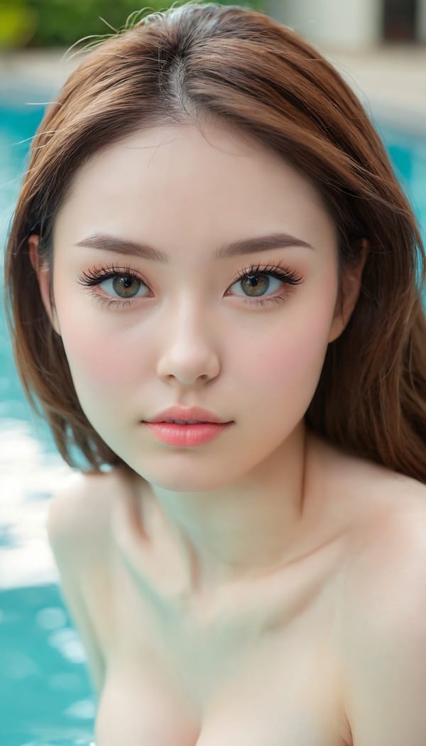 Tags: 21872187, SDXL
{"3": {"inputs": {"seed": 328773860723519, "steps": 64, "cfg": 5.66, "sampler_name": "dpmpp_2m", "scheduler": "karras", "denoise": 1.0, "model": ["27", 0], "positive": ["6", 0], "negative": ["7", 0], "latent_image": ["5", 0]}, "class_type": "KSampler"}, "4": {"inputs": {"ckpt_name": "juggernautxl.safetensors"}, "class_type": "CheckpointLoaderSimple"}, "5": {"inputs": {"width": 768, "height": 1344, "batch_size": 1}, "class_type": "EmptyLatentImage"}, "6": {"inputs": {"text": "26 year old girl, (seductive pose:1.09), (detailed face:1.04), (cute:1.10), (slim:1.11), (sexy lips:1.13), (double eyelids:1.06), (pale skin:0.95), (seductive facial expression:1.13), (idol:1.14), (blush:1.06), (temptress:1.00), (beautiful eyes:0.99), (eyelashes:1.13), (in a seductive pose:1.11), (large perky breasts:1.06), (cleavage:1.10), (thigh gap:1.14), (in a swimsuit:1.00) at a pool, (textured skin:1.07), (soft lighting:1.04), (natural looking skin:1.04), (detailed skin:1.03), (candid cinema:1.07), (portra:1.03), (skin fuzz:1.05), (film:1.01), (RAW:1.04)", "clip": ["27", 1]}, "class_type": "CLIPTextEncode"}, "7": {"inputs": {"text": "(low resolution:1.08), (watermark:1.08), (bad hands:1.09), (open mouth:1.14), (distorted:1.12), (worst quality:1.06), (twisted:1.07)", "clip": ["27", 1]}, "class_type": "CLIPTextEncode"}, "8": {"inputs": {"samples": ["3", 0], "vae": ["4", 2]}, "class_type": "VAEDecode"}, "25": {"inputs": {"lora_name": "nudify_xl.safetensors", "strength_model": 0.26, "strength_clip": 0.13, "model": ["4", 0], "clip": ["4", 1]}, "class_type": "LoraLoader"}, "26": {"inputs": {"lora_name": "shirtlift_SDXL_v2.safetensors", "strength_model": 0.18, "strength_clip": 0.12, "model": ["25", 0], "clip": ["25", 1]}, "class_type": "LoraLoader"}, "27": {"inputs": {"lora_name": "PerfectEyesXL.safetensors", "strength_model": 0.15, "strength_clip": 0.06, "model": ["26", 0], "clip": ["26", 1]}, "class_type": "LoraLoader"}, "30": {"inputs": {"model_name": "4x_NMKD-Superscale-SP_178000_G.pth"}, "class_type": "UpscaleModelLoader"}, "31": {"inputs": {"upscale_model": ["30", 0], "image": ["8", 0]}, "class_type": "ImageUpscaleWithModel"}, "32": {"inputs": {"upscale_method": "lanczos", "scale_by": 0.5, "image": ["31", 0]}, "class_type": "ImageScaleBy"}, "33": {"inputs": {"pixels": ["32", 0], "vae": ["4", 2]}, "class_type": "VAEEncode"}, "34": {"inputs": {"seed": 328773860723519, "steps": 64, "cfg": 5.66, "sampler_name": "dpmpp_2m", "scheduler": "karras", "denoise": 0.3, "model": ["27", 0], "positive": ["6", 0], "negative": ["7", 0], "latent_image": ["33", 0]}, "class_type": "KSampler"}, "36": {"inputs": {"samples": ["34", 0], "vae": ["4", 2]}, "class_type": "VAEDecode"}, "39": {"inputs": {"filename_prefix": "comfyapi-1730495433002", "images": ["36", 0]}, "class_type": "SaveImage"}}