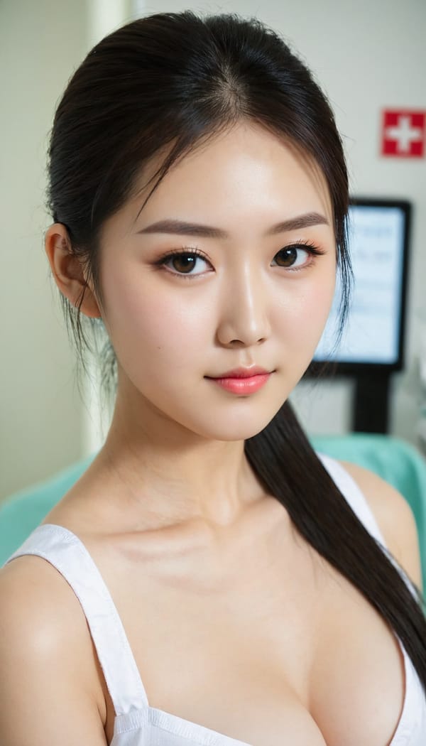 Tags: 21872187, SDXL
{"3": {"inputs": {"seed": 737090397055701, "steps": 64, "cfg": 7.03, "sampler_name": "dpmpp_2m", "scheduler": "karras", "denoise": 1.0, "model": ["27", 0], "positive": ["6", 0], "negative": ["7", 0], "latent_image": ["5", 0]}, "class_type": "KSampler"}, "4": {"inputs": {"ckpt_name": "juggernautXL_v8Rundiffusion.safetensors"}, "class_type": "CheckpointLoaderSimple"}, "5": {"inputs": {"width": 768, "height": 1344, "batch_size": 1}, "class_type": "EmptyLatentImage"}, "6": {"inputs": {"text": "21 year old girl, (taiwanese:1.04), (korean:1.09), (ukrainian:1.03), (chinese:1.04), (double eyelids:1.01), (seductive facial expression:0.98), (temptress:1.13), (seductive pose:1.07), (idol:1.00), (eyelashes:1.08), (slim:1.11), (beautiful eyes:0.95), (blush:1.01), (sexy lips:0.96), (cute:0.95), (detailed face:1.11), (pale skin:1.06), (in a seductive pose:1.13), (large perky breasts:1.05), (cleavage:0.99), (thigh gap:1.04), (nurse in uniform:0.99) working in a hospital ward, (candid cinema:1.09), (film:1.09), (RAW:1.06), (natural looking skin:1.05), (skin fuzz:1.03), (textured skin:1.02), (detailed skin:1.03), (portra:1.00), (soft lighting:1.05)", "clip": ["27", 1]}, "class_type": "CLIPTextEncode"}, "7": {"inputs": {"text": "(low resolution:1.10), (watermark:1.06), (distorted:1.08), (bad hands:1.09), (open mouth:1.07), (twisted:1.07), (worst quality:1.13)", "clip": ["27", 1]}, "class_type": "CLIPTextEncode"}, "8": {"inputs": {"samples": ["3", 0], "vae": ["4", 2]}, "class_type": "VAEDecode"}, "25": {"inputs": {"lora_name": "nudify_xl.safetensors", "strength_model": 0.02, "strength_clip": 0.28, "model": ["4", 0], "clip": ["4", 1]}, "class_type": "LoraLoader"}, "26": {"inputs": {"lora_name": "shirtlift_SDXL_v2.safetensors", "strength_model": 0.09, "strength_clip": 0.04, "model": ["25", 0], "clip": ["25", 1]}, "class_type": "LoraLoader"}, "27": {"inputs": {"lora_name": "PerfectEyesXL.safetensors", "strength_model": 0.13, "strength_clip": 0.13, "model": ["26", 0], "clip": ["26", 1]}, "class_type": "LoraLoader"}, "30": {"inputs": {"model_name": "4x_NMKD-Superscale-SP_178000_G.pth"}, "class_type": "UpscaleModelLoader"}, "31": {"inputs": {"upscale_model": ["30", 0], "image": ["8", 0]}, "class_type": "ImageUpscaleWithModel"}, "32": {"inputs": {"upscale_method": "lanczos", "scale_by": 0.5, "image": ["31", 0]}, "class_type": "ImageScaleBy"}, "33": {"inputs": {"pixels": ["32", 0], "vae": ["4", 2]}, "class_type": "VAEEncode"}, "34": {"inputs": {"seed": 737090397055701, "steps": 64, "cfg": 7.03, "sampler_name": "dpmpp_2m", "scheduler": "karras", "denoise": 0.3, "model": ["27", 0], "positive": ["6", 0], "negative": ["7", 0], "latent_image": ["33", 0]}, "class_type": "KSampler"}, "36": {"inputs": {"samples": ["34", 0], "vae": ["4", 2]}, "class_type": "VAEDecode"}, "39": {"inputs": {"filename_prefix": "comfyapi-1707841183768", "images": ["36", 0]}, "class_type": "SaveImage"}}