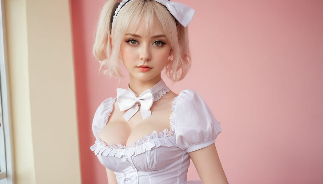 Tags: 21872187, SDXL
{"3": {"inputs": {"seed": 658123115543929, "steps": 32, "cfg": 6.84, "sampler_name": "dpmpp_2m", "scheduler": "karras", "denoise": 1.0, "model": ["27", 0], "positive": ["6", 0], "negative": ["7", 0], "latent_image": ["5", 0]}, "class_type": "KSampler"}, "4": {"inputs": {"ckpt_name": "juggernautxl.safetensors"}, "class_type": "CheckpointLoaderSimple"}, "5": {"inputs": {"width": 1344, "height": 768, "batch_size": 1}, "class_type": "EmptyLatentImage"}, "6": {"inputs": {"text": "27 year old girl, (russian:1.08), (beautiful eyes:1.05), (temptress:0.95), (slim:1.02), (double eyelids:1.07), (seductive pose:0.96), (blush:1.07), (eyelashes:1.04), (idol:0.99), (cute:0.96), (pale skin:1.13), (detailed face:0.99), (seductive facial expression:1.04), (in a seductive pose:1.05), (large perky breasts:0.96), (cleavage:1.03), (thigh gap:0.98), in a (skimpy maid costume:1.00) working at a maid cafe, choker, bowtie, headband, pleated skirt, (detailed skin:1.04), (portra:1.02), (candid cinema:1.02), (skin fuzz:1.06), (RAW:1.08), (natural looking skin:1.04), (film:1.07), (textured skin:1.05), (soft lighting:1.03)", "clip": ["27", 1]}, "class_type": "CLIPTextEncode"}, "7": {"inputs": {"text": "(watermark:1.14), (bad hands:1.05), (open mouth:1.10), (distorted:1.10), (twisted:1.07), (worst quality:1.06), (low resolution:1.11)", "clip": ["27", 1]}, "class_type": "CLIPTextEncode"}, "8": {"inputs": {"samples": ["3", 0], "vae": ["4", 2]}, "class_type": "VAEDecode"}, "25": {"inputs": {"lora_name": "nudify_xl.safetensors", "strength_model": 0.18, "strength_clip": 0.38, "model": ["4", 0], "clip": ["4", 1]}, "class_type": "LoraLoader"}, "26": {"inputs": {"lora_name": "shirtlift_SDXL_v2.safetensors", "strength_model": 0.06, "strength_clip": 0.15, "model": ["25", 0], "clip": ["25", 1]}, "class_type": "LoraLoader"}, "27": {"inputs": {"lora_name": "PerfectEyesXL.safetensors", "strength_model": 0.1, "strength_clip": 0.03, "model": ["26", 0], "clip": ["26", 1]}, "class_type": "LoraLoader"}, "30": {"inputs": {"model_name": "4x_NMKD-Superscale-SP_178000_G.pth"}, "class_type": "UpscaleModelLoader"}, "31": {"inputs": {"upscale_model": ["30", 0], "image": ["8", 0]}, "class_type": "ImageUpscaleWithModel"}, "32": {"inputs": {"upscale_method": "lanczos", "scale_by": 0.5, "image": ["31", 0]}, "class_type": "ImageScaleBy"}, "33": {"inputs": {"pixels": ["32", 0], "vae": ["4", 2]}, "class_type": "VAEEncode"}, "34": {"inputs": {"seed": 658123115543929, "steps": 32, "cfg": 6.84, "sampler_name": "dpmpp_2m", "scheduler": "karras", "denoise": 0.3, "model": ["27", 0], "positive": ["6", 0], "negative": ["7", 0], "latent_image": ["33", 0]}, "class_type": "KSampler"}, "36": {"inputs": {"samples": ["34", 0], "vae": ["4", 2]}, "class_type": "VAEDecode"}, "39": {"inputs": {"filename_prefix": "comfyapi-1713334069067", "images": ["36", 0]}, "class_type": "SaveImage"}}