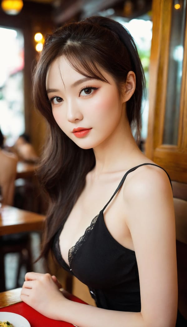 Tags: 21872187, SDXL
{"3": {"inputs": {"seed": 695915494491825, "steps": 32, "cfg": 5.65, "sampler_name": "dpmpp_2m", "scheduler": "karras", "denoise": 1.0, "model": ["27", 0], "positive": ["6", 0], "negative": ["7", 0], "latent_image": ["5", 0]}, "class_type": "KSampler"}, "4": {"inputs": {"ckpt_name": "helloworldxl.safetensors"}, "class_type": "CheckpointLoaderSimple"}, "5": {"inputs": {"width": 768, "height": 1344, "batch_size": 1}, "class_type": "EmptyLatentImage"}, "6": {"inputs": {"text": "26 year old girl, (russian:1.08), (korean:1.06), (beautiful eyes:1.04), (sexy lips:1.03), (temptress:0.95), (idol:0.97), (cute:0.99), (double eyelids:1.14), (pale skin:1.06), (slim:1.04), (eyelashes:0.95), (blush:1.09), (seductive facial expression:1.13), (detailed face:1.05), (seductive pose:0.96), (in a seductive pose:1.07), (large perky breasts:1.03), (cleavage:1.07), (thigh gap:0.96), (a waitress in uniform:0.97) working at a restaurant, (soft lighting:1.02), (detailed skin:1.02), (natural looking skin:1.00), (portra:1.05), (skin fuzz:1.06), (RAW:1.03), (film:1.05), (candid cinema:1.04), (textured skin:1.05)", "clip": ["27", 1]}, "class_type": "CLIPTextEncode"}, "7": {"inputs": {"text": "(bad hands:1.07), (twisted:1.05), (watermark:1.12), (distorted:1.12), (low resolution:1.06), (worst quality:1.12), (open mouth:1.12)", "clip": ["27", 1]}, "class_type": "CLIPTextEncode"}, "8": {"inputs": {"samples": ["3", 0], "vae": ["4", 2]}, "class_type": "VAEDecode"}, "25": {"inputs": {"lora_name": "nudify_xl.safetensors", "strength_model": 0.19, "strength_clip": 0.16, "model": ["4", 0], "clip": ["4", 1]}, "class_type": "LoraLoader"}, "26": {"inputs": {"lora_name": "shirtlift_SDXL_v2.safetensors", "strength_model": 0.09, "strength_clip": 0.06, "model": ["25", 0], "clip": ["25", 1]}, "class_type": "LoraLoader"}, "27": {"inputs": {"lora_name": "PerfectEyesXL.safetensors", "strength_model": 0.15, "strength_clip": 0.01, "model": ["26", 0], "clip": ["26", 1]}, "class_type": "LoraLoader"}, "30": {"inputs": {"model_name": "4x_NMKD-Superscale-SP_178000_G.pth"}, "class_type": "UpscaleModelLoader"}, "31": {"inputs": {"upscale_model": ["30", 0], "image": ["8", 0]}, "class_type": "ImageUpscaleWithModel"}, "32": {"inputs": {"upscale_method": "lanczos", "scale_by": 0.5, "image": ["31", 0]}, "class_type": "ImageScaleBy"}, "33": {"inputs": {"pixels": ["32", 0], "vae": ["4", 2]}, "class_type": "VAEEncode"}, "34": {"inputs": {"seed": 695915494491825, "steps": 32, "cfg": 5.65, "sampler_name": "dpmpp_2m", "scheduler": "karras", "denoise": 0.3, "model": ["27", 0], "positive": ["6", 0], "negative": ["7", 0], "latent_image": ["33", 0]}, "class_type": "KSampler"}, "36": {"inputs": {"samples": ["34", 0], "vae": ["4", 2]}, "class_type": "VAEDecode"}, "39": {"inputs": {"filename_prefix": "comfyapi-1713818057162", "images": ["36", 0]}, "class_type": "SaveImage"}}