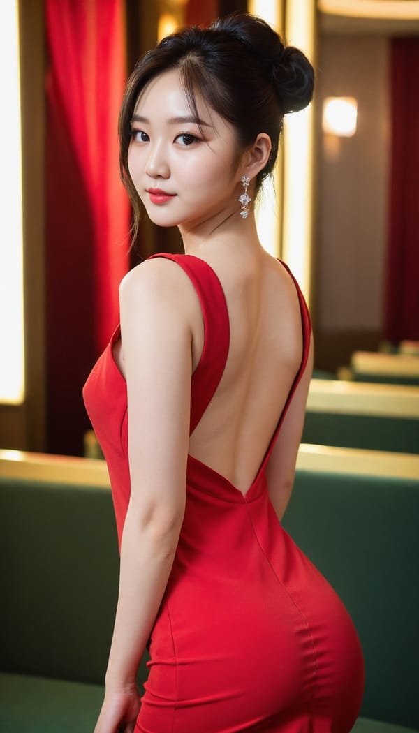 Tags: 21872187, SDXL
{"3": {"inputs": {"seed": 394616200462267, "steps": 64, "cfg": 7.6, "sampler_name": "dpmpp_2m", "scheduler": "karras", "denoise": 1.0, "model": ["27", 0], "positive": ["6", 0], "negative": ["7", 0], "latent_image": ["5", 0]}, "class_type": "KSampler"}, "4": {"inputs": {"ckpt_name": "juggernautXL_v8Rundiffusion.safetensors"}, "class_type": "CheckpointLoaderSimple"}, "5": {"inputs": {"width": 768, "height": 1344, "batch_size": 1}, "class_type": "EmptyLatentImage"}, "6": {"inputs": {"text": "27 year old girl, (korean:1.11), (double eyelids:1.08), (seductive pose:1.05), (idol:0.99), (beautiful eyes:0.99), (cute:0.96), (temptress:1.12), (seductive facial expression:1.12), (blush:0.97), (slim:1.11), (pale skin:1.14), (eyelashes:1.10), (sexy lips:1.08), (detailed face:1.07), (perky ass:1.06), (exposed ass:1.03), (looking back:1.10), (sexy ass:1.10), (thigh gap:0.96), (wearing a low-cut red dress:1.12) at a ballroom, (RAW:1.04), (soft lighting:1.05), (film:1.05), (candid cinema:1.05), (detailed skin:1.02), (portra:1.00), (textured skin:1.02), (skin fuzz:1.00), (natural looking skin:1.05)", "clip": ["27", 1]}, "class_type": "CLIPTextEncode"}, "7": {"inputs": {"text": "(bad hands:1.07), (low resolution:1.08), (open mouth:1.11), (distorted:1.08), (watermark:1.13), (twisted:1.10), (worst quality:1.12)", "clip": ["27", 1]}, "class_type": "CLIPTextEncode"}, "8": {"inputs": {"samples": ["3", 0], "vae": ["4", 2]}, "class_type": "VAEDecode"}, "25": {"inputs": {"lora_name": "nudify_xl.safetensors", "strength_model": 0.25, "strength_clip": 0.16, "model": ["4", 0], "clip": ["4", 1]}, "class_type": "LoraLoader"}, "26": {"inputs": {"lora_name": "shirtlift_SDXL_v2.safetensors", "strength_model": 0.03, "strength_clip": 0.1, "model": ["25", 0], "clip": ["25", 1]}, "class_type": "LoraLoader"}, "27": {"inputs": {"lora_name": "PerfectEyesXL.safetensors", "strength_model": 0.02, "strength_clip": 0.14, "model": ["26", 0], "clip": ["26", 1]}, "class_type": "LoraLoader"}, "30": {"inputs": {"model_name": "4x_NMKD-Superscale-SP_178000_G.pth"}, "class_type": "UpscaleModelLoader"}, "31": {"inputs": {"upscale_model": ["30", 0], "image": ["8", 0]}, "class_type": "ImageUpscaleWithModel"}, "32": {"inputs": {"upscale_method": "lanczos", "scale_by": 0.5, "image": ["31", 0]}, "class_type": "ImageScaleBy"}, "33": {"inputs": {"pixels": ["32", 0], "vae": ["4", 2]}, "class_type": "VAEEncode"}, "34": {"inputs": {"seed": 394616200462267, "steps": 64, "cfg": 7.6, "sampler_name": "dpmpp_2m", "scheduler": "karras", "denoise": 0.3, "model": ["27", 0], "positive": ["6", 0], "negative": ["7", 0], "latent_image": ["33", 0]}, "class_type": "KSampler"}, "36": {"inputs": {"samples": ["34", 0], "vae": ["4", 2]}, "class_type": "VAEDecode"}, "39": {"inputs": {"filename_prefix": "comfyapi-1707368798490", "images": ["36", 0]}, "class_type": "SaveImage"}}