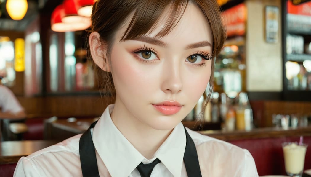 Tags: 21872187, SDXL
{"3": {"inputs": {"seed": 971262961100503, "steps": 64, "cfg": 7.28, "sampler_name": "dpmpp_2m", "scheduler": "karras", "denoise": 1.0, "model": ["27", 0], "positive": ["6", 0], "negative": ["7", 0], "latent_image": ["5", 0]}, "class_type": "KSampler"}, "4": {"inputs": {"ckpt_name": "juggernautxl.safetensors"}, "class_type": "CheckpointLoaderSimple"}, "5": {"inputs": {"width": 1344, "height": 768, "batch_size": 1}, "class_type": "EmptyLatentImage"}, "6": {"inputs": {"text": "20 year old girl, (seductive pose:1.06), (double eyelids:1.11), (cute:1.14), (pale skin:1.03), (sexy lips:1.10), (beautiful eyes:1.02), (slim:0.96), (eyelashes:1.13), (blush:0.95), (detailed face:0.97), (seductive facial expression:1.13), (temptress:0.96), (in a seductive pose:1.10), (large perky breasts:1.10), (cleavage:1.01), (thigh gap:1.00), (a waitress in uniform:1.02) working at a restaurant, (film:1.04), (candid cinema:1.02), (RAW:1.09), (textured skin:1.00), (portra:1.09), (soft lighting:1.04), (natural looking skin:1.03), (detailed skin:1.03), (skin fuzz:1.09)", "clip": ["27", 1]}, "class_type": "CLIPTextEncode"}, "7": {"inputs": {"text": "(distorted:1.13), (watermark:1.12), (twisted:1.11), (worst quality:1.09), (open mouth:1.07), (bad hands:1.08), (low resolution:1.10)", "clip": ["27", 1]}, "class_type": "CLIPTextEncode"}, "8": {"inputs": {"samples": ["3", 0], "vae": ["4", 2]}, "class_type": "VAEDecode"}, "25": {"inputs": {"lora_name": "nudify_xl.safetensors", "strength_model": 0.12, "strength_clip": 0.04, "model": ["4", 0], "clip": ["4", 1]}, "class_type": "LoraLoader"}, "26": {"inputs": {"lora_name": "shirtlift_SDXL_v2.safetensors", "strength_model": 0.0, "strength_clip": 0.05, "model": ["25", 0], "clip": ["25", 1]}, "class_type": "LoraLoader"}, "27": {"inputs": {"lora_name": "PerfectEyesXL.safetensors", "strength_model": 0.08, "strength_clip": 0.03, "model": ["26", 0], "clip": ["26", 1]}, "class_type": "LoraLoader"}, "30": {"inputs": {"model_name": "4x_NMKD-Superscale-SP_178000_G.pth"}, "class_type": "UpscaleModelLoader"}, "31": {"inputs": {"upscale_model": ["30", 0], "image": ["8", 0]}, "class_type": "ImageUpscaleWithModel"}, "32": {"inputs": {"upscale_method": "lanczos", "scale_by": 0.5, "image": ["31", 0]}, "class_type": "ImageScaleBy"}, "33": {"inputs": {"pixels": ["32", 0], "vae": ["4", 2]}, "class_type": "VAEEncode"}, "34": {"inputs": {"seed": 971262961100503, "steps": 64, "cfg": 7.28, "sampler_name": "dpmpp_2m", "scheduler": "karras", "denoise": 0.3, "model": ["27", 0], "positive": ["6", 0], "negative": ["7", 0], "latent_image": ["33", 0]}, "class_type": "KSampler"}, "36": {"inputs": {"samples": ["34", 0], "vae": ["4", 2]}, "class_type": "VAEDecode"}, "39": {"inputs": {"filename_prefix": "comfyapi-1726521317517", "images": ["36", 0]}, "class_type": "SaveImage"}}