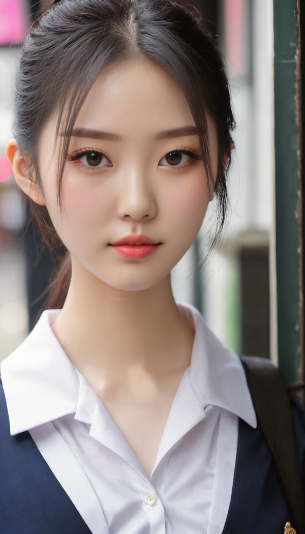 Tags: 21872187, SDXL
{"3": {"inputs": {"seed": 386595831289058, "steps": 32, "cfg": 7.12, "sampler_name": "dpmpp_2m", "scheduler": "karras", "denoise": 1.0, "model": ["27", 0], "positive": ["6", 0], "negative": ["7", 0], "latent_image": ["5", 0]}, "class_type": "KSampler"}, "4": {"inputs": {"ckpt_name": "juggernautxl.safetensors"}, "class_type": "CheckpointLoaderSimple"}, "5": {"inputs": {"width": 768, "height": 1344, "batch_size": 1}, "class_type": "EmptyLatentImage"}, "6": {"inputs": {"text": "22 year old girl, (chinese:1.10), (pale skin:0.98), (temptress:1.14), (sexy lips:1.05), (blush:1.06), (detailed face:0.99), (cute:1.01), (beautiful eyes:1.04), (double eyelids:1.06), (seductive pose:1.00), (seductive facial expression:1.04), (idol:1.02), (slim:1.03), (in a seductive pose:1.08), (large perky breasts:1.13), (cleavage:0.98), (thigh gap:1.02), (school uniform:1.03), choker, busy street, (film:1.03), (skin fuzz:1.05), (candid cinema:1.02), (soft lighting:1.09), (detailed skin:1.08), (natural looking skin:1.00), (RAW:1.02), (textured skin:1.08), (portra:1.08)", "clip": ["27", 1]}, "class_type": "CLIPTextEncode"}, "7": {"inputs": {"text": "(open mouth:1.11), (low resolution:1.10), (bad hands:1.10), (distorted:1.14), (watermark:1.09), (worst quality:1.13), (twisted:1.10)", "clip": ["27", 1]}, "class_type": "CLIPTextEncode"}, "8": {"inputs": {"samples": ["3", 0], "vae": ["4", 2]}, "class_type": "VAEDecode"}, "25": {"inputs": {"lora_name": "nudify_xl.safetensors", "strength_model": 0.28, "strength_clip": 0.17, "model": ["4", 0], "clip": ["4", 1]}, "class_type": "LoraLoader"}, "26": {"inputs": {"lora_name": "shirtlift_SDXL_v2.safetensors", "strength_model": 0.02, "strength_clip": 0.18, "model": ["25", 0], "clip": ["25", 1]}, "class_type": "LoraLoader"}, "27": {"inputs": {"lora_name": "PerfectEyesXL.safetensors", "strength_model": 0.05, "strength_clip": 0.12, "model": ["26", 0], "clip": ["26", 1]}, "class_type": "LoraLoader"}, "30": {"inputs": {"model_name": "4x_NMKD-Superscale-SP_178000_G.pth"}, "class_type": "UpscaleModelLoader"}, "31": {"inputs": {"upscale_model": ["30", 0], "image": ["8", 0]}, "class_type": "ImageUpscaleWithModel"}, "32": {"inputs": {"upscale_method": "lanczos", "scale_by": 0.5, "image": ["31", 0]}, "class_type": "ImageScaleBy"}, "33": {"inputs": {"pixels": ["32", 0], "vae": ["4", 2]}, "class_type": "VAEEncode"}, "34": {"inputs": {"seed": 386595831289058, "steps": 32, "cfg": 7.12, "sampler_name": "dpmpp_2m", "scheduler": "karras", "denoise": 0.3, "model": ["27", 0], "positive": ["6", 0], "negative": ["7", 0], "latent_image": ["33", 0]}, "class_type": "KSampler"}, "36": {"inputs": {"samples": ["34", 0], "vae": ["4", 2]}, "class_type": "VAEDecode"}, "39": {"inputs": {"filename_prefix": "comfyapi-1713611023015", "images": ["36", 0]}, "class_type": "SaveImage"}}