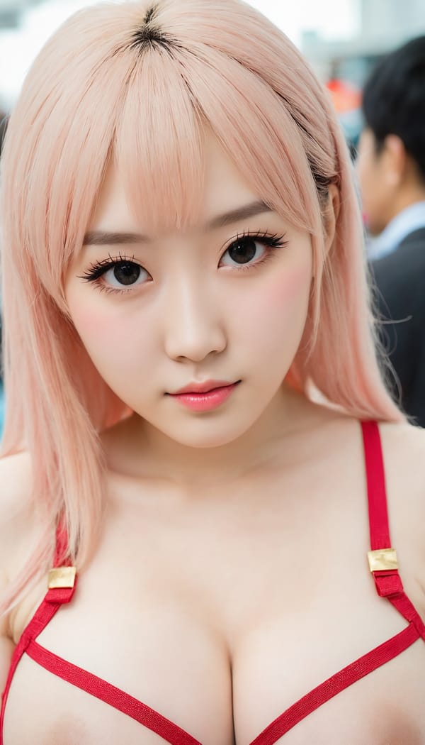 Tags: 21872187, SDXL
{"3": {"inputs": {"seed": 146029596073024, "steps": 32, "cfg": 5.47, "sampler_name": "dpmpp_2m", "scheduler": "karras", "denoise": 1.0, "model": ["27", 0], "positive": ["6", 0], "negative": ["7", 0], "latent_image": ["5", 0]}, "class_type": "KSampler"}, "4": {"inputs": {"ckpt_name": "juggernautXL_v8Rundiffusion.safetensors"}, "class_type": "CheckpointLoaderSimple"}, "5": {"inputs": {"width": 768, "height": 1344, "batch_size": 1}, "class_type": "EmptyLatentImage"}, "6": {"inputs": {"text": "28 year old girl, (chinese:1.11), (cute:1.00), (pale skin:0.95), (idol:0.99), (seductive pose:1.06), (detailed face:1.12), (sexy lips:1.05), (beautiful eyes:0.97), (eyelashes:1.01), (temptress:1.12), (seductive facial expression:1.08), (blush:1.12), (double eyelids:0.96), (in a seductive pose:0.95), (large perky breasts:1.12), (cleavage:1.05), (thigh gap:1.12), (in a cosplay:1.00) at comiket posing for camera, (candid cinema:1.06), (textured skin:1.01), (film:1.08), (RAW:1.07), (detailed skin:1.03), (soft lighting:1.09), (skin fuzz:1.05), (natural looking skin:1.00), (portra:1.08)", "clip": ["27", 1]}, "class_type": "CLIPTextEncode"}, "7": {"inputs": {"text": "(twisted:1.09), (bad hands:1.10), (watermark:1.08), (low resolution:1.09), (distorted:1.11), (open mouth:1.09), (worst quality:1.12)", "clip": ["27", 1]}, "class_type": "CLIPTextEncode"}, "8": {"inputs": {"samples": ["3", 0], "vae": ["4", 2]}, "class_type": "VAEDecode"}, "25": {"inputs": {"lora_name": "nudify_xl.safetensors", "strength_model": 0.0, "strength_clip": 0.09, "model": ["4", 0], "clip": ["4", 1]}, "class_type": "LoraLoader"}, "26": {"inputs": {"lora_name": "shirtlift_SDXL_v2.safetensors", "strength_model": 0.0, "strength_clip": 0.1, "model": ["25", 0], "clip": ["25", 1]}, "class_type": "LoraLoader"}, "27": {"inputs": {"lora_name": "PerfectEyesXL.safetensors", "strength_model": 0.07, "strength_clip": 0.17, "model": ["26", 0], "clip": ["26", 1]}, "class_type": "LoraLoader"}, "30": {"inputs": {"model_name": "4x_NMKD-Superscale-SP_178000_G.pth"}, "class_type": "UpscaleModelLoader"}, "31": {"inputs": {"upscale_model": ["30", 0], "image": ["8", 0]}, "class_type": "ImageUpscaleWithModel"}, "32": {"inputs": {"upscale_method": "lanczos", "scale_by": 0.5, "image": ["31", 0]}, "class_type": "ImageScaleBy"}, "33": {"inputs": {"pixels": ["32", 0], "vae": ["4", 2]}, "class_type": "VAEEncode"}, "34": {"inputs": {"seed": 146029596073024, "steps": 32, "cfg": 5.47, "sampler_name": "dpmpp_2m", "scheduler": "karras", "denoise": 0.3, "model": ["27", 0], "positive": ["6", 0], "negative": ["7", 0], "latent_image": ["33", 0]}, "class_type": "KSampler"}, "36": {"inputs": {"samples": ["34", 0], "vae": ["4", 2]}, "class_type": "VAEDecode"}, "39": {"inputs": {"filename_prefix": "comfyapi-1707902179746", "images": ["36", 0]}, "class_type": "SaveImage"}}