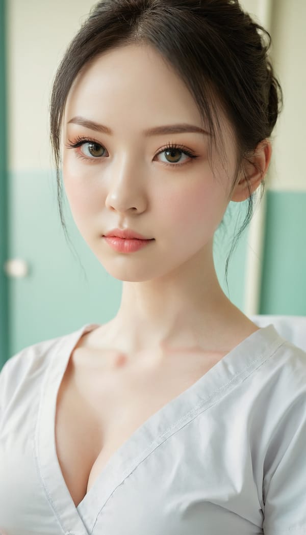 Tags: 21872187, SDXL
{"3": {"inputs": {"seed": 635668220391116, "steps": 64, "cfg": 5.89, "sampler_name": "dpmpp_2m", "scheduler": "karras", "denoise": 1.0, "model": ["27", 0], "positive": ["6", 0], "negative": ["7", 0], "latent_image": ["5", 0]}, "class_type": "KSampler"}, "4": {"inputs": {"ckpt_name": "juggernautxl.safetensors"}, "class_type": "CheckpointLoaderSimple"}, "5": {"inputs": {"width": 768, "height": 1344, "batch_size": 1}, "class_type": "EmptyLatentImage"}, "6": {"inputs": {"text": "23 year old girl, (seductive pose:1.06), (double eyelids:1.00), (pale skin:1.12), (blush:1.13), (cute:1.14), (eyelashes:1.09), (sexy lips:1.10), (temptress:1.06), (detailed face:1.05), (seductive facial expression:1.01), (slim:1.13), (idol:1.09), (beautiful eyes:1.05), (in a seductive pose:1.01), (large perky breasts:0.98), (cleavage:1.02), (thigh gap:0.99), (nurse in uniform:0.98) working in a hospital ward, (skin fuzz:1.07), (detailed skin:1.08), (film:1.04), (soft lighting:1.04), (portra:1.02), (natural looking skin:1.07), (candid cinema:1.04), (textured skin:1.06), (RAW:1.08)", "clip": ["27", 1]}, "class_type": "CLIPTextEncode"}, "7": {"inputs": {"text": "(worst quality:1.07), (open mouth:1.05), (bad hands:1.11), (twisted:1.14), (low resolution:1.12), (watermark:1.11), (distorted:1.11)", "clip": ["27", 1]}, "class_type": "CLIPTextEncode"}, "8": {"inputs": {"samples": ["3", 0], "vae": ["4", 2]}, "class_type": "VAEDecode"}, "25": {"inputs": {"lora_name": "nudify_xl.safetensors", "strength_model": 0.15, "strength_clip": 0.27, "model": ["4", 0], "clip": ["4", 1]}, "class_type": "LoraLoader"}, "26": {"inputs": {"lora_name": "shirtlift_SDXL_v2.safetensors", "strength_model": 0.19, "strength_clip": 0.17, "model": ["25", 0], "clip": ["25", 1]}, "class_type": "LoraLoader"}, "27": {"inputs": {"lora_name": "PerfectEyesXL.safetensors", "strength_model": 0.04, "strength_clip": 0.12, "model": ["26", 0], "clip": ["26", 1]}, "class_type": "LoraLoader"}, "30": {"inputs": {"model_name": "4x_NMKD-Superscale-SP_178000_G.pth"}, "class_type": "UpscaleModelLoader"}, "31": {"inputs": {"upscale_model": ["30", 0], "image": ["8", 0]}, "class_type": "ImageUpscaleWithModel"}, "32": {"inputs": {"upscale_method": "lanczos", "scale_by": 0.5, "image": ["31", 0]}, "class_type": "ImageScaleBy"}, "33": {"inputs": {"pixels": ["32", 0], "vae": ["4", 2]}, "class_type": "VAEEncode"}, "34": {"inputs": {"seed": 635668220391116, "steps": 64, "cfg": 5.89, "sampler_name": "dpmpp_2m", "scheduler": "karras", "denoise": 0.3, "model": ["27", 0], "positive": ["6", 0], "negative": ["7", 0], "latent_image": ["33", 0]}, "class_type": "KSampler"}, "36": {"inputs": {"samples": ["34", 0], "vae": ["4", 2]}, "class_type": "VAEDecode"}, "39": {"inputs": {"filename_prefix": "comfyapi-1714155274904", "images": ["36", 0]}, "class_type": "SaveImage"}}