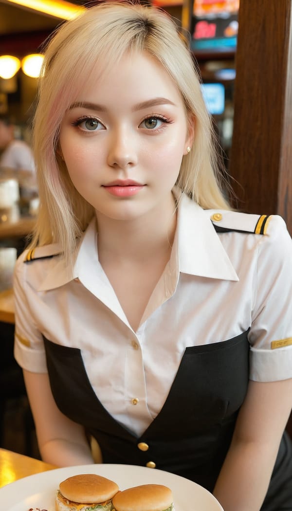 Tags: 21872187, SDXL
{"3": {"inputs": {"seed": 868623181777320, "steps": 32, "cfg": 5.82, "sampler_name": "dpmpp_2m", "scheduler": "karras", "denoise": 1.0, "model": ["27", 0], "positive": ["6", 0], "negative": ["7", 0], "latent_image": ["5", 0]}, "class_type": "KSampler"}, "4": {"inputs": {"ckpt_name": "juggernautxl.safetensors"}, "class_type": "CheckpointLoaderSimple"}, "5": {"inputs": {"width": 768, "height": 1344, "batch_size": 1}, "class_type": "EmptyLatentImage"}, "6": {"inputs": {"text": "23 year old girl, (beautiful eyes:1.04), (cute:1.12), (seductive pose:1.03), (eyelashes:1.00), (temptress:1.05), (pale skin:0.96), (sexy lips:0.99), (blush:1.10), (idol:1.10), (detailed face:1.08), (slim:1.08), (seductive facial expression:0.97), (double eyelids:0.99), (perky ass:0.97), (exposed ass:1.14), (looking back:0.99), (sexy ass:1.05), (thigh gap:1.14), (a waitress in uniform:1.04) working at a restaurant, (candid cinema:1.07), (film:1.03), (soft lighting:1.00), (textured skin:1.03), (RAW:1.09), (skin fuzz:1.04), (detailed skin:1.04), (natural looking skin:1.06), (portra:1.02)", "clip": ["27", 1]}, "class_type": "CLIPTextEncode"}, "7": {"inputs": {"text": "(twisted:1.07), (worst quality:1.13), (low resolution:1.05), (open mouth:1.14), (watermark:1.07), (distorted:1.08), (bad hands:1.06)", "clip": ["27", 1]}, "class_type": "CLIPTextEncode"}, "8": {"inputs": {"samples": ["3", 0], "vae": ["4", 2]}, "class_type": "VAEDecode"}, "25": {"inputs": {"lora_name": "nudify_xl.safetensors", "strength_model": 0.28, "strength_clip": 0.21, "model": ["4", 0], "clip": ["4", 1]}, "class_type": "LoraLoader"}, "26": {"inputs": {"lora_name": "shirtlift_SDXL_v2.safetensors", "strength_model": 0.11, "strength_clip": 0.14, "model": ["25", 0], "clip": ["25", 1]}, "class_type": "LoraLoader"}, "27": {"inputs": {"lora_name": "PerfectEyesXL.safetensors", "strength_model": 0.1, "strength_clip": 0.19, "model": ["26", 0], "clip": ["26", 1]}, "class_type": "LoraLoader"}, "30": {"inputs": {"model_name": "4x_NMKD-Superscale-SP_178000_G.pth"}, "class_type": "UpscaleModelLoader"}, "31": {"inputs": {"upscale_model": ["30", 0], "image": ["8", 0]}, "class_type": "ImageUpscaleWithModel"}, "32": {"inputs": {"upscale_method": "lanczos", "scale_by": 0.5, "image": ["31", 0]}, "class_type": "ImageScaleBy"}, "33": {"inputs": {"pixels": ["32", 0], "vae": ["4", 2]}, "class_type": "VAEEncode"}, "34": {"inputs": {"seed": 868623181777320, "steps": 32, "cfg": 5.82, "sampler_name": "dpmpp_2m", "scheduler": "karras", "denoise": 0.3, "model": ["27", 0], "positive": ["6", 0], "negative": ["7", 0], "latent_image": ["33", 0]}, "class_type": "KSampler"}, "36": {"inputs": {"samples": ["34", 0], "vae": ["4", 2]}, "class_type": "VAEDecode"}, "39": {"inputs": {"filename_prefix": "comfyapi-1713827144368", "images": ["36", 0]}, "class_type": "SaveImage"}}