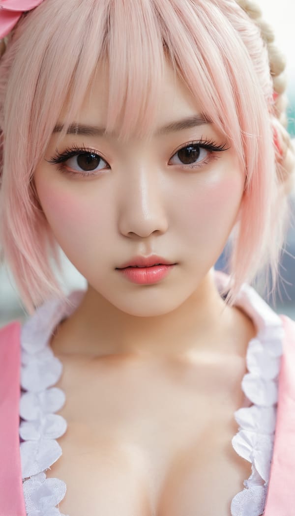 Tags: 21872187, SDXL
{"3": {"inputs": {"seed": 222564939608206, "steps": 64, "cfg": 5.04, "sampler_name": "dpmpp_2m", "scheduler": "karras", "denoise": 1.0, "model": ["27", 0], "positive": ["6", 0], "negative": ["7", 0], "latent_image": ["5", 0]}, "class_type": "KSampler"}, "4": {"inputs": {"ckpt_name": "juggernautxl.safetensors"}, "class_type": "CheckpointLoaderSimple"}, "5": {"inputs": {"width": 768, "height": 1344, "batch_size": 1}, "class_type": "EmptyLatentImage"}, "6": {"inputs": {"text": "20 year old girl, (korean:1.14), (detailed face:1.06), (blush:1.03), (idol:1.05), (slim:0.98), (seductive pose:0.99), (sexy lips:1.10), (seductive facial expression:1.11), (double eyelids:1.09), (eyelashes:1.03), (cute:1.06), (beautiful eyes:0.95), (temptress:1.05), (pale skin:1.05), (perky ass:1.02), (exposed ass:1.01), (looking back:1.11), (sexy ass:0.97), (thigh gap:1.04), (in a cosplay:1.03) at comiket posing for camera, (portra:1.08), (textured skin:1.03), (film:1.07), (soft lighting:1.05), (natural looking skin:1.00), (skin fuzz:1.00), (detailed skin:1.05), (RAW:1.01), (candid cinema:1.09)", "clip": ["27", 1]}, "class_type": "CLIPTextEncode"}, "7": {"inputs": {"text": "(bad hands:1.05), (watermark:1.13), (open mouth:1.08), (distorted:1.06), (twisted:1.13), (worst quality:1.14), (low resolution:1.11)", "clip": ["27", 1]}, "class_type": "CLIPTextEncode"}, "8": {"inputs": {"samples": ["3", 0], "vae": ["4", 2]}, "class_type": "VAEDecode"}, "25": {"inputs": {"lora_name": "nudify_xl.safetensors", "strength_model": 0.23, "strength_clip": 0.06, "model": ["4", 0], "clip": ["4", 1]}, "class_type": "LoraLoader"}, "26": {"inputs": {"lora_name": "shirtlift_SDXL_v2.safetensors", "strength_model": 0.05, "strength_clip": 0.09, "model": ["25", 0], "clip": ["25", 1]}, "class_type": "LoraLoader"}, "27": {"inputs": {"lora_name": "PerfectEyesXL.safetensors", "strength_model": 0.11, "strength_clip": 0.01, "model": ["26", 0], "clip": ["26", 1]}, "class_type": "LoraLoader"}, "30": {"inputs": {"model_name": "4x_NMKD-Superscale-SP_178000_G.pth"}, "class_type": "UpscaleModelLoader"}, "31": {"inputs": {"upscale_model": ["30", 0], "image": ["8", 0]}, "class_type": "ImageUpscaleWithModel"}, "32": {"inputs": {"upscale_method": "lanczos", "scale_by": 0.5, "image": ["31", 0]}, "class_type": "ImageScaleBy"}, "33": {"inputs": {"pixels": ["32", 0], "vae": ["4", 2]}, "class_type": "VAEEncode"}, "34": {"inputs": {"seed": 222564939608206, "steps": 64, "cfg": 5.04, "sampler_name": "dpmpp_2m", "scheduler": "karras", "denoise": 0.3, "model": ["27", 0], "positive": ["6", 0], "negative": ["7", 0], "latent_image": ["33", 0]}, "class_type": "KSampler"}, "36": {"inputs": {"samples": ["34", 0], "vae": ["4", 2]}, "class_type": "VAEDecode"}, "39": {"inputs": {"filename_prefix": "comfyapi-1713413058011", "images": ["36", 0]}, "class_type": "SaveImage"}}