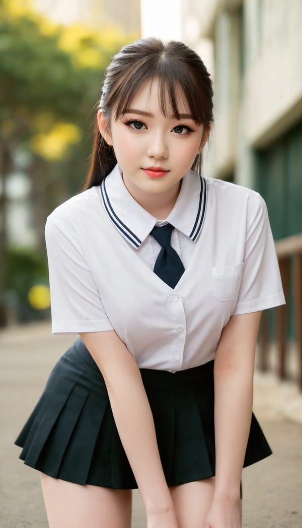 Tags: 21872187, SDXL
{"3": {"inputs": {"seed": 520700620622770, "steps": 32, "cfg": 5.34, "sampler_name": "dpmpp_2m", "scheduler": "karras", "denoise": 1.0, "model": ["27", 0], "positive": ["6", 0], "negative": ["7", 0], "latent_image": ["5", 0]}, "class_type": "KSampler"}, "4": {"inputs": {"ckpt_name": "juggernautXL_v8Rundiffusion.safetensors"}, "class_type": "CheckpointLoaderSimple"}, "5": {"inputs": {"width": 768, "height": 1344, "batch_size": 1}, "class_type": "EmptyLatentImage"}, "6": {"inputs": {"text": "21 year old girl, (blush:1.08), (cute:0.99), (temptress:1.04), (idol:1.04), (detailed face:0.96), (seductive pose:1.02), (eyelashes:0.99), (slim:1.11), (double eyelids:1.07), (sexy lips:1.00), (beautiful eyes:1.05), (pale skin:1.11), (seductive facial expression:1.14), (on all fours:0.99), (spreading ass cheeks:0.97), (from behind:0.99), (backboob:0.98), (school uniform:1.09), choker, busy street, (skin fuzz:1.00), (candid cinema:1.08), (RAW:1.08), (film:1.03), (detailed skin:1.01), (soft lighting:1.08), (textured skin:1.06), (portra:1.06), (natural looking skin:1.05)", "clip": ["27", 1]}, "class_type": "CLIPTextEncode"}, "7": {"inputs": {"text": "(watermark:1.06), (worst quality:1.14), (bad hands:1.10), (low resolution:1.07), (distorted:1.07), (twisted:1.12), (open mouth:1.14)", "clip": ["27", 1]}, "class_type": "CLIPTextEncode"}, "8": {"inputs": {"samples": ["3", 0], "vae": ["4", 2]}, "class_type": "VAEDecode"}, "25": {"inputs": {"lora_name": "nudify_xl.safetensors", "strength_model": 0.33, "strength_clip": 0.16, "model": ["4", 0], "clip": ["4", 1]}, "class_type": "LoraLoader"}, "26": {"inputs": {"lora_name": "shirtlift_SDXL_v2.safetensors", "strength_model": 0.0, "strength_clip": 0.18, "model": ["25", 0], "clip": ["25", 1]}, "class_type": "LoraLoader"}, "27": {"inputs": {"lora_name": "PerfectEyesXL.safetensors", "strength_model": 0.03, "strength_clip": 0.15, "model": ["26", 0], "clip": ["26", 1]}, "class_type": "LoraLoader"}, "30": {"inputs": {"model_name": "4x_NMKD-Superscale-SP_178000_G.pth"}, "class_type": "UpscaleModelLoader"}, "31": {"inputs": {"upscale_model": ["30", 0], "image": ["8", 0]}, "class_type": "ImageUpscaleWithModel"}, "32": {"inputs": {"upscale_method": "lanczos", "scale_by": 0.5, "image": ["31", 0]}, "class_type": "ImageScaleBy"}, "33": {"inputs": {"pixels": ["32", 0], "vae": ["4", 2]}, "class_type": "VAEEncode"}, "34": {"inputs": {"seed": 520700620622770, "steps": 32, "cfg": 5.34, "sampler_name": "dpmpp_2m", "scheduler": "karras", "denoise": 0.3, "model": ["27", 0], "positive": ["6", 0], "negative": ["7", 0], "latent_image": ["33", 0]}, "class_type": "KSampler"}, "36": {"inputs": {"samples": ["34", 0], "vae": ["4", 2]}, "class_type": "VAEDecode"}, "39": {"inputs": {"filename_prefix": "comfyapi-1707999257253", "images": ["36", 0]}, "class_type": "SaveImage"}}