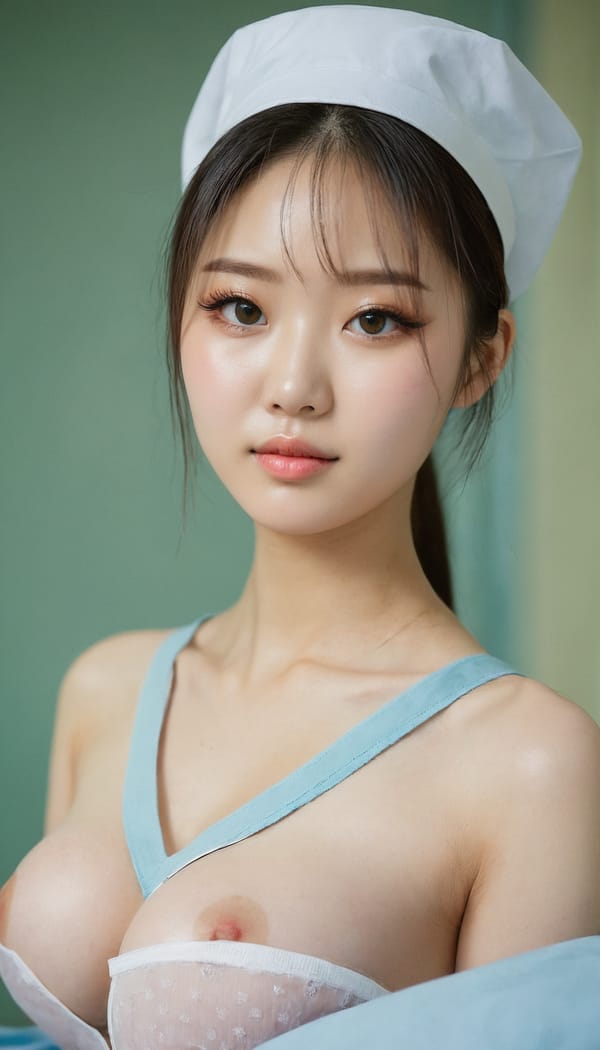 Tags: 21872187, SDXL
{"3": {"inputs": {"seed": 275020743776723, "steps": 64, "cfg": 5.34, "sampler_name": "dpmpp_2m", "scheduler": "karras", "denoise": 1.0, "model": ["27", 0], "positive": ["6", 0], "negative": ["7", 0], "latent_image": ["5", 0]}, "class_type": "KSampler"}, "4": {"inputs": {"ckpt_name": "juggernautxl.safetensors"}, "class_type": "CheckpointLoaderSimple"}, "5": {"inputs": {"width": 768, "height": 1344, "batch_size": 1}, "class_type": "EmptyLatentImage"}, "6": {"inputs": {"text": "21 year old girl, (chinese:1.05), (korean:1.07), (ukrainian:1.06), (cute:1.00), (seductive pose:1.05), (beautiful eyes:1.07), (double eyelids:0.96), (detailed face:1.09), (temptress:1.07), (slim:1.05), (pale skin:1.12), (blush:1.07), (eyelashes:1.11), (seductive facial expression:1.07), (sexy lips:1.10), (in a seductive pose:0.96), (large perky breasts:1.07), (cleavage:1.12), (thigh gap:0.96), (nurse in uniform:1.02) working in a hospital ward, (natural looking skin:1.03), (textured skin:1.02), (portra:1.04), (skin fuzz:1.02), (detailed skin:1.09), (candid cinema:1.00), (soft lighting:1.02), (RAW:1.09), (film:1.01)", "clip": ["27", 1]}, "class_type": "CLIPTextEncode"}, "7": {"inputs": {"text": "(low resolution:1.05), (watermark:1.10), (twisted:1.10), (worst quality:1.13), (distorted:1.13), (open mouth:1.14)", "clip": ["27", 1]}, "class_type": "CLIPTextEncode"}, "8": {"inputs": {"samples": ["3", 0], "vae": ["4", 2]}, "class_type": "VAEDecode"}, "25": {"inputs": {"lora_name": "nudify_xl.safetensors", "strength_model": 0.11, "strength_clip": 0.32, "model": ["4", 0], "clip": ["4", 1]}, "class_type": "LoraLoader"}, "26": {"inputs": {"lora_name": "shirtlift_SDXL_v2.safetensors", "strength_model": 0.09, "strength_clip": 0.18, "model": ["25", 0], "clip": ["25", 1]}, "class_type": "LoraLoader"}, "27": {"inputs": {"lora_name": "PerfectEyesXL.safetensors", "strength_model": 0.18, "strength_clip": 0.19, "model": ["26", 0], "clip": ["26", 1]}, "class_type": "LoraLoader"}, "30": {"inputs": {"model_name": "4x_NMKD-Superscale-SP_178000_G.pth"}, "class_type": "UpscaleModelLoader"}, "31": {"inputs": {"upscale_model": ["30", 0], "image": ["8", 0]}, "class_type": "ImageUpscaleWithModel"}, "32": {"inputs": {"upscale_method": "lanczos", "scale_by": 0.5, "image": ["31", 0]}, "class_type": "ImageScaleBy"}, "33": {"inputs": {"pixels": ["32", 0], "vae": ["4", 2]}, "class_type": "VAEEncode"}, "34": {"inputs": {"seed": 275020743776723, "steps": 64, "cfg": 5.34, "sampler_name": "dpmpp_2m", "scheduler": "karras", "denoise": 0.3, "model": ["27", 0], "positive": ["6", 0], "negative": ["7", 0], "latent_image": ["33", 0]}, "class_type": "KSampler"}, "36": {"inputs": {"samples": ["34", 0], "vae": ["4", 2]}, "class_type": "VAEDecode"}, "39": {"inputs": {"filename_prefix": "comfyapi-1713425127036", "images": ["36", 0]}, "class_type": "SaveImage"}}