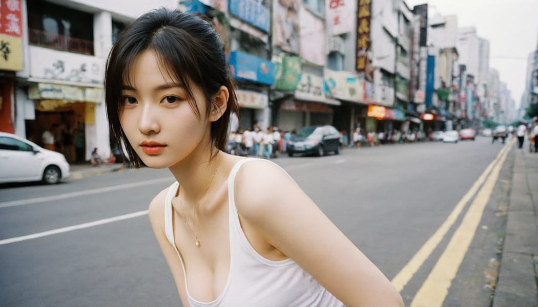 Tags: 21872187, SDXL
{"3": {"inputs": {"seed": 350515305330429, "steps": 32, "cfg": 5.45, "sampler_name": "dpmpp_2m", "scheduler": "karras", "denoise": 1.0, "model": ["27", 0], "positive": ["6", 0], "negative": ["7", 0], "latent_image": ["5", 0]}, "class_type": "KSampler"}, "4": {"inputs": {"ckpt_name": "helloworldxl.safetensors"}, "class_type": "CheckpointLoaderSimple"}, "5": {"inputs": {"width": 1344, "height": 768, "batch_size": 1}, "class_type": "EmptyLatentImage"}, "6": {"inputs": {"text": "18 year old girl, (taiwanese:1.13), (russian:1.08), (sexy lips:0.96), (seductive pose:1.07), (slim:1.06), (cute:0.95), (seductive facial expression:1.05), (idol:0.97), (blush:1.01), (beautiful eyes:1.07), (eyelashes:0.96), (pale skin:0.98), (detailed face:1.04), (in a seductive pose:1.02), (large perky breasts:1.03), (cleavage:1.11), (thigh gap:1.01), (white tanktop:1.12), busy street, (candid cinema:1.04), (detailed skin:1.03), (soft lighting:1.08), (portra:1.05), (RAW:1.05), (natural looking skin:1.01), (film:1.07), (textured skin:1.02), (skin fuzz:1.06)", "clip": ["27", 1]}, "class_type": "CLIPTextEncode"}, "7": {"inputs": {"text": "(open mouth:1.09), (distorted:1.13), (worst quality:1.09), (twisted:1.11), (low resolution:1.12), (bad hands:1.07), (watermark:1.14)", "clip": ["27", 1]}, "class_type": "CLIPTextEncode"}, "8": {"inputs": {"samples": ["3", 0], "vae": ["4", 2]}, "class_type": "VAEDecode"}, "25": {"inputs": {"lora_name": "nudify_xl.safetensors", "strength_model": 0.04, "strength_clip": 0.28, "model": ["4", 0], "clip": ["4", 1]}, "class_type": "LoraLoader"}, "26": {"inputs": {"lora_name": "shirtlift_SDXL_v2.safetensors", "strength_model": 0.07, "strength_clip": 0.01, "model": ["25", 0], "clip": ["25", 1]}, "class_type": "LoraLoader"}, "27": {"inputs": {"lora_name": "PerfectEyesXL.safetensors", "strength_model": 0.1, "strength_clip": 0.15, "model": ["26", 0], "clip": ["26", 1]}, "class_type": "LoraLoader"}, "30": {"inputs": {"model_name": "4x_NMKD-Superscale-SP_178000_G.pth"}, "class_type": "UpscaleModelLoader"}, "31": {"inputs": {"upscale_model": ["30", 0], "image": ["8", 0]}, "class_type": "ImageUpscaleWithModel"}, "32": {"inputs": {"upscale_method": "lanczos", "scale_by": 0.5, "image": ["31", 0]}, "class_type": "ImageScaleBy"}, "33": {"inputs": {"pixels": ["32", 0], "vae": ["4", 2]}, "class_type": "VAEEncode"}, "34": {"inputs": {"seed": 350515305330429, "steps": 32, "cfg": 5.45, "sampler_name": "dpmpp_2m", "scheduler": "karras", "denoise": 0.3, "model": ["27", 0], "positive": ["6", 0], "negative": ["7", 0], "latent_image": ["33", 0]}, "class_type": "KSampler"}, "36": {"inputs": {"samples": ["34", 0], "vae": ["4", 2]}, "class_type": "VAEDecode"}, "39": {"inputs": {"filename_prefix": "comfyapi-1713756734271", "images": ["36", 0]}, "class_type": "SaveImage"}}