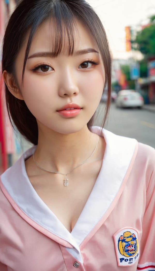 Tags: 21872187, SDXL
{"3": {"inputs": {"seed": 313483749754238, "steps": 64, "cfg": 7.85, "sampler_name": "dpmpp_2m", "scheduler": "karras", "denoise": 1.0, "model": ["27", 0], "positive": ["6", 0], "negative": ["7", 0], "latent_image": ["5", 0]}, "class_type": "KSampler"}, "4": {"inputs": {"ckpt_name": "juggernautxl.safetensors"}, "class_type": "CheckpointLoaderSimple"}, "5": {"inputs": {"width": 768, "height": 1344, "batch_size": 1}, "class_type": "EmptyLatentImage"}, "6": {"inputs": {"text": "22 year old girl, (chinese:1.06), (ukrainian:1.02), (sexy lips:1.05), (beautiful eyes:1.11), (cute:0.95), (temptress:1.00), (blush:1.02), (idol:1.11), (seductive pose:0.99), (slim:1.08), (double eyelids:0.98), (seductive facial expression:1.04), (detailed face:1.03), (eyelashes:1.01), (pale skin:0.98), (in a seductive pose:0.96), (large perky breasts:1.02), (cleavage:1.08), (thigh gap:0.97), (school uniform:1.06), choker, busy street, (detailed skin:1.08), (portra:1.09), (film:1.09), (natural looking skin:1.00), (candid cinema:1.02), (skin fuzz:1.07), (textured skin:1.01), (RAW:1.06), (soft lighting:1.04)", "clip": ["27", 1]}, "class_type": "CLIPTextEncode"}, "7": {"inputs": {"text": "(twisted:1.08), (worst quality:1.12), (distorted:1.06), (bad hands:1.13), (low resolution:1.05), (watermark:1.14)", "clip": ["27", 1]}, "class_type": "CLIPTextEncode"}, "8": {"inputs": {"samples": ["3", 0], "vae": ["4", 2]}, "class_type": "VAEDecode"}, "25": {"inputs": {"lora_name": "nudify_xl.safetensors", "strength_model": 0.29, "strength_clip": 0.25, "model": ["4", 0], "clip": ["4", 1]}, "class_type": "LoraLoader"}, "26": {"inputs": {"lora_name": "shirtlift_SDXL_v2.safetensors", "strength_model": 0.12, "strength_clip": 0.03, "model": ["25", 0], "clip": ["25", 1]}, "class_type": "LoraLoader"}, "27": {"inputs": {"lora_name": "PerfectEyesXL.safetensors", "strength_model": 0.01, "strength_clip": 0.19, "model": ["26", 0], "clip": ["26", 1]}, "class_type": "LoraLoader"}, "30": {"inputs": {"model_name": "4x_NMKD-Superscale-SP_178000_G.pth"}, "class_type": "UpscaleModelLoader"}, "31": {"inputs": {"upscale_model": ["30", 0], "image": ["8", 0]}, "class_type": "ImageUpscaleWithModel"}, "32": {"inputs": {"upscale_method": "lanczos", "scale_by": 0.5, "image": ["31", 0]}, "class_type": "ImageScaleBy"}, "33": {"inputs": {"pixels": ["32", 0], "vae": ["4", 2]}, "class_type": "VAEEncode"}, "34": {"inputs": {"seed": 313483749754238, "steps": 64, "cfg": 7.85, "sampler_name": "dpmpp_2m", "scheduler": "karras", "denoise": 0.3, "model": ["27", 0], "positive": ["6", 0], "negative": ["7", 0], "latent_image": ["33", 0]}, "class_type": "KSampler"}, "36": {"inputs": {"samples": ["34", 0], "vae": ["4", 2]}, "class_type": "VAEDecode"}, "39": {"inputs": {"filename_prefix": "comfyapi-1726845995445", "images": ["36", 0]}, "class_type": "SaveImage"}}