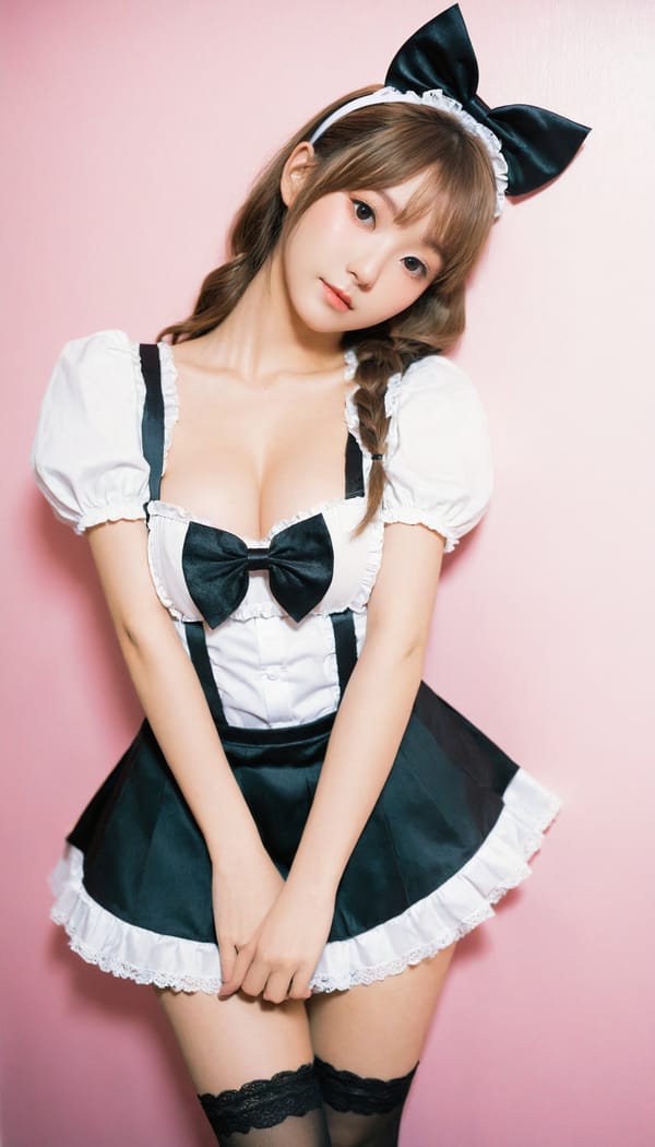 Tags: 21872187, SDXL
{"3": {"inputs": {"seed": 586566764463957, "steps": 64, "cfg": 6.27, "sampler_name": "dpmpp_2m", "scheduler": "karras", "denoise": 1.0, "model": ["27", 0], "positive": ["6", 0], "negative": ["7", 0], "latent_image": ["5", 0]}, "class_type": "KSampler"}, "4": {"inputs": {"ckpt_name": "leosamsHelloworldSDXL_helloworldSDXL32DPO.safetensors"}, "class_type": "CheckpointLoaderSimple"}, "5": {"inputs": {"width": 768, "height": 1344, "batch_size": 1}, "class_type": "EmptyLatentImage"}, "6": {"inputs": {"text": "23 year old girl, (seductive pose:1.12), (idol:1.02), (detailed face:0.95), (seductive facial expression:1.12), (beautiful eyes:1.03), (temptress:1.14), (cute:1.03), (blush:1.01), (double eyelids:1.08), (eyelashes:1.03), (sexy lips:0.96), (slim:1.01), (pale skin:1.08), (perky ass:0.99), (exposed ass:1.13), (looking back:1.13), (sexy ass:1.09), (thigh gap:0.99), in a (skimpy maid costume:1.14) working at a maid cafe, choker, bowtie, headband, pleated skirt, (candid cinema:1.09), (film:1.09), (natural looking skin:1.01), (textured skin:1.01), (portra:1.01), (RAW:1.03), (skin fuzz:1.03), (detailed skin:1.05), (soft lighting:1.01)", "clip": ["27", 1]}, "class_type": "CLIPTextEncode"}, "7": {"inputs": {"text": "(low resolution:1.06), (bad hands:1.11), (open mouth:1.05), (distorted:1.12), (worst quality:1.14), (twisted:1.11), (watermark:1.08)", "clip": ["27", 1]}, "class_type": "CLIPTextEncode"}, "8": {"inputs": {"samples": ["3", 0], "vae": ["4", 2]}, "class_type": "VAEDecode"}, "25": {"inputs": {"lora_name": "nudify_xl.safetensors", "strength_model": 0.35, "strength_clip": 0.23, "model": ["4", 0], "clip": ["4", 1]}, "class_type": "LoraLoader"}, "26": {"inputs": {"lora_name": "shirtlift_SDXL_v2.safetensors", "strength_model": 0.15, "strength_clip": 0.11, "model": ["25", 0], "clip": ["25", 1]}, "class_type": "LoraLoader"}, "27": {"inputs": {"lora_name": "PerfectEyesXL.safetensors", "strength_model": 0.05, "strength_clip": 0.15, "model": ["26", 0], "clip": ["26", 1]}, "class_type": "LoraLoader"}, "30": {"inputs": {"model_name": "4x_NMKD-Superscale-SP_178000_G.pth"}, "class_type": "UpscaleModelLoader"}, "31": {"inputs": {"upscale_model": ["30", 0], "image": ["8", 0]}, "class_type": "ImageUpscaleWithModel"}, "32": {"inputs": {"upscale_method": "lanczos", "scale_by": 0.5, "image": ["31", 0]}, "class_type": "ImageScaleBy"}, "33": {"inputs": {"pixels": ["32", 0], "vae": ["4", 2]}, "class_type": "VAEEncode"}, "34": {"inputs": {"seed": 586566764463957, "steps": 64, "cfg": 6.27, "sampler_name": "dpmpp_2m", "scheduler": "karras", "denoise": 0.3, "model": ["27", 0], "positive": ["6", 0], "negative": ["7", 0], "latent_image": ["33", 0]}, "class_type": "KSampler"}, "36": {"inputs": {"samples": ["34", 0], "vae": ["4", 2]}, "class_type": "VAEDecode"}, "39": {"inputs": {"filename_prefix": "comfyapi-1707485768087", "images": ["36", 0]}, "class_type": "SaveImage"}}