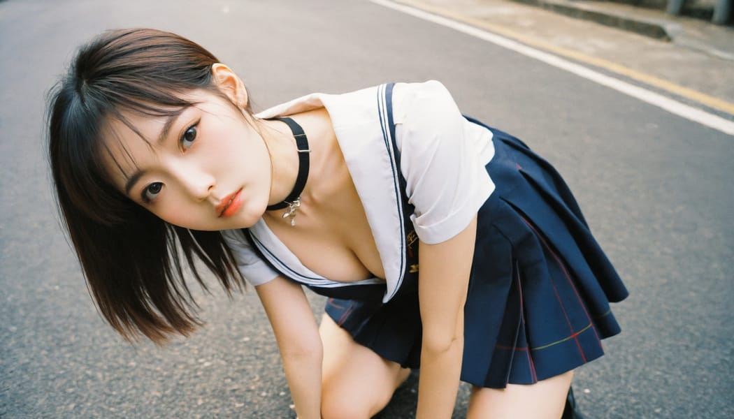 Tags: 21872187, SDXL
{"3": {"inputs": {"seed": 564219995968434, "steps": 64, "cfg": 5.41, "sampler_name": "dpmpp_2m", "scheduler": "karras", "denoise": 1.0, "model": ["27", 0], "positive": ["6", 0], "negative": ["7", 0], "latent_image": ["5", 0]}, "class_type": "KSampler"}, "4": {"inputs": {"ckpt_name": "helloworldxl.safetensors"}, "class_type": "CheckpointLoaderSimple"}, "5": {"inputs": {"width": 1344, "height": 768, "batch_size": 1}, "class_type": "EmptyLatentImage"}, "6": {"inputs": {"text": "21 year old girl, (taiwanese:0.96), (idol:1.11), (eyelashes:1.03), (slim:0.99), (sexy lips:1.04), (temptress:1.11), (detailed face:1.06), (blush:1.09), (pale skin:1.04), (seductive pose:1.04), (beautiful eyes:1.04), (double eyelids:0.97), (seductive facial expression:1.06), (cute:1.00), (in a seductive pose:1.09), (large perky breasts:1.06), (cleavage:1.12), (thigh gap:1.11), (school uniform:1.09), choker, busy street, (portra:1.04), (film:1.04), (skin fuzz:1.00), (candid cinema:1.02), (RAW:1.04), (soft lighting:1.00), (natural looking skin:1.08), (detailed skin:1.04), (textured skin:1.08)", "clip": ["27", 1]}, "class_type": "CLIPTextEncode"}, "7": {"inputs": {"text": "(watermark:1.09), (low resolution:1.09), (open mouth:1.10), (distorted:1.12), (bad hands:1.05), (twisted:1.13), (worst quality:1.13)", "clip": ["27", 1]}, "class_type": "CLIPTextEncode"}, "8": {"inputs": {"samples": ["3", 0], "vae": ["4", 2]}, "class_type": "VAEDecode"}, "25": {"inputs": {"lora_name": "nudify_xl.safetensors", "strength_model": 0.18, "strength_clip": 0.04, "model": ["4", 0], "clip": ["4", 1]}, "class_type": "LoraLoader"}, "26": {"inputs": {"lora_name": "shirtlift_SDXL_v2.safetensors", "strength_model": 0.03, "strength_clip": 0.13, "model": ["25", 0], "clip": ["25", 1]}, "class_type": "LoraLoader"}, "27": {"inputs": {"lora_name": "PerfectEyesXL.safetensors", "strength_model": 0.12, "strength_clip": 0.13, "model": ["26", 0], "clip": ["26", 1]}, "class_type": "LoraLoader"}, "30": {"inputs": {"model_name": "4x_NMKD-Superscale-SP_178000_G.pth"}, "class_type": "UpscaleModelLoader"}, "31": {"inputs": {"upscale_model": ["30", 0], "image": ["8", 0]}, "class_type": "ImageUpscaleWithModel"}, "32": {"inputs": {"upscale_method": "lanczos", "scale_by": 0.5, "image": ["31", 0]}, "class_type": "ImageScaleBy"}, "33": {"inputs": {"pixels": ["32", 0], "vae": ["4", 2]}, "class_type": "VAEEncode"}, "34": {"inputs": {"seed": 564219995968434, "steps": 64, "cfg": 5.41, "sampler_name": "dpmpp_2m", "scheduler": "karras", "denoise": 0.3, "model": ["27", 0], "positive": ["6", 0], "negative": ["7", 0], "latent_image": ["33", 0]}, "class_type": "KSampler"}, "36": {"inputs": {"samples": ["34", 0], "vae": ["4", 2]}, "class_type": "VAEDecode"}, "39": {"inputs": {"filename_prefix": "comfyapi-1726195891477", "images": ["36", 0]}, "class_type": "SaveImage"}}